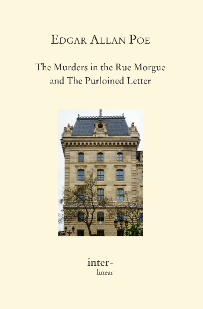 Buchcover von "The Murders in the Rue Morgue and The Purloined Letter" von E. A. Poe. - Text: The Murders in the Rue Morgue - What song the Syrens sang, or what name Achilles assumed when he hid himself among women, although puzzling questions, are not beyond all conjecture. Sir Thomas Browne. - The mental features discoursed of as the analytical, are, in themselves, but little susceptible of analysis. We appreciate them only in their effects. We know of them, among other things, that they are always to their possessor, when inordinately possessed, a source of the liveliest enjoyment. As the strong man exults in his physical ability, delighting in such exercises as call his muscles into action, so glories the analyst in that moral activity which disentangles. He derives pleasure from even the most trivial occupations bringing his talent into play. He is fond of enigmas, of conundrums, of hieroglyphics; exhibiting in his solutions of each a degree of acumen which appears to the ordinary apprehension præternatural. His results, brought about by the very soul and essence of method, have, in truth, the whole air of intuition. The faculty of re-solution is possibly much invigorated by mathematical study, and especially by that highest branch of it which, unjustly, and merely on account of its retrograde operations, has been called, as if par excellence, analysis. Yet to calculate is not in itself to analyse. A chess-player, for example, does the one without effort at the other. It follows that the game of chess, in its effects upon mental character, is greatly misunderstood. I am not now writing a treatise, but simply prefacing a somewhat peculiar narrative by observations very much at random; I will, therefore, take occasion to assert that the higher powers of the reflective intellect are more decidedly and more usefully tasked by the unostentatious game of draughts than by all the elaborate frivolity of chess. In this latter, where the pieces have different and bizarre motions, with various and variable values, what is only complex is mistaken (a not unusual error) for what is profound. The attention is here called powerfully into play. If it flag for an instant, an oversight is committed resulting in injury or defeat. The possible moves being not only manifold but involute, the chances of such oversights are multiplied; and in nine cases out of ten it is the more concentrative rather than the more acute player who conquers. In draughts, on the contrary, where the moves are unique and have but little variation, the probabilities of inadvertence are diminished, and the mere attention being left comparatively unemployed, what advantages are obtained by either party are obtained by superior acumen. To be less abstract—Let us suppose a game of draughts where the pieces are reduced to four kings, and where, of course, no oversight is to be expected. It is obvious that here the victory can be decided (the players being at all equal) only by some recherché movement, the result of some strong exertion of the intellect. Deprived of ordinary resources, the analyst throws himself into the spirit of his opponent, identifies himself therewith, and not unfrequently sees thus, at a glance, the sole methods (sometime indeed absurdly simple ones) by which he may seduce into error or hurry into miscalculation. Whist has long been noted for its influence upon what is termed the calculating power; and men of the highest order of intellect have been known to take an apparently unaccountable delight in it, while eschewing chess as frivolous. Beyond doubt there is nothing of a similar nature so greatly tasking the faculty of analysis. The best chess-player in Christendom may be little more than the best player of chess; but proficiency in whist implies capacity for success in all those more important undertakings where mind struggles with mind. When I say proficiency, I mean that perfection in the game which includes a comprehension of all the sources whence legitimate advantage may be derived. These are not only manifold but multiform, and lie frequently among recesses of thought altogether inaccessible to the ordinary understanding. To observe attentively is to remember distinctly; and, so far, the concentrative chess-player will do very well at whist; while the rules of Hoyle (themselves based upon the mere mechanism of the game) are sufficiently and generally comprehensible. Thus to have a retentive memory, and to proceed by “the book,” are points commonly regarded as the sum total of good playing. But it is in matters beyond the limits of mere rule that the skill of the analyst is evinced. He makes, in silence, a host of observations and inferences. So, perhaps, do his companions; and the difference in the extent of the information obtained, lies not so much in the validity of the inference as in the quality of the observation. The necessary knowledge is that of what to observe. Our player confines himself not at all; nor, because the game is the object, does he reject deductions from things external to the game. He examines the countenance of his partner, comparing it carefully with that of each of his opponents. He considers the mode of assorting the cards in each hand; often counting trump by trump, and honor by honor, through the glances bestowed by their holders upon each. He notes every variation of face as the play progresses, gathering a fund of thought from the differences in the expression of certainty, of surprise, of triumph, or of chagrin. From the manner of gathering up a trick he judges whether the person taking it can make another in the suit. He recognises what is played through feint, by the air with which it is thrown upon the table. A casual or inadvertent word; the accidental dropping or turning of a card, with the accompanying anxiety or carelessness in regardto its concealment; the counting of the tricks, with the order of their arrangement; embarrassment, hesitation, eagerness or trepidation—all afford, to his apparently intuitive perception, indications of the true state of affairs. The first two or three rounds having been played, he is in full possession of the contents of each hand, and thenceforward puts down his cards with as absolute a precision of purpose as if the rest of the party had turned outward the faces of their own. The analytical power should not be confounded with ample ingenuity; for while the analyst is necessarily ingenious, the ingenious man is often remarkably incapable of analysis. The constructive or combining power, by which ingenuity is usually manifested, and to which the phrenologists (I believe erroneously) have assigned a separate organ, supposing it a primitive faculty, has been so frequently seen in those whose intellect bordered otherwise upon idiocy, as to have attracted general observation among writers on morals. Between ingenuity and the analytic ability there exists a difference far greater, indeed, than that between the fancy and the imagination, but of a character very strictly analogous. It will be found, in fact, that the ingenious are always fanciful, and the truly imaginative never otherwise than analytic. The narrative which follows will appear to the reader somewhat in the light of a commentary upon the propositions just advanced. Residing in Paris during the spring and part of the summer of 18, I there became acquainted with a Monsieur C. Auguste Dupin. This young gentleman was of an excellent—indeed of an illustrious family, but, by a variety of untoward events, had been reduced to such poverty that the energy of his character succumbed beneath it, and he ceased to bestir himself in the world, or to care for the retrieval of his fortunes. By courtesy of his creditors, there still remained in his possession a small remnant of his patrimony; and, upon the income arising from this, he managed, by means of a rigorous economy, to procure the necessaries of life, without troubling himself about its superfluities. Books, indeed, were his sole luxuries, and in Paris these are easily obtained. Our first meeting was at an obscure library in the Rue Montmartre, where the accident of our both being in search of the same very rare and very remarkable volume, brought us into closer communion. We saw each other again and again. I was deeply interested in the little family history which he detailed to me with all that candor which a Frenchman indulges whenever mere self is his theme. I was astonished, too, at the vast extent of his reading; and, above all, I felt my soul enkindled within me by the wild fervor, and the vivid freshness of his imagination. Seeking in Paris the objects I then sought, I felt that the society of such a man would be to me a treasure beyond price; and this feeling I frankly confided to him. It was at length arranged that we should live together during my stay in the city; and as my worldly circumstances were somewhat less embarrassed than his own, I was permitted to be at the expense of renting, and furnishing in a style which suited the rather fantastic gloom of our common temper, a time-eaten and grotesque mansion, long deserted through superstitions into which we did not inquire, and tottering to its fall in a retired and desolate portion of the Faubourg St. Germain. Had the routine of our life at this place been known to the world, we should have been regarded as madmen—although, perhaps, as madmen of a harmless nature. Our seclusion was perfect. We admitted no visitors. Indeed the locality of our retirement had been carefully kept a secret from my own former associates; and it had been many years since Dupin had ceased to know or be known in Paris. We existed within ourselves alone. It was a freak of fancy in my friend (for what else shall I call it?) to be enamored of the Night for her own sake; and into this bizarrerie, as into all his others, I quietly fell; giving myself up to his wild whims with a perfect abandon. The sable divinity would not herself dwell with us always; but we could counterfeit her presence. At the first dawn of the morning we closed all the messy shutters of our old building; lighting a couple of tapers which, strongly perfumed, threw out only the ghastliest and feeblest of rays. By the aid of these we then busied our souls in dreams—reading, writing, or conversing, until warned by the clock of the advent of the true Darkness. Then we sallied forth into the streets arm in arm, continuing the topics of the day, or roaming far and wide until a late hour, seeking, amid the wild lights and shadows of the populous city, that infinity of mental excitement which quiet observation can afford. At such times I could not help remarking and admiring (although from his rich ideality I had been prepared to expect it) a peculiar analytic ability in Dupin. He seemed, too, to take an eager delight in its exercise—if not exactly in its display—and did not hesitate to confess the pleasure thus derived. He boasted to me, with a low chuckling laugh, that most men, in respect to himself, wore windows in their bosoms, and was wont to follow up such assertions by direct and very startling proofs of his intimate knowledge of my own. His manner at these moments was frigid and abstract; his eyes were vacant in expression; while his voice, usually a rich tenor, rose into a treble which would have sounded petulantly but for the deliberateness and entire distinctness of the enunciation. Observing him in these moods, I often dwelt meditatively upon the old philosophy of the Bi-Part Soul, and amused myself with the fancy of a double Dupin—the creative and the resolvent. Let it not be supposed, from what I have just said, that I am detailing any mystery, or penning any romance. What I have described in the Frenchman, was merely the result of an excited, or perhaps of a diseased intelligence. But of the character of his remarks at the periods in question an example will best convey the idea. We were strolling one night down a long dirty street in the vicinity of the Palais Royal. Being both, apparently, occupied with thought, neither of us had spoken a syllable for fifteen minutes at least. All at once Dupin broke forth with these words: “He is a very little fellow, that’s true, and would do better for the Théâtre des Variétés.” “There can be no doubt of that,” I replied unwittingly, and not at first observing (so much had I been absorbed in reflection) the extraordinary manner in which the speaker had chimed in with my meditations. In an instant afterward I recollected myself, and my astonishment was profound. “Dupin,” said I, gravely, “this is beyond my comprehension. I do not hesitate to say that I am amazed, and can scarcely credit my senses. How was it possible you should know I was thinking of ———?” Here I paused, to ascertain beyond a doubt whether he really knew of whom I thought. “——— of Chantilly,” said he, “why do you pause? You were remarking to yourself that his diminutive figure unfitted him for tragedy.” This was precisely what had formed the subject of my reflections. Chantilly was a quondam cobbler of the Rue St. Denis, who, becoming stage-mad, had attempted the rôle of Xerxes, in Crébillon’s tragedy so called, and been notoriously Pasquinadedfor his pains. “Tell me, for Heaven’s sake,” I exclaimed, “the method—if method there is—by which you have been enabled to fathom my soul in this matter.” In fact I was even more startled than I would have been willing to express. “It was the fruiterer,” replied my friend, “who brought you to the conclusion that the mender of soles was not of sufficient height for Xerxes et id genus omne.” “The fruiterer!—you astonish me—I know no fruiterer whomsoever.” “The man who ran up against you as we entered the street—it may have been fifteen minutes ago.” I now remembered that, in fact, a fruiterer, carrying upon his head a large basket of apples, had nearly thrown me down, by accident, as we passed from the Rue C—— into the thoroughfare where we stood; but what this had to do with Chantilly I could not possibly understand. There was not a particle of charlâtanerie about Dupin. “I will explain,” he said, “and that you may comprehend all clearly, we will first retrace the course of your meditations, from the moment in which I spoke to you until that of the rencontre with the fruiterer in question. The larger links of the chain run thus—Chantilly, Orion, Dr. Nichols, Epicurus, Stereotomy, the street stones, the fruiterer.” There are few persons who have not, at some period of their lives, amused themselves in retracing the steps by which particular conclusions of their own minds have been attained. The occupation is often full of interest and he who attempts it for the first time is astonished by the apparently illimitable distance and incoherence between the starting-point and the goal. What, then, must have been my amazement when I heard the Frenchman speak what he had just spoken, and when I could not help acknowledging that he had spoken the truth. He continued: “We had been talking of horses, if I remember aright, just before leaving the Rue C——. This was the last subject we discussed. As we crossed into this street, a fruiterer, with a large basket upon his head, brushing quickly past us, thrust you upon a pile of paving stones collected at a spot where the causeway is undergoing repair. You stepped upon one of the loose fragments, slipped, slightly strained your ankle, appeared vexed or sulky, muttered a few words, turned to look at the pile, and then proceeded in silence. I was not particularly attentive to what you did; but observation has become with me, of late, a species of necessity. “You kept your eyes upon the ground—glancing, with a petulant expression, at the holes and ruts in the pavement, (so that I saw you were still thinking of the stones,) until we reached the little alley called Lamartine, which has been paved, by way of experiment, with the overlapping and riveted blocks. Here your countenance brightened up, and, perceiving your lips move, I could not doubt that you murmured the word ‘stereotomy,’ a term very affectedly applied to this species of pavement. I knew that you could not say to yourself ‘stereotomy’ without being brought to think of atomies, and thus of the theories of Epicurus; and since, when we discussed this subject not very long ago, I mentioned to you how singularly, yet with how little notice, the vague guesses of that noble Greek had met with confirmation in the late nebular cosmogony, I felt that you could not avoid casting your eyes upward to the great nebula in Orion, and I certainly expected that you would do so. You did look up; and I was now assured that I had correctly followed your steps. But in that bitter tirade upon Chantilly, which appeared in yesterday’s ‘Musée,’ the satirist, making some disgraceful allusions to the cobbler’s change of name upon assuming the buskin, quoted a Latin line about which we have often conversed. I mean the line:Perdidit antiquum litera sonum.I had told you that this was in reference to Orion, formerly written Urion; and, from certain pungencies connected with this explanation, I was aware that you could not have forgotten it. It was clear, therefore, that you would not fail to combine the two ideas of Orion and Chantilly. That you did combine them I saw by the character of the smile which passed over your lips. You thought of the poor cobbler’s immolation. So far, you had been stooping in your gait; but now I saw you draw yourself up to your full height. I was then sure that you reflected upon the diminutive figure of Chantilly. At this point I interrupted your meditations to remark that as, in fact, he was a very little fellow—that Chantilly—he would do better at the Théâtre des Variétés.” Not long after this, we were looking over an evening edition of the “Gazette des Tribunaux”, when the following paragraphs arrested our attention. “Extraordinary Murders.—This morning, about three o’clock, the inhabitants of the Quartier St. Roch were aroused from sleep by a succession of terrific shrieks, issuing, apparently, from the fourth story of a house in the Rue Morgue, known to be in the sole occupancy of one Madame L’Espanaye, and her daughter, Mademoiselle Camille L’Espanaye. After some delay, occasioned by a fruitless attempt to procure admission in the usual manner, the gateway was broken in with a crowbar, and eight or ten of the neighbors entered accompanied by two gendarmes. By this time the cries had ceased; but, as the party rushed up the first flight of stairs, two or more rough voices in angry contention were distinguished and seemed to proceed from the upper part of the house. As the second landing was reached, these sounds, also, had ceased and everything remained perfectly quiet. The party spread themselves and hurried from room to room. Upon arriving at a large back chamber in the fourth story, (the door of which, being found locked, with the key inside, was forced open,) a spectacle presented itself which struck every one present not less with horror than with astonishment. “The apartment was in the wildest disorder—the furniture broken and thrown about in all directions. There was only one bedstead; and from this the bed had been removed, and thrown into the middle of the floor. On a chair lay a razor, besmeared with blood. On the hearth were two or three long and thick tresses of gray human hair, also dabbled in blood, and seeming to have been pulled out by the roots. Upon the floor were found four Napoleons, an ear-ring of topaz, three large silver spoons, three smaller of métal d’Alger, and two bags, containing nearly four thousand francs in gold. The drawers of a bureau, which stood in one corner were open, and had been, apparently, rifled, although many articles still remained in them. A small iron safe was discovered under the bed (not under the bedstead). It was open, with the key still in the door. It had no contents beyond a few old letters, and other papers of little consequence. “Of Madame L’Espanaye no traces were here seen; but an unusual quantity of soot being observed in the fire-place, a search was made in the chimney, and (horrible to relate!) the corpse of the daughter, head downward, was dragged therefrom; it having been thus forced up the narrow aperture for a considerable distance. The body was quite warm. Upon examining it, many excoriations were perceived, no doubt occasioned by the violence with which it had been thrust up and disengaged. Upon the face were many severe scratches, and, upon the throat, dark bruises, and deep indentations of finger nails, as if the deceased had been throttled to death. “After a thorough investigation of every portion of the house, without farther discovery, the party made its way into a small paved yard in the rear of the building, where lay the corpse of the old lady, with her throat so entirely cut that, upon an attempt to raise her, the head fell off. The body, as well as the head, was fearfully mutilated—the former so much so as scarcely to retain any semblance of humanity. “To this horrible mystery there is not as yet, we believe, the slightest clew.” The next day’s paper had these additional particulars. “The Tragedy in the Rue Morgue. Many individuals have been examined in relation to this most extraordinary and frightful affair.” (The word ‘affaire’ has not yet, in France, that levity of import which it conveys with us,) “but nothing whatever has transpired to throw light upon it. We give below all the material testimony elicited. “Pauline Dubourg, laundress, deposes that she has known both the deceased for three years, having washed for them during that period. The old lady and her daughter seemed on good terms—very affectionate towards each other. They were excellent pay. Could not speak in regard to their mode or means of living. Believed that Madame L. told fortunes for a living. Was reputed to have money put by. Never met any persons in the house when she called for the clothes or took them home. Was sure that they had no servant in employ. There appeared to be no furniture in any part of thebuilding except in the fourth story. “Pierre Moreau, tobacconist, deposes that he has been in the habit of selling small quantities of tobacco and snuff to Madame L’Espanaye for nearly four years. Was born in the neighborhood, and has always resided there. The deceased and her daughter had occupied the house in which the corpses were found, for more than six years. It was formerly occupied by a jeweller, who under-let the upper rooms to various persons. The house was the property of Madame L. She became dissatisfied with the abuse of the premises by her tenant, and moved into them herself, refusing to let any portion. The old lady was childish. Witness had seen the daughter some five or six times during the six years. The two lived an exceedingly retired life—were reputed to have money. Had heard it said among the neighbors that Madame L. told fortunes—did not believe it. Had never seen any person enter the door except the old lady and her daughter, a porter once or twice, and a physician some eight or ten times. Many other persons, neighbors, gave evidence to the same effect. No one was spoken of as frequenting the house. It was not known whether there were any living connexions of Madame L. and her daughter. The shutters of the front windows were seldom opened. Those in the rear were always closed, with the exception of the large back room, fourth story. The house was a good house—not very old. Isidore Musèt, gendarme, deposes that he was called to the house about three o’clock in the morning, and found some twenty or thirty persons at the gateway, endeavoring to gain admittance. Forced it open, at length, with a bayonet—not with a crowbar. Had but little difficulty in getting it open, on account of its being a double or folding gate, and bolted neither at bottom not top. The shrieks were continued until the gate was forced—and then suddenly ceased. They seemed to be screams of some person (or persons) in great agony—were loud and drawn out, not short and quick. Witness led the way up stairs. Upon reaching the first landing, heard two voices in loud and angry contention—the one a gruff voice, the other much shriller—a very strange voice. Could distinguish some words of the former, which was that of a Frenchman. Was positive that it was not a woman’s voice. Could distinguish the words ‘sacré’ and ‘diable.’ The shrill voice was that of a foreigner. Could not be sure whether it was the voice of a man or of a woman. Could not make out what was said, but believed the language to be Spanish. The state of the room and of the bodies was described by this witness as we described them yesterday. Henri Duval, a neighbor, and by trade a silver-smith, deposes that he was one of the party who first entered the house. Cor­roborates the testimony of Musèt in general. As soon as they forced an entrance, they reclosed the door, to keep out the crowd, which collected very fast, notwithstanding the lateness of the hour. The shrill voice, this witness thinks, was that of an Italian. Was certain it was not French. Could not be sure that it was a man’s voice. It might have been a woman’s. Was not acquainted with the Italian language. Could not distinguish the words, but was convinced by the intonation that the speaker was an Italian. Knew Madame L. and her daughter. Had conversed with both frequently. Was sure that the shrill voice was not that of either of the deceased. —— Odenheimer, restaurateur. This witness volunteered his testimony. Not speaking French, was examined through an interpreter. Is a native of Amsterdam. Was passing the house at the time of the shrieks. They lasted for several minutes—probably ten. They were long and loud—very awful and distressing. Was one of those who entered the building. Corroborated the previous evidence in every respect but one. Was sure that the shrill voice was that of a man—of a Frenchman. Could not distinguish the words uttered. They were loud and quick—unequal—spoken apparently in fear as well as in anger. The voice was harsh—not so much shrill as harsh. Could not call it a shrill voice. The gruff voice said repeatedly ‘sacré,’ ‘diable,’ and once ‘mon Dieu.’ Jules Mignaud, banker, of the firm of Mignaud et Fils, Rue Deloraine. Is the elder Mignaud. Madame L’Espanaye had some property. Had opened an account with his banking house in the spring of the year ——— (eight years previously). Made frequent deposits in small sums. Had checked for nothing until the third day before her death, when she took out in person the sum of 4000 francs. This sum was paid in gold, and a clerk went home with the money. Adolphe Le Bon, clerk to Mignaud et Fils, deposes that on the day in question, about noon, he accompanied Madame L’Espanaye to her residence with the 4000 francs, put up in two bags. Upon the door being opened, Mademoiselle L. appeared and took from his hands one of the bags, while the old lady relieved him of the other. He then bowed and departed. Did not see any person in the street at the time. It is a bye-street—very lonely. William Bird, tailor, deposes that he was one of the party who entered the house. Is an Englishman. Has lived in Paris two years. Was one of the first to ascend the stairs. Heard the voices in contention. The gruff voice was that of a Frenchman. Could make out several words, but cannot now remember all. Heard distinctly ‘sacré’ and ‘mon Dieu.’ There was a sound at the moment as if of several persons struggling—a scraping and scuffling sound. The shrill voice was very loud—louder than the gruff one. Is sure that it was not the voice of an Englishman. Appeared to be that of a German. Might have been a woman’s voice. Does not understand German. Four of the above-named witnesses, being recalled, deposed that the door of the chamber in which was found the body of Mademoiselle L. was locked on the inside when the party reached it. Every thing was perfectly silent—no groans or noises of any kind. Upon forcing the door no person was seen. The windows, both of the back and front room, were down and firmly fastened from within. A door between the two rooms was closed, but not locked. The door leading from the front room into the passage was locked, with the key on the inside. A small room in the front of the house, on the fourth story, at the head of the passage was open, the door being ajar. This room was crowded with old beds, boxes, and so forth. These were carefully removed and searched. There was not an inch of any portion of the house which was not carefully searched. Sweeps were sent up and down the chimneys. The house was a four story one, with garrets (mansardes). A trap-door on the roof was nailed down very securely—did not appear to have been opened for years. The time elapsing between the hearing of the voices in contention and the breaking open of the room door, was variously stated by the witnesses. Some made it as short as three minutes—some as long as five. The door was opened with difficulty. Alfonzo Garcio, undertaker, deposes that he resides in the Rue Morgue. Is a native of Spain. Was one of the party who entered the house. Did not proceed up stairs. Is nervous, and was apprehensive of the consequences of agitation. Heard the voices in contention. The gruff voice was that of a Frenchman. Could not distinguish what was said. The shrill voice was that of an Englishman—is sure of this. Does not understand the English language, but judges by the intonation. Alberto Montani, confectioner, deposes that he was among the first to ascend the stairs. Heard the voices in question. The gruff voice was that of a Frenchman. Distinguished several words. The speaker appeared to be expostulating. Could not make out the words of the shrill voice. Spoke quick and unevenly. Thinks it the voice of a Russian. Corroborates the general testimony. Is an Italian. Never conversed with a native of Russia. Several witnesses, recalled, here testified that the chimneys of all the rooms on the fourth story were too narrow to admit the passage of a human being. By ‘sweeps’ were meant cylindrical sweeping brushes, such as are employed by those who clean chimneys. These brushes were passed up and down every flue in the house. There is no back passage by which any one could have descended while the party proceeded up stairs. The body of Mademoiselle L’Espanaye was so firmly wedged in the chimney that it could not be got down until four or five of the party united their strength. Paul Dumas, physician, deposes that he was called to view the bodies about day-break. They were both then lying on the sacking of the bedstead in the chamber where Mademoiselle L. was found. The corpse of the young lady was much bruised and excoriated. The fact that it had been thrust up the chimney would sufficiently account for these appearances. The throat was greatly chafed. There were several deep scratches just below the chin, together with a series of livid spots which were evidently the impression of fingers. The face was fearfully discolored, and the eye-balls protruded. The tongue had been partially bitten through. A large bruise was discovered upon the pit of the stomach, produced, apparently, by the pressure of a knee. In the opinion of M. Dumas, Mademoiselle L’Espanaye had been throttled to death by some person or persons unknown. The corpse of the mother was horribly mutilated. All the bones of the right leg and arm were more or less shattered. The left tibia much splintered, as well as all the ribs of the left side. Whole body dreadfully bruised and discolored. It was not possible to say how the injuries had been inflicted. A heavy club of wood, or a broad bar of iron—a chair—any large, heavy, and obtuse weapon would have produced such results, if wielded by the hands of a very powerful man. No woman could have inflicted the blows with any weapon. The head of the deceased, when seen by witness, was entirely separated from the body, and was also greatly shattered. The throat had evidently been cut with some very sharp instrument—probably with a razor. Alexandre Etienne, surgeon, was called with M. Dumas to view the bodies. Corroborated the testimony, and the opinions of M. Dumas. Nothing farther of importance was elicited, although several other persons were examined. A murder so mysterious, and so perplexing in all its particulars, was never before committed in Paris—if indeed a murder has been committed at all. The police are entirely at fault—an unusual occurrence in affairs of this nature. There is not, however, the shadow of a clew apparent.” The evening edition of the paper stated that the greatest excitement still continued in the Quartier St. Roch—that the premises in question had been carefully re-searched, and fresh examinations of witnesses instituted, but all to no purpose. A postscript, however, mentioned that Adolphe Le Bon had been arrested and imprisoned—although nothing appeared to criminate him, beyond the facts already detailed. Dupin seemed singularly interested in the progress of this affair—at least so I judged from his manner, for he made no comments. It was only after the announcement that Le Bon had been imprisoned, that he asked me my opinion respecting the murders. I could merely agree with all Paris in considering them an insoluble mystery. I saw no means by which it would be possible to trace the murderer. “We must not judge of the means,” said Dupin, “by this shell of an examination. The Parisian police, so much extolled for acumen, are cunning, but no more. There is no method in their proceedings, beyond the method of the moment. They make a vast parade of measures; but, not unfrequently, these are so ill adapted to the objects proposed, as to put us in mind of Monsieur Jourdain’s calling for his robe-de-chambre—pour mieux entendre la musique. The results attained by them are not unfrequently surprising, but, for the most part, are brought about by simple diligence and activity. When these qualities are unavailing, their schemes fail. Vidocq, for example, was a good guesser and a persevering man. But, without educated thought, he erred continually by the very intensity of his investigations. He impaired his vision by holding the object too close. He might see, perhaps, one or two points with unusual clearness, but in so doing he, necessarily, lost sight of the matter as a whole. Thus there is such a thing as being too profound. Truth is not always in a well. In fact, as regards the more important knowledge, I do believe that she is invariably superficial. The depth lies in the valleys where we seek her, and not upon the mountain-tops where she is found. The modes and sources of this kind of error are well typified in the contemplation of the heavenly bodies. To look at a star by glances—to view it in a side-long way, by turning toward it the exterior portions of the retina (more susceptible of feeble impressions of light than the interior), is to behold the star distinctly—is to have the best appreciation of its lustre—a lustre which grows dim just in proportion as we turn our vision fully upon it. A greater number of rays actually fall upon the eye in the latter case, but, in the former, there is the more refined capacity for comprehension. By undue profundity we perplex and enfeeble thought; and it is possible to make even Venus herself vanish from the firmanent by a scrutiny too sustained, too concentrated, or too direct. As for these murders, let us enter into some examinations for ourselves, before we make up an opinion respecting them. An inquiry will afford us amusement,” (I thought this an odd term, so applied, but said nothing) “and, besides, Le Bon once rendered me a service for which I am not ungrateful. We will go and see the premises with our own eyes. I know G——, the Prefect of Police, and shall have no difficulty in obtaining the necessary permission.” The permission was obtained, and we proceeded at once to the Rue Morgue. This is one of those miserable thoroughfares which intervene between the Rue Richelieu and the Rue St. Roch. It was late in the afternoon when we reached it; as this quarter is at a great distance from that in which we resided. The house was readily found; for there were still many persons gazing up at the closed shutters, with an objectless curiosity, from the opposite side of the way. It was an ordinary Parisian house, with a gateway, on one side of which was a glazed watch-box, with a sliding panel in the window, indicating a loge de concierge. Before going in we walked up the street, turned down an alley, and then, again turning, passed in the rear of the building—Dupin, meanwhile, examining the whole neighborhood, as well as the house, with a minuteness of attention for which I could see no possible object. Retracing our steps, we came again to the front of the dwelling, rang, and, having shown our credentials, were admitted by the agents in charge. We went up stairs—into the chamber where the body of Mademoiselle L’Espanaye had been found, and where both the deceased still lay. The disorders of the room had, as usual, been suffered to exist. I saw nothing beyond what had been stated in the “Gazette des Tribunaux”. Dupin scrutinized every thing—not excepting the bodies of the victims. We then went into the other rooms, and into the yard; a gendarme accompanying us throughout. The examination occupied us until dark, when we took our departure. On our way home my companion stepped in for a moment at the office of one of the daily papers. I have said that the whims of my friend were manifold, and that Je les ménagais:—for this phrase there is no English equivalent. It was his humor, now, to decline all conversation on the subject of the murder, until about noon the next day. He then asked me, suddenly, if I had observed any thing peculiar at the scene of the atrocity. There was something in his manner of emphasizing the word “peculiar,” which caused me to shudder, without knowing why. “No, nothing peculiar,” I said; “nothing more, at least, than we both saw stated in the paper.” “The ‘Gazette’,” he replied, “has not entered, I fear, into the unusual horror of the thing. But dismiss the idle opinions of this print. It appears to me that this mystery is considered insoluble, for the very reason which should cause it to be regarded as easy of solution—I mean for the outré character of its features. The police are confounded by the seeming absence of motive—not for the murder itself—but for the atrocity of the murder. They are puzzled, too, by the seeming impossibility of reconciling the voices heard in contention, with the facts that no one was discovered up stairs but the assassinated Mademoiselle L’Espanaye, and that there were no means of egress without the notice of the party ascending. The wild disorder of the room; the corpse thrust, with the head downward, up the chimney; the frightful mutilation of the body of the old lady; these considerations, with those just mentioned, and others which I need not mention, have sufficed to paralyze the powers, by putting completely at fault the boasted acumen, of the government agents. They have fallen into the gross but common error of confounding the unusual with the abstruse. But it is by these deviations from the plane of the ordinary, that reason feels its way, if at all, in its search for the true. In investigations such as we are now pursuing, it should not be so much asked ‘what has occurred,’ as ‘what has occurred that has never occurred before.’ In fact, the facility with which I shall arrive, or have arrived, at the solution of this mystery, is in the direct ratio of its apparent insolubility in the eyes of the police.” I stared at the speaker in mute astonishment. “I am now awaiting,” continued he, looking toward the door of our apartment—“I am now awaiting a person who, although perhaps not the perpetrator of these butcheries, must have been in some measure implicated in their perpetration. Of the worst portion of the crimes committed, it is probable that he is innocent. I hope that I am right in this supposition; for upon it I build my expectation of reading the entire riddle. I look for the man here—in this room—every moment. It is true that he may not arrive; but the probability is that he will. Should he come, it will be necessary to detain him. Here are pistols; and we both know how to use them when occasion demands their use.” I took the pistols, scarcely knowing what I did, or believing what I heard, while Dupin went on, very much as if in a soliloquy. I have already spoken of his abstract manner at such times. His discourse was addressed to myself; but his voice, although by no means loud, had that intonation which is commonly employed in speaking to some one at a great distance. His eyes, vacant in expression, regarded only the wall. “That the voices heard in contention,” he said, “by the party upon the stairs, were not the voices of the women themselves, was fully proved by the evidence. This relieves us of all doubt upon the question whether the old lady could have first destroyed the daughter and afterward have committed suicide. I speak of this point chiefly for the sake of method; for the strength of Madame L’Espanaye would have been utterly unequal to the task of thrusting her daughter’s corpse up the chimney as it was found; and the nature of the wounds upon her own person entirely preclude the idea of self-destruction. Murder, then, has been committed by some third party; and the voices of this third party were those heard in contention. Let me now advert—not to the whole testimony respecting these voices—but to what was peculiar in that testimony. Did you observe any thing peculiar about it?” I remarked that, while all the witnesses agreed in supposing the gruff voice to be that of a Frenchman, there was much disagreement in regard to the shrill, or, as one individual termed it, the harsh voice. “That was the evidence itself,” said Dupin, “but it was not the peculiarity of the evidence. You have observed nothing distinctive. Yet there was something to be observed. The witnesses, as you remark, agreed about the gruff voice; they were here unanimous. But in regard to the shrill voice, the peculiarity is—not that they disagreed—but that, while an Italian, an Englishman, a Spaniard, a Hollander, and a Frenchman attempted to describe it, each one spoke of it as that of a foreigner. Each is sure that it was not the voice of one of his own countrymen. Each likens it—not to the voice of an individual of any nation with whose language he is conversant—but the converse. The Frenchman supposes it the voice of a Spaniard, and ‘might have distinguished some words had he been acquainted with the Spanish.’ The Dutchman maintains it to have been that of a Frenchman; but we find it stated that ‘not understanding French this witness was examined through an interpreter.’ The Englishman thinks it the voice of a German, and ‘does not understand German.’ The Spaniard ‘is sure’ that it was that of an Englishman, but ‘judges by the intonation’ altogether, ‘as he has no knowledge of the English.’ The Italian believes it the voice of a Russian, but ‘has never conversed with a native of Russia.’ A second Frenchman differs, moreover, with the first, and is positive that the voice was that of an Italian; but, not being cognizant of that tongue, is, like the Spaniard, ‘convinced by the intonation.’ Now, how strangely unusual must that voice have really been, about which such testimony as this could have been elicited!—in whose tones, even, denizens of the five great divisions of Europe could recognise nothing familiar! You will say that it might have been the voice of an Asiatic—of an African. Neither Asiatics nor Africans abound in Paris; but, without denying the inference, I will now merely call your attention to three points. The voice is termed by one witness ‘harsh rather than shrill.’ It is represented by two others to have been ‘quick and unequal.’ No words—no sounds resembling words—were by any witness mentioned as distinguishable. “I know not,” continued Dupin, “what impression I may have made, so far, upon your own understanding; but I do not hesitate to say that legitimate deductions even from this portion of the testimony—the portion respecting the gruff and shrill voices—are in themselves sufficient to engender a suspicion which should give direction to all farther progress in the investigation of the mystery. I said ‘legitimate deductions;’ but my meaning is not thus fully expressed. I designed to imply that the deductions are the sole proper ones, and that the suspicion arises inevitably from them as the single result. What the suspicion is, however, I will not say just yet. I merely wish you to bear in mind that, with myself, it was sufficiently forcible to give a definite form—a certain tendency—to my inquiries in the chamber. “Let us now transport ourselves, in fancy, to this chamber. What shall we first seek here? The means of egress employed by the murderers. It is not too much to say that neither of us believe in præternatural events. Madame and Mademoiselle L’Espanaye were not destroyed by spirits. The doers of the deed were material, and escaped materially. Then how? Fortunately, there is but one mode of reasoning upon the point, and that mode must lead us to a definite decision. Let us examine, each by each, the possible means of egress. It is clear that the assassins were in the room where Mademoiselle L’Espanaye was found, or at least in the room adjoining, when the party ascended the stairs. It is then only from these two apartments that we have to seek issues. The police have laid bare the floors, the ceilings, and the masonry of the walls, in every direction. No secret issues could have escaped their vigilance. But, not trusting to their eyes, I examined with my own. There were, then, no secret issues. Both doors leading from the rooms into the passage were securely locked, with the keys inside. Let us turn to the chimneys. These, although of ordinary width for some eight or ten feet above the hearths, will not admit, throughout their extent, the body of a large cat. The impossibility of egress, by means already stated, being thus absolute, we are reduced to the windows. Through those of the front room no one could have escaped without notice from the crowd in the street. The murderers must have passed, then, through those of the back room. Now, brought to this conclusion in so unequivocal a manner as we are, it is not our part, as reasoners, to reject it on accountof apparent impossibilities. It is only left for us to prove that these apparent ‘impossibilities’ are, in reality, not such. “There are two windows in the chamber. One of them is unobstructed byfurniture, and is wholly visible. The lower portion of the other is hidden from view by the head of the unwieldy bedstead which is thrust close up against it. The former was found securely fastened from within. It resisted the utmost force of those who endeavored to raise it. A large gimlet-hole had been pierced in its frame to the left, and a very stout nail was found fitted therein, nearly to the head. Upon examining the other window, a similar nail was seen similarly fitted in it; and a vigorous attempt to raise this sash, failed also. The police were now entirely satisfied that egress had not been in these directions. And, therefore, it was thought a matter of supererogation to withdraw the nails and open the windows. “My own examination was somewhat more particular, and was so for the reason I have just given—because here it was, I knew, that all apparent impossibilities must be proved to be not such in reality. “I proceeded to think thus—à posteriori. The murderers did escape from one of these windows. This being so, they could not have refastened the sashes from the inside, as they were found fastened;—the consideration which put a stop, through its obviousness, to the scrutiny of the police in this quarter. Yet the sashes were fastened. They must, then, have the power of fastening themselves. There was no escape from this conclusion. I stepped to the unobstructed casement, withdrew the nail with some difficulty and attempted to raise the sash. It resisted all my efforts, as I had anticipated. A concealed spring must, I now know, exist; and this corroboration of my idea convinced me that my premises at least, were correct, however mysterious still appeared the circumstances attending the nails. A careful search soon brought to light the hidden spring. I pressed it, and, satisfied with the discovery, forbore to upraise the sash. “I now replaced the nail and regarded it attentively. A person passing out through this window might have reclosed it, and the spring would have caught—but the nail could not have been replaced. The conclusion was plain, and again narrowed in the field of my investigations. The assassins must have escaped through the other window. Supposing, then, the springs upon each sash to be the same, as was probable, there must be found a difference between the nails, or at least between the modes of their fixture. Getting upon the sacking of the bedstead, I looked over the head-board minutely at the second casement. Passing my hand down behind the board, I readily discovered and pressed the spring, which was, as I had supposed, identical in character with its neighbor. I now looked at the nail. It was as stout as the other, and apparently fitted in the same manner—driven in nearly up to the head. “You will say that I was puzzled; but, if you think so, you must have misunderstood the nature of the inductions. To use a sporting phrase, I had not been once ‘at fault.’ The scent had never for an instant been lost. There was no flaw in any link of the chain. I had traced the secret to its ultimate result,—and that result was the nail. It had, I say, in every respect, the appearance of its fellow in the other window; but this fact was an absolute nullity (conclusive us it might seem to be) when compared with the consideration that here, at this point, terminated the clew. ‘There must be something wrong,’ I said, ‘about the nail.’ I touched it; and the head, with about a quarter of an inch of the shank, came off in my fingers. The rest of the shank was in the gimlet-hole where it had been broken off. The fracture was an old one (for its edges were incrusted with rust), and had apparently been accomplished by the blow of a hammer, which had partially imbedded, in the top of the bottom sash, the head portion of the nail. I now carefully replaced this head portion in the indentation whence I had taken it, and the resemblance to a perfect nail was complete—the fissure was invisible. Pressing the spring, I gently raised the sash for a few inches; the head went up with it, remaining firm in its bed. I closed the window, and the semblance of the whole nail was again perfect.“The riddle, so far, was now unriddled. The assassin had escaped through the window which looked upon the bed. Dropping of its own accord upon his exit (or perhaps purposely closed), it had become fastened by the spring; and it was the retention of this spring which had been mistaken by the police for that of the nail,—farther inquiry being thus considered unnecessary. “The next question is that of the mode of descent. Upon this point I had been satisfied in my walk with you around the building. About five feet and a half from the casement in question there runs a lightning-rod. From this rod it would have been impossible for any one to reach the window itself, to say nothing of entering it. I observed, however, that the shutters of the fourth story were of the peculiar kind called by Parisian carpenters ferrades—a kind rarely employed at the present day, but frequently seen upon very old mansions at Lyons and Bourdeaux. They are in the form of an ordinary door, (a single, not a folding door) except that the lower half is latticed or worked in open trellis—thus affording an excellent hold for the hands. In the present instance these shutters are fully three feet and a half broad. When we saw them from the rear of the house, they were both about half open—that is to say, they stood off at right angles from the wall. It is probable that the police, as well as myself, examined the back of the tenement; but, if so, in looking at these ferrades in the line of their breadth (as they must have done), they did not perceive this great breadth itself, or, at all events, failed to take it into due consideration. In fact, having once satisfied themselves that no egress could have been made in this quarter, they would naturally bestow here a very cursory examination. It was clear to me, however, that the shutter belonging to the window at the head of the bed, would, if swung fully back to the wall, reach to within two feet of the lightning-rod. It was also evident that, by exertion of a very unusual degree of activity and courage, an entrance into the window, from the rod, might have been thus effected.—By reaching to the distance of two feet and a half (we now suppose the shutter open to its whole extent) a robber might have taken a firm grasp upon the trellis-work. Letting go, then, his hold upon the rod, placing his feet securely against the wall, and springing boldly from it, he might have swung the shutter so as to close it, and, if we imagine the window open at the time, might even have swung himself into the room. “I wish you to bear especially in mind that I have spoken of a very unusual degree of activity as requisite to success in so hazardous and so difficult a feat. It is my design to show you, first, that the thing might possibly have been accomplished:—but, secondly and chiefly, I wish to impress upon your understanding the very extraordinary—the almost præternatural character of that agility which could have accomplished it. “You will say, no doubt, using the language of the law, that ‘to make out my case,’ I should rather undervalue, than insist upon a full estimation of the activity required in this matter. This may be the practice in law, but it is not the usage of reason. My ultimate object is only the truth. My immediate purpose is to lead you to place in juxta-position, that very unusual activity of which I have just spoken with that very peculiar shrill (or harsh) and unequal voice, about whose nationality no two persons could be found to agree, and in whose utterance no syllabification could be detected.” At these words a vague and half-formed conception of the meaning of Dupin flitted over my mind. I seemed to be upon the verge of comprehension without power to comprehend—men, at times, find themselves upon the brink of remembrance without being able, in the end, to remember. My friend went on with his discourse. “You will see,” he said, “that I have shifted the question from the mode of egress to that of ingress. It was my design to convey the idea that both were effected in the same manner, at the same point. Let us now revert to the interior of the room. Let us survey the appearances here. The drawers of the bureau, it is said, had been rifled, although many articles of apparel still remained within them. The conclusion here is absurd. It is a mere guess—a very silly one—and no more. How are we to know that the articles found in the drawers were not all these drawers had originally contained? Madame L’Espanaye and her daughter lived an exceedingly retired life—saw no company—seldom went out—had little use for numerous changes of habiliment. Those found were at least of as good quality as any likely to be possessed by these ladies. If a thief had taken any, why did he not take the best—why did he not take all? In a word, why did he abandon four thousand francs in gold to encumber himself with a bundle of linen? The gold was abandoned. Nearly the whole sum mentioned by Monsieur Mignaud, the banker, was discovered, in bags, upon the floor. I wish you, therefore, to discard from your thoughts the blundering idea of motive, engendered in the brains of the police by that portion of the evidence which speaks of money delivered at the door of the house. Coincidences ten times as remarkable as this (the delivery of the money, and murder committed within three days upon the party receiving it), happen to all of us every hour of our lives, without attracting even momentary notice. Coincidences, in general, are great stumbling-blocks in the way of that class of thinkers who have been educated to know nothing of the theory of probabilities—that theory to which the most glorious objects of human research are indebted for the most glorious of illustration. In the present instance, had the gold been gone, the fact of its delivery three days before would have formed something more than a coincidence. It would have been corroborative of this idea of motive. But, under the real circumstances of the case, if we are to suppose gold the motive of this outrage, we must also imagine the perpetrator so vacillating an idiot as to have abandoned his gold and his motive together. “Keeping now steadily in mind the points to which I have drawn your attention—that peculiar voice, that unusual agility, and that startling absence of motive in a murder so singularly atrocious as this—let us glance at the butchery itself. Here is a woman strangled to death by manual strength, and thrust up a chimney, head downward. Ordinary assassins employ no such modes of murder as this. Least of all, do they thus dispose of the murdered. In the manner of thrusting the corpse up the chimney, you will admit that there was something excessively outré—something altogether irreconcilable with our common notions of human action, even when we suppose the actors the most depraved of men. Think, too, how great must have been that strength which could have thrust the body up such an aperture so forcibly that the united vigor of several persons was found barely sufficient to drag it down! “Turn, now, to other indications of the employment of a vigor most marvellous. On the hearth were thick tresses—very thick tresses—of grey human hair. These had been torn out by the roots. You are aware of the great force necessary in tearing thus from the head even twenty or thirty hairs together. You saw the locks in question as well as myself. Their roots (a hideous sight!) were clotted with fragments of the flesh of the scalp—sure token of the prodigious power which had been exerted in uprooting perhaps half a million of hairs at a time. The throat of the old lady was not merely cut, but the head absolutely severed from the body: the instrument was a mere razor. I wish you also to look at the brutal ferocity of these deeds. Of the bruises upon the body of Madame L’Espanaye I do not speak. Monsieur Dumas, and his worthy coadjutor Monsieur Etienne, have pronounced that they were inflicted by some obtuse instrument; and so far these gentlemen are very correct. The obtuse instrument was clearly the stone pavement in the yard, upon which the victim had fallen from the window which looked in upon the bed. This idea, however simple it may now seem, escaped the police for the same reason that the breadth of the shutters escaped them—because, by the affair of the nails, their perceptions had been hermetically sealed against the possibility of the windows having ever been opened at all. “If now, in addition to all these things, you have properly reflected upon the odd disorder of the chamber, we have gone so far as to combine the ideas of an agility astounding, a strength superhuman, a ferocity brutal, a butchery without motive, a grotesquerie in horror absolutely alien from humanity, and a voice foreign in tone to the ears of men of many nations, and devoid of all distinct or intelligible syllabification. What result, then, has ensued? What impression have I made upon your fancy?” I felt a creeping of the flesh as Dupin asked me the question. “A madman,” I said, “has done this deed—some raving maniac, escaped from a neighboring Maison de Santé.” “In some respects,” he replied, “your idea is not irrelevant. But the voices of madmen, even in their wildest paroxysms, are never found to tally with that peculiar voice heard upon the stairs. Madmen are of some nation, and their language, however incoherent in its words, has always the coherence of syllabification. Besides, the hair of a madman is not such as I now hold in my hand. I disentangled this little tuft from the rigidly clutched fingers of Madame L’Espanaye. Tell me what you can make of it.” “Dupin!” I said, completely unnerved; “this hair is most unusual—this is no human hair.” “I have not asserted that it is,” said he; “but, before we decide this point, I wish you to glance at the little sketch I have here traced upon this paper. It is a facsimile drawing of what has been described in one portion of the testimony as ‘dark bruises, and deep indentations of finger nails,’ upon the throat of Mademoiselle L’Espanaye, and in another, (by Messrs Dumas and Etienne,) as a ‘series of livid spots, evidently the impression of fingers.’ “You will perceive,” continued my friend, spreading out the paper upon the table before us, “that this drawing gives the idea of a firm and fixed hold. There is no slipping apparent. Each finger has retained—possibly until the death of the victim—the fearful grasp by which it originally imbedded itself. Attempt, now, to place all your fingers, at the same time, in the respective impressions as you see them.” I made the attempt in vain. “We are possibly not giving this matter a fair trial,” he said. “The paper is spread out upon a plane surface; but the human throat is cylindrical. Here is a billet of wood, the circumference of which is about that of the throat. Wrap the drawing around it, and try the experiment again.” I did so; but the difficulty was even more obvious than before. “This,” I said, “is the mark of no human hand.” “Read now,” replied Dupin, “this passage from Cuvier.” It was a minute anatomical and generally descriptive account of the large fulvous Ourang-Outang of the East Indian Islands. The gigantic stature, the prodigious strength and activity, the wild ferocity, and the imitative propensities of these mammalia are sufficiently well known to all. I understood the full horrors of the murder at once. “The description of the digits,” said I, as I made an end of reading, “is in exact accordance with this drawing. I see that no animal but an Ourang-Outang, of the species here mentioned, could have impressed the indentations as you have traced them. This tuft of tawny hair, too, is identical in character with that of the beast of Cuvier. But I cannot possibly comprehend the particulars of this frightful mystery. Besides, there were two voices heard in contention, and one of them was unquestionably the voice of a Frenchman.” “True; and you will remember an expression attributed almost unanimously, by the evidence, to this voice,—the expression, ‘mon Dieu!’ This, under the circumstances, has been justly characterized by one of the witnesses (Montani, the confectioner,) as an expression of remonstrance or expostulation. Upon these two words, therefore, I have mainly built my hopes of a full solution of the riddle. A Frenchman was cognizant of the murder. It is possible—indeed it is far more than probable—that he was innocent of all participation in the bloody transactions which took place. The Ourang-Outang may have escaped from him. He may have traced it to the chamber; but, under the agitating circumstances which ensued, he could never have re-captured it. It is still at large. I will not pursue these guesses—for I have no right to call them more—since the shades of reflection upon which they are based are scarcely of sufficient depth to be appreciable by my own intellect, and since I could not pretend to make them intelligible to the understanding of another. We will call them guesses then, and speak of them as such. If the Frenchman in question is indeed, as I suppose, innocent of this atrocity, this advertisement which I left last night, upon our return home, at the office of Le Monde, (a paper devoted to the shipping interest, and much sought by sailors,) will bring him to our residence.” He handed me a paper, and I read thus: “Caught—In the Bois de Boulogne, early in the morning of the — inst., (the morning of the murder), a very large, tawny OurangOutang of the Bornese species. The owner, (who is ascertained to be a sailor, belonging to a Maltese vessel,) may have the animal again, upon identifying it satisfactorily, and paying a few charges arising from its capture and keeping. Call at No. ——, Rue ——, Faubourg St. Germain—au troisiême.”“How was it possible,” I asked, “that you should know the man to be a sailor, and belonging to a Maltese vessel?” “I do not know it,” said Dupin. “I am not sure of it. Here, however, is a small piece of ribbon, which from its form, and from its greasy appearance, has evidently been used in tying the hair in one of those long queues of which sailors are so fond. Moreover, this knot is one which few besides sailors can tie, and is peculiar to the Maltese. I picked the ribbon up at the foot of the lightning-rod. It could not have belonged to either of the deceased. Now if, after all, I am wrong in my induction from this ribbon, that the Frenchman was a sailor belonging to a Maltese vessel, still I can have done no harm in saying what I did in the advertisement. If I am in error, he will merely suppose that I have been misled by some circumstance into which he will not take the trouble to inquire. But if I am right, a great point is gained. Cognizant although innocent of the murder, the Frenchman will naturally hesitate about replying to the advertisement—about demanding the Ourang-Outang. He will reason thus:—’I am innocent; I am poor; my OurangOutang is of great value—to one in my circumstances a fortune of itself—why should I lose it through idle apprehensions of danger? Here it is, within my grasp. It was found in the Bois de Boulogne—at a vast distance from the scene of that butchery. How can it ever be suspected that a brute beast should have done the deed? The police are at fault—they have failed to procure the slightest clew. Should they even trace the animal, it would be impossible to prove me cognizant of the murder, or to implicate me in guilt on account of that cognizance. Above all, I am known. The advertiser designates me as the possessor of the beast. I am not sure to what limit his knowledge may extend. Should I avoid claiming a property of so great value, which it is known that I possess, I will render the animal at least, liable to suspicion. It is not my policy to attract attention either to myself or to the beast. I will answer the advertisement, get the Ourang-Outang, and keep it close until this matter has blown over.’” At this moment we heard a step upon the stairs. “Be ready,” said Dupin, “with your pistols, but neither use them nor show them until at a signal from myself.” The front door of the house had been left open, and the visitor had entered, without ringing, and advanced several steps upon the staircase. Now, however, he seemed to hesitate. Presently we heard him descending. Dupin was moving quickly to the door, when we again heard him coming up. He did not turn back a second time, but stepped up with decision, and rapped at the door of our chamber. “Come in,” said Dupin, in a cheerful and hearty tone. A man entered. He was a sailor, evidently,—a tall, stout, and muscular-looking person, with a certain dare-devil expression of countenance, not altogether unprepossessing. His face, greatly sunburnt, was more than half hidden by whisker and mustachio. He had with him a huge oaken cudgel, but appeared to be otherwise unarmed. He bowed awkwardly, and bade us “good evening,” in French accents, which, although somewhat Neufchatelish, were still sufficiently indicative of a Parisian origin. “Sit down, my friend,” said Dupin. “I suppose you have called about the Ourang-Outang. Upon my word, I almost envy you the possession of him; a remarkably fine, and no doubt a very valuable animal. How old do you suppose him to be?” The sailor drew a long breath, with the air of a man relieved of some intolerable burden, and then replied, in an assured tone: “I have no way of telling—but he can’t be more than four or five years old. Have you got him here?” “Oh no, we had no conveniences for keeping him here. He is at a livery stable in the Rue Dubourg, just by. You can get him in the morning. Of course you are prepared to identify the property?” “To be sure I am, sir.” “I shall be sorry to part with him,” said Dupin. “I don’t mean that you should be at all this trouble for nothing, sir,” said the man. “Couldn’t expect it. Am very willing to pay a reward for the finding of the animal—that is to say, any thing in reason.” “Well,” replied my friend, “that is all very fair, to be sure. Let me think!—what should I have? Oh! I will tell you. My reward shall be this. You shall give me all the information in your power about these murders in the Rue Morgue.” Dupin said the last words in a very low tone, and very quietly. Just as quietly, too, he walked toward the door, locked it and put the key in his pocket. He then drew a pistol from his bosom and placed it, without the least flurry, upon the table. The sailor’s face flushed up as if he were struggling with suffocation. He started to his feet and grasped his cudgel, but the next moment he fell back into his seat, trembling violently, and with the countenance of death itself. He spoke not a word. I pitied him from the bottom of my heart. “My friend,” said Dupin, in a kind tone, “you are alarming yourself unnecessarily—you are indeed. We mean you no harm whatever. I pledge you the honor of a gentleman, and of a Frenchman, that we intend you no injury. I perfectly well know that you are innocent of the atrocities in the Rue Morgue. It will not do, however, to deny that you are in some measure implicated in them. From what I have already said, you must know that I have had means of information about this matter—means of which you could never have dreamed. Now the thing stands thus. You have done nothing which you could have avoided—nothing, certainly, which renders you culpable. You were not even guilty of robbery, when you might have robbed with impunity. You have nothing to conceal. You have no reason for concealment. On the other hand, you are bound by every principle of honor to confess all you know. An innocent man is now imprisoned, charged with that crime of which you can point out the perpetrator.” The sailor had recovered his presence of mind, in a great measure, while Dupin uttered these words; but his original boldness of bearing was all gone. “So help me God,” said he, after a brief pause, “I will tell you all I know about this affair;—but I do not expect you to believe one half I say—I would be a fool indeed if I did. Still, I am innocent, and I will make a clean breast if I die for it.” What he stated was, in substance, this. He had lately made a voyage to the Indian Archipelago. A party, of which he formed one, landed at Borneo, and passed into the interior on an excursion of pleasure. Himself and a companion had captured the OurangOutang. This companion dying, the animal fell into his own exclusive possession. After great trouble, occasioned by the intractable ferocity of his captive during the home voyage, he at length succeeded in lodging it safely at his own residence in Paris, where, not to attract toward himself the unpleasant curiosity of his neighbors, he kept it carefully secluded, until such time as it should recover from a wound in the foot, received from a splinter on board ship. His ultimate design was to sell it. Returning home from some sailors’ frolic on the night, or rather in the morning of the murder, he found the beast occupying his own bed-room, into which it had broken from a closet adjoining, where it had been, as was thought, securely confined. Razor in hand, and fully lathered, it was sitting before a looking-glass, attempting the operation of shaving, in which it had no doubt previously watched its master through the key-hole of the closet. Terrified at the sight of so dangerous a weapon in the possession of an animal so ferocious, and so well able to use it, the man, for some moments, was at a loss what to do. He had been accustomed, however, to quiet the creature, even in its fiercest moods, by the use of a whip, and to this he now resorted. Upon sight of it, the Ourang-Outang sprang at once through the door of the chamber, down the stairs, and thence, through a window, unfortunately open, into the street. The Frenchman followed in despair; the ape, razor still in hand, occasionally stopping to look back and gesticulate at its pursuer, until the latter had nearly come up with it. It then again made off. In this manner the chase continued for a long time. The streets were profoundly quiet, as it was nearly three o’clock in the morning. In passing down an alley in the rear of the Rue Morgue, the fugitive’s attention was arrested by a light gleaming from the open window of Madame L’Espanaye’s chamber, in the fourth story of her house. Rushing to the building, it perceived the lightningrod, clambered up with inconceivable agility, grasped the shutter, which was thrown fully back against the wall, and, by its means, swung itself directly upon the headboard of the bed. The whole feat did not occupy a minute. The shutter was kicked open again by the Ourang-Outang as it entered the room. The sailor, in the meantime, was both rejoiced and perplexed. He had strong hopes of now recapturing the brute, as it could scarcely escape from the trap into which it had ventured, except by the rod, where it might be intercepted as it came down. On the other hand, there was much cause for anxiety as to what it might do in the house. This latter reflection urged the man still to follow the fugitive. A lightning-rod is ascended without difficulty, especially by a sailor; but, when he had arrived as high as the window, which lay far to his left, his career was stopped; the most that he could accomplish was to reach over so as to obtain a glimpse of the interior of the room. At this glimpse he nearly fell from his hold through excess of horror. Now it was that those hideous shrieks arose upon the night, which had startled from slumber the inmates of the Rue Morgue. Madame L’Espanaye and her daughter, habited in their night clothes, had apparently been occupied in arranging some papers in the iron chest already mentioned, which had been wheeled into the middle of the room. It was open, and its contents lay beside it on the floor. The victims must have been sitting with their backs toward the window; and, from the time elapsing between the ingress of the beast and the screams, it seems probable that it was not immediately perceived. The flapping-to of the shutter would naturally have been attributed to the wind. As the sailor looked in, the gigantic animal had seized Madame L’Espanaye by the hair, (which was loose, as she had been combing it,) and was flourishing the razor about her face, in imitation of the motions of a barber. The daughter lay prostrate and motionless; she had swooned. The screams and struggles of the old lady (during which the hair was torn from her head) had the effect of changing the probably pacific purposes of the Ourang-Outang into those of wrath. With one determined sweep of its muscular arm it nearly severed her head from her body. The sight of blood inflamed its anger into phrenzy. Gnashing its teeth, and flashing fire from its eyes, it flew upon the body of the girl, and imbedded its fearful talons in her throat, retaining its grasp until she expired. Its wandering and wild glances fell at this moment upon the head of the bed, over which the face of its master, rigid with horror, was just discernible. The fury of the beast, who no doubt bore still in mind the dreaded whip, was instantly converted into fear. Conscious of having deserved punishment, it seemed desirous of concealing its bloody deeds, and skipped about the chamber in an agony of nervous agitation; throwing down and breaking the furniture as it moved, and dragging the bed from the bedstead. Inconclusion, it seized first the corpse of the daughter, and thrust it up the chimney, as it was found; then that of the old lady, which it immediately hurled through the window headlong. As the ape approached the casement with its mutilated burden, the sailor shrank aghast to the rod, and, rather gliding than clambering down it, hurried at once home—dreading the consequences of the butchery, and gladly abandoning, in his terror, all solicitude about the fate of the Ourang-Outang. The words heard by the party upon the staircase were the Frenchman’s exclamations of horror and affright, commingled with the fiendish jabberings of the brute. I have scarcely anything to add. The Ourang-Outang must have escaped from the chamber, by the rod, just before the break of the door. It must have closed the window as it passed through it. It was subsequently caught by the owner himself, who obtained for it a very large sum at the Jardin des Plantes. Le Bon was instantly released, upon our narration of the circumstances (with some comments from Dupin) at the bureau of the Prefect of Police. This functionary, however well disposed to my friend, could not altogether conceal his chagrin at the turn which affairs had taken, and was fain to indulge in a sarcasm or two, about the propriety of every person minding his own business. “Let him talk,” said Dupin, who had not thought it necessary to reply. “Let him discourse; it will ease his conscience. I am satisfied with having defeated him in his own castle. Nevertheless, that he failed in the solution of this mystery, is by no means that matter for wonder which he supposes it; for, in truth, our friend the Prefect is somewhat too cunning to be profound. In his wisdom is no stamen. It is all head and no body, like the pictures of the Goddess Laverna,—or, at best, all head and shoulders, like a codfish. But he is a good creature after all. I like him especially for one master stroke of cant, by which he has attained his reputation for ingenuity. I mean the way he has ‘de nier ce qui est, et d’expliquer ce qui n’est pas.’»The Purloined LetterNil sapientiae odiosius acumine nimio. Seneca.At Paris, just after dark one gusty evening in the autumn of 18, I was enjoying the twofold luxury of meditation and a meerschaum, in company with my friend C. Auguste Dupin, in his little back library, or book-closet, au troisiême, No. 33, Rue Dunôt, Faubourg St. Germain. For one hour at least we had maintained a profound silence; while each, to any casual observer, might have seemed intently and exclusively occupied with the curling eddies of smoke that oppressed the atmosphere of the chamber. For myself, however, I was mentally discussing certain topics which had formed matter for conversation between us at an earlier period of the evening; I mean the affair of the Rue Morgue, and the mystery attending the murder of Marie Rogêt. I looked upon it, therefore, as something of a coincidence, when the door of our apartment was thrown open and admitted our old acquaintance, Monsieur G——, the Prefect of the Parisian police. We gave him a hearty welcome; for there was nearly half as much of the entertaining as of the contemptible about the man, and we had not seen him for several years. We had been sitting in the dark, and Dupin now arose for the purpose of lighting a lamp, but sat down again, without doing so, upon G.’s saying that he had called to consult us, or rather to ask the opinion of my friend, about some official business which had occasioned a great deal of trouble. “If it is any point requiring reflection,” observed Dupin, as he forebore to enkindle the wick, “we shall examine it to better purpose in the dark.” “That is another of your odd notions,” said the Prefect, who had a fashion of calling every thing “odd” that was beyond his comprehension, and thus lived amid an absolute legion of “oddities.” “Very true,” said Dupin, as he supplied his visiter with a pipe, and rolled towards him a comfortable chair. “And what is the difficulty now?” I asked. “Nothing more in the assassination way, I hope?” “Oh no; nothing of that nature. The fact is, the business is very simple indeed, and I make no doubt that we can manage it sufficiently well ourselves; but then I thought Dupin would like to hear the details of it, because it is so excessively odd.” “Simple and odd,” said Dupin. “Why, yes; and not exactly that, either. The fact is, we have all been a good deal puzzled because the affair is so simple, and yet baffles us altogether.” “Perhaps it is the very simplicity of the thing which puts you at fault,” said my friend. “What nonsense you do talk!” replied the Prefect, laughing heartily. “Perhaps the mystery is a little too plain,” said Dupin. “Oh, good heavens! who ever heard of such an idea?” “A little too self-evident.” “Ha! ha! ha!—ha! ha! ha!—ho! ho! ho!” roared our visiter, profoundly amused, “oh, Dupin, you will be the death of me yet!” “And what, after all, is the matter on hand?” I asked. “Why, I will tell you,” replied the Prefect, as he gave a long, steady and contemplative puff, and settled himself in his chair. “I will tell you in a few words; but, before I begin, let me caution you that this is an affair demanding the greatest secrecy, and that I should most probably lose the position I now hold, were it known that I confided it to any one.” “Proceed,” said I. “Or not,” said Dupin. “Well, then; I have received personal information, from a very high quarter, that a certain document of the last importance, has been purloined from the royal apartments. The individual who purloined it is known; this beyond a doubt; he was seen to take it. It is known, also, that it still remains in his possession.” “How is this known?” asked Dupin. “It is clearly inferred,” replied the Prefect, “from the nature of the document, and from the non-appearance of certain results which would at once arise from its passing out of the robber’s possession;—that is to say, from his employing it as he must design in the end to employ it.” “Be a little more explicit,” I said. “Well, I may venture so far as to say that the paper gives its holder a certain power in a certain quarter where such power is immensely valuable.” The Prefect was fond of the cant of diplomacy. “Still I do not quite understand,” said Dupin. “No? Well; the disclosure of the document to a third person, who shall be nameless, would bring in question the honor of a personage of most exalted station; and this fact gives the holder of the document an ascendancy over the illustrious personage whose honor and peace are so jeopardized.” “But this ascendancy,” I interposed, “would depend upon the robber’s knowledge of the loser’s knowledge of the robber. Who would dare—” “The thief,” said G., “is the Minister D——, who dares all things, those unbecoming as well as those becoming a man. The method of the theft was not less ingenious than bold. The document in question—a letter, to be frank—had been received by the personage robbed while alone in the royal boudoir. During its perusal she was suddenly interrupted by the entrance of the other exalted personage from whom especially it was her wish to conceal it. After a hurried and vain endeavor to thrust it in a drawer, she was forced to place it, open as it was, upon a table. The address, however, was uppermost, and, the contents thus unexposed, the letter escaped notice. At this juncture enters the Minister D——. His lynx eye immediately perceives the paper, recognises the handwriting of the address, observes the confusion of the personage addressed, and fathoms her secret. After some business transactions, hurried through in his ordinary manner, he produces a letter somewhat similar to the one in question, opens it, pretends to read it, and then places it in close juxtaposition to the other. Again he converses, for some fifteen minutes, upon the public affairs. At length, in taking leave, he takes also from the table the letter to which he had no claim. Its rightful owner saw, but, of course, dared not call attention to the act, in the presence of the third personage who stood at her elbow. The minister decamped; leaving his own letter—one of no importance—upon the table.” “Here, then,” said Dupin to me, “you have precisely what you demand to make the ascendancy complete—the robber’s knowledge of the loser’s knowledge of the robber.” “Yes,” replied the Prefect; “and the power thus attained has, for some months past, been wielded, for political purposes, to a very dangerous extent. The personage robbed is more thoroughly convinced, every day, of the necessity of reclaiming her letter. But this, of course, cannot be done openly. In fine, driven to despair, she has committed the matter to me.” “Than whom,” said Dupin, amid a perfect whirlwind of smoke, “no more sagacious agent could, I suppose, be desired, or even imagined.” “You flatter me,” replied the Prefect; “but it is possible that some such opinion may have been entertained.” “It is clear,” said I, “as you observe, that the letter is still in possession of the minister; since it is this possession, and not any employment of the letter, which bestows the power. With the employment the power departs.” “True,” said G.; “and upon this conviction I proceeded. My first care was to make thorough search of the minister’s hotel; and here my chief embarrassment lay in the necessity of searching without his knowledge. Beyond all things, I have been warned of the danger which would result from giving him reason to suspect our design.” “But,” said I, “you are quite au fait in these investigations. The Parisian police have done this thing often before.” “O yes; and for this reason I did not despair. The habits of the minister gave me, too, a great advantage. He is frequently absent from home all night. His servants are by no means numerous. They sleep at a distance from their master’s apartment, and, being chiefly Neapolitans, are readily made drunk. I have keys, as you know, with which I can open any chamber or cabinet in Paris. For three months a night has not passed, during the greater part of which I have not been engaged, personally, in ransacking the D—— Hotel. My honor is interested, and, to mention a great secret, the reward is enormous. So I did not abandon the search until I had become fully satisfied that the thief is a more astute man than myself. I fancy that I have investigated every nook and corner of the premises in which it is possible that the paper can be concealed.” “But is it not possible,” I suggested, “that although the letter may be in possession of the minister, as it unquestionably is, he may have concealed it elsewhere than upon his own premises?” “This is barely possible,” said Dupin. “The present peculiar condition of affairs at court, and especially of those intrigues in which D—— is known to be involved, would render the instant availability of the document—its susceptibility of being produced at a moment’s notice—a point of nearly equal importance with its possession.” “Its susceptibility of being produced?” said I. “That is to say, of being destroyed,” said Dupin. “True,” I observed; “the paper is clearly then upon the premises. As for its being upon the person of the minister, we may consider that as out of the question.” “Entirely,” said the Prefect. “He has been twice waylaid, as if by footpads, and his person rigorously searched under my own inspection.” “You might have spared yourself this trouble,” said Dupin. “D——, I presume, is not altogether a fool, and, if not, must have anticipated these waylayings, as a matter of course.” “Not altogether a fool,” said G., “but then he’s a poet, which I take to be only one remove from a fool.” “True,” said Dupin, after a long and thoughtful whiff from his meerschaum, “although I have been guilty of certain doggrel myself.” “Suppose you detail,” said I, “the particulars of your search.” “Why the fact is, we took our time, and we searched every where. I have had long experience in these affairs. I took the entire building, room by room; devoting the nights of a whole week to each. We examined, first, the furniture of each apartment. We opened every possible drawer; and I presume you know that, to a properly trained police agent, such a thing as a secret drawer is impossible. Any man is a dolt who permits a ‘secret’ drawer to escape him in a search of this kind. The thing is so plain. There is a certain amount of bulk—of space—to be accounted for in every cabinet. Then we have accurate rules. The fiftieth part of a line could not escape us. After the cabinets we took the chairs. The cushions we probed with the fine long needles you have seen me employ. From the tables we removed the tops.” “Why so?” “Sometimes the top of a table, or other similarly arranged piece of furniture, is removed by the person wishing to conceal an article; then the leg is excavated, the article deposited within the cavity, and the top replaced. The bottoms and tops of bedposts are employed in the same way.” “But could not the cavity be detected by sounding?” I asked. “By no means, if, when the article is deposited, a sufficient wadding of cotton be placed around it. Besides, in our case, we were obliged to proceed without noise.” “But you could not have removed—you could not have taken to pieces all articles of furniture in which it would have been possible to make a deposit in the manner you mention. A letter may be compressed into a thin spiral roll, not differing much in shape or bulk from a large knitting needle, and in this form it might be inserted into the rung of a chair, for example. You did not take to pieces all the chairs?” “Certainly not; but we did better—we examined the rungs of every chair in the hotel, and, indeed the jointings of every description of furniture, by the aid of a most powerful microscope. Had there been any traces of recent disturbance we should not have failed to detect it instantly. A single grain of gimlet dust, for example, would have been as obvious as an apple. Any disorder in the glueing—any unusual gaping in the joints—would have sufficed to insure detection.” “I presume you looked to the mirrors, between the boards and the plates, and you probed the beds and the bed clothes, as well as the curtains and carpets.” “That of course; and when we had absolutely completed every particle of the furniture in this way, then we examined the house itself. We divided its entire surface into compartments, which we numbered, so that none might be missed; then we scrutinized each individual square inch throughout the premises, including the two houses immediately adjoining, with the microscope, as before.” “The two houses adjoining!” I exclaimed; “you must have had a great deal of trouble.” “We had; but the reward offered is prodigious!” “You include the grounds about the houses?” “All the grounds are paved with brick. They gave us comparatively little trouble. We examined the moss between the bricks, and found it undisturbed.” “You looked among D——’s papers, of course, and into the books of the library?” “Certainly; we opened every package and parcel; we not only opened every book, but we turned over every leaf in each volume, not contenting ourselves with a mere shake, according to the fashion of some of our police officers. We also measured the thickness of every book cover, with the most accurate admeasurement, and applied to each the most jealous scrutiny of the microscope. Had any of the bindings been recently meddled with, it would have been utterly impossible that the fact should have escaped observation. Some five or six volumes, just from the hands of the binder, we carefully probed, longitudinally, with the needles.” “You explored the floors beneath the carpets?” “Beyond doubt. We removed every carpet, and examined the boards with the microscope.” “And the paper on the walls?” “Yes.” “You looked into the cellars?” “We did.” “Then,” I said, “you have been making a miscalculation, and the letter is not upon the premises, as you suppose.” “I fear you are right there,” said the Prefect. “And now, Dupin, what would you advise me to do?” “To make a thorough re-search of the premises.” “That is absolutely needless,” replied G——. “I am not more sure that I breathe than I am that the letter is not at the Hotel.” “I have no better advice to give you,” said Dupin. “You have, of course, an accurate description of the letter?” “Oh yes!”—And here the Prefect, producing a memorandum book proceeded to read aloud a minute account of the internal, and especially of the external appearance of the missing document. Soon after finishing the perusal of this description, he took his departure, more entirely depressed in spirits than I had ever known the good gentleman before. In about a month afterwards he paid us another visit, and found us occupied very nearly as before. He took a pipe and a chair and entered into some ordinary conversation. At length I said,—“Well, but G——, what of the purloined letter? I presume you have at last made up your mind that there is no such thing as overreaching the Minister?” “Confound him, say I—yes; I made the re-examination, however, as Dupin suggested—but it was all labor lost, as I knew it would be.” “How much was the reward offered, did you say?” asked Dupin. “Why, a very great deal—a very liberal reward—I don’t like to say how much, precisely; but one thing I will say, that I wouldn’t mind giving my individual check for fifty thousand francs to any one who could obtain me that letter. The fact is, it is becoming of more and more importance every day; and the reward has been lately doubled. If it were trebled, however, I could do no more than I have done.” “Why, yes,” said Dupin, drawlingly, between the whiffs of his meerschaum, “I really-think, G—, you have not exerted yourself—to the utmost in this matter. You might—do a little more, I think, eh?” “How?—in what way?’ “Why—puff, puff—you might—puff, puff—employ counsel in the matter, eh?—puff, puff, puff. Do you remember the story they tell of Abernethy?” “No; hang Abernethy!” “To be sure! hang him and welcome. But, once upon a time, a certain rich miser conceived the design of spunging upon this Abernethy for a medical opinion. Getting up, for this purpose, an ordinary conversation in a private company, he insinuated his case to the physician, as that of an imaginary individual. “‘We will suppose,’ said the miser, ‘that his symptoms are such and such; now, doctor, what would you have directed him to take?’ “‘Take!’ said Abernethy, ‘why, take advice, to be sure.’” “But,” said the Prefect, a little discomposed, “I am perfectly willing to take advice, and to pay for it. I would really give fifty thousand francs to any one who would aid me in the matter.” “In that case,” replied Dupin, opening a drawer, and producing a check book, “you may as well fill me up a check for the amount mentioned. When you have signed it, I will hand you the letter.” I was astounded. The Prefect appeared absolutely thunder stric­ken. For some minutes he remained speechless and motionless, looking incredulously at my friend with open mouth, and eyes that seemed starting from their sockets; then, apparently recovering himself in some measure, he seized a pen, and after several pauses and vacant stares, finally filled up and signed a check for fifty thousand francs, and handed it across the table to Dupin. The latter examined it carefully and deposited it in his pocket book; then, unlocking an escritoire, took thence a letter and gave it to the Prefect. This functionary grasped it in a perfect agony of joy, opened it with a trembling hand, cast a rapid glance at its contents, and then, scrambling and struggling to the door, rushed at length unceremoniously from the room and from the house, without having uttered a syllable since Dupin had requested him to fill up the check. When he had gone, my friend entered into some explanations. “The Parisian police,” he said, “are exceedingly able in their way. They are persevering, ingenious, cunning, and thoroughly versed in the knowledge which their duties seem chiefly to demand. Thus, when G—— detailed to us his mode of searching the premises at the Hotel D——, I felt entire confidence in his having made a satisfactory investigation—so far as his labors extended.” “So far as his labors extended?” said I. “Yes,” said Dupin. “The measures adopted were not only the best of their kind, but carried out to absolute perfection. Had the letter been deposited within the range of their search, these fellows would, beyond a question, have found it.” I merely laughed—but he seemed quite serious in all that he said. “The measures, then,” he continued, “were good in their kind, and well executed; their defect lay in their being inapplicable to the case, and to the man. A certain set of highly ingenious resources are, with the Prefect, a sort of Procrustean bed, to which he forcibly adapts his designs. But he perpetually errs by being too deep or too shallow, for the matter in hand; and many a schoolboy is a better reasoner than he. I knew one about eight years of age, whose success at guessing in the game of ‘even and odd’ attracted universal admiration. This game is simple, and is played with marbles. One player holds in his hand a number of these toys, and demands of another whether that number is even or odd. If the guess is right, the guesser wins one; if wrong, he loses one. The boy to whom I allude won all the marbles of the school. Of course he had some principle of guessing; and this lay in mere observation and admeasurement of the astuteness of his opponents. For example, an arrant simpleton is his opponent, and, holding up his closed hand, asks, ‘are they even or odd?’ Our schoolboy replies, ‘odd,’ and loses; but upon the second trial he wins, for he then says to himself, ‘the simpleton had them even upon the first trial, and his amount of cunning is just sufficient to make him have them odd upon the second; I will therefore guess odd;’—he guesses odd, and wins. Now, with a simpleton a degree above the first, he would have reasoned thus: ‘This fellow finds that in the first instance I guessed odd, and, in the second, he will propose to himself, upon the first impulse, a simple variation from even to odd, as did the first simpleton; but then a second thought will suggest that this is too simple a variation, and finally he will decide upon putting it even as before. I will therefore guess even;’—he guesses even, and wins. Now this mode of reasoning in the schoolboy, whom his fellows termed ‘lucky,’—what, in its last analysis, is it?” “It is merely,” I said, “an identification of the reasoner’s intellect with that of his opponent.” “It is,” said Dupin; “and, upon inquiring of the boy by what means he effected the thorough identification in which his success consisted, I received answer as follows: ‘When I wish to find out how wise, or how stupid, or how good, or how wicked is any one, or what are his thoughts at the moment, I fashion the expression of my face, as accurately as possible, in accordance with the expression of his, and then wait to see what thoughts or sentiments arise in my mind or heart, as if to match or correspond with the expression.’ This response of the schoolboy lies at the bottom of all the spurious profundity which has been attributed to Rochefoucault, to La Bougive, to Machiavelli, and to Campanella.” “And the identification,” I said, “of the reasoner’s intellect with that of his opponent, depends, if I understand you aright, upon the accuracy with which the opponent’s intellect is admeasured.” “For its practical value it depends upon this,” replied Dupin; “and the Prefect and his cohort fail so frequently, first, by default of this identification, and, secondly, by ill-admeasurement, or rather through non-admeasurement, of the intellect with which they are engaged. They consider only their own ideas of ingenuity; and, in searching for anything hidden, advert only to the modes in whichthey would have hidden it. They are right in this much—that their own ingenuity is a faithful representative of that of the mass; but when the cunning of the individual felon is diverse in character from their own, the felon foils them, of course. This always happens when it is above their own, and very usually when it is below. They have no variation of principle in their investigations; at best, when urged by some unusual emergency—by some extraordinary reward—they extend or exaggerate their old modes of practice, without touching their principles. What, for example, in this case of D——, has been done to vary the principle of action? What is all this boring, and probing, and sounding, and scrutinizing with the microscope and dividing the surface of the building into registered square inches—what is it all but an exaggeration of the application of the one principle or set of principles of search, which are based upon the one set of notions regarding human ingenuity, to which the Prefect, in the long routine of his duty, has been accustomed? Do you not see he has taken it for granted that all men proceed to conceal a letter,—not exactly in a gimlet hole bored in a chair leg—but, at least, in some out-of-the-way hole or corner suggested by the same tenor of thought which would urge a man to secrete a letter in a gimlet hole bored in a chair leg? And do you not see also, that such recherchés nooks for concealment are adapted only for ordinary occasions, and would be adopted only by ordinary intellects; for, in all cases of concealment, a disposal of the article concealed—a disposal of it in this recherché manner,—is, in the very first instance, presumable and presumed; and thus its discovery depends, not at all upon the acumen, but altogether upon the mere care, patience, and determination of the seekers; and where the case is of importance—or, what amounts to the same thing in the policial eyes, when the reward is of magnitude,—the qualities in question have never been known to fail. You will now understand what I meant in suggesting that, had the purloined letter been hidden any where within the limits of the Prefect’s examination—in other words, had the principle of its concealment been comprehended within the principles of the Prefect—its discovery would have been a matter altogether beyond question. This functionary, however, has been thoroughly mystified; and the remote source of his defeat lies in the supposition that the Minister is a fool, because he has acquired renown as a poet. All fools are poets; this the Prefect feels; and he is merely guilty of a non distributio medii in thence inferring that all poets are fools.” “But is this really the poet?” I asked. “There are two brothers, I know; and both have attained reputation in letters. The Minister I believe has written learnedly on the Differential Calculus. He is a mathematician, and no poet.” “You are mistaken; I know him well; he is both. As poet and mathematician, he would reason well; as mere mathematician, he could not have reasoned at all, and thus would have been at the mercy of the Prefect.” “You surprise me,” I said, “by these opinions, which have been contradicted by the voice of the world. You do not mean to set atnaught the well-digested idea of centuries. The mathematical reason has long been regarded as the reason par excellence.” “‘Il y a à parier,’” replied Dupin, quoting from Chamfort, “‘que toute idée publique, toute convention reçue est une sottise, car elle a convenue au plus grand nombre.’ The mathematicians, I grant you, have done their best to promulgate the popular error to which you allude, and which is none the less an error for its promulgation as truth. With an art worthy a better cause, for example, they have insinuated the term ‘analysis’ into application to algebra. The French are the originators of this particular deception; but if a term is of any importance—if words derive any value from applicability—then ‘analysis’ conveys ‘algebra’ about as much as, in Latin, ‘ambitus’ implies ‘ambition,’ ‘religio’ ‘religion,’ or ‘homines honesti,’ a set of honorable men.” “You have a quarrel on hand, I see,” said I, “with some of the algebraists of Paris; but proceed.” “I dispute the availability, and thus the value, of that reason which is cultivated in any especial form other than the abstractly logical. I dispute, in particular, the reason educed by mathematical study. The mathematics are the science of form and quantity; mathematical reasoning is merely logic applied to observation upon form and quantity. The great error lies in supposing that even the truths of what is called pure algebra, are abstract or general truths. And this error is so egregious that I am confounded at the universality with which it has been received. Mathematical axioms are not axioms of general truth. What is true of relation—of form and quantity—is often grossly false in regard to morals, for example. In this latter science it is very usually untrue that the aggregated parts are equal to the whole. In chemistry also the axiom fails. In the consideration of motive it fails; for two motives, each of a given value, have not, necessarily, a value when united, equal to the sum of their values apart. There are numerous other mathematical truths which are only truths within the limits of relation. But the mathematician argues, from his finite truths, through habit, as if they were of an absolutely general applicability—as the world indeed imagines them to be. Bryant, in his very learned ‘Mythology,’ mentions an analogous source of error, when he says that ‘although the Pagan fables are not believed, yet we forget ourselves continually, and make inferences from them as existing realities.’ With the algebraists, however, who are Pagans themselves, the ‘Pagan fables’ are believed, and the inferences are made, not so much through lapse of memory, as through an unaccountable addling of the brains. In short, I never yet encountered the mere mathematician who could be trusted out of equal roots, or one who did not clandestinely hold it as a point of his faith that x+px was absolutely and unconditionally equal to q. Say to one of these gentlemen, by way of experiment, if you please, that you believe occasions may occur where x+px is not altogether equal to q, and, having made him understand what you mean, get out of his reach as speedily as convenient, for, beyond doubt, he will endeavor to knock you down. I mean to say,” continued Dupin, while I merely laughed at his last observations, “that if the Minister had been no more than a mathematician, the Prefect would have been under no necessity of giving me this check. I know him, however, as both mathematician and poet, and my measures were adapted to his capacity, with reference to the circumstances by which he was surrounded. I knew him as a courtier, too, and as a bold intriguant. Such a man, I considered, could not fail to be aware of the ordinary policial modes of action. He could not have failed to anticipate—and events have proved that he did not fail to anticipate—the waylayings to which he was subjected. He must have foreseen, I reflected, the secret investigations of his premises. His frequent absences from home at night, which were hailed by the Prefect as certain aids to his success, I regarded only as ruses, to afford opportunity for thorough search to the police, and thus the sooner to impress them with the conviction to which G——, in fact, did finally arrive—the conviction that the letter was not upon the premises. I felt, also, that the whole train of thought, which I was at some pains in detailing to you just now, concerning the invariable principle of policial action in searches for articles concealed—I felt that this whole train of thought would necessarily pass through the mind of the Minister. It would imperatively lead him to despise all the ordinary nooks of concealment. He could not, I reflected, be so weak as not to see that the most intricate and remote recess of his hotel would be as open as his commonest closets to the eyes, to the probes, to the gimlets, and to the microscopes of the Prefect. I saw, in fine, that he would be driven, as a matter of course, to simplicity, if not deliberately induced to it as a matter of choice. You will remember, perhaps, how desperately the Prefect laughed when I suggested, upon our first interview, that it was just possible this mystery troubled him so much on account of its being so very self-evident.” “Yes,” said I, “I remember his merriment well. I really thought he would have fallen into convulsions.” “The material world,” continued Dupin, “abounds with very strict analogies to the immaterial; and thus some color of truth has been given to the rhetorical dogma, that metaphor, or simile, may be made to strengthen an argument, as well as to embellish a description. The principle of the vis inertiæ, for example, seems to be identical in physics and metaphysics. It is not more true in the former, that a large body is with more difficulty set in motion than a smaller one, and that its subsequent momentum is commensurate with this difficulty, than it is, in the latter, that intellects of the vaster capacity, while more forcible, more constant,and more eventful in their movements than those of inferior grade, are yet the less readily moved, and more embarrassed and full of hesitation in the first few steps of their progress. Again: have you ever noticed which of the street signs, over the shop-doors, are the most attractive of attention?” “I have never given the matter a thought,” I said. “There is a game of puzzles,” he resumed, “which is played upon a map. One party playing requires another to find a given word—the name of town, river, state or empire—any word, in short, upon the motley and perplexed surface of the chart. A novice in the game generally seeks to embarrass his opponents by giving them the most minutely lettered names; but the adept selects such words as stretch, in large characters, from one end of the chart to the other. These, like the over largely lettered signs and placards of the street, escape observation by dint of being excessively obvious; and here the physical oversight is precisely analogous with the moral inapprehension by which the intellect suffers to pass unnoticed those considerations which are too obtrusively and too palpably self-evident. But this is a point, it appears, somewhat above or beneath the understanding of the Prefect. He never once thought it probable, or possible, that the Minister had deposited the letter immediately beneath the nose of the whole world, by way of best preventing any portion of that world from perceiving it. But the more I reflected upon the daring, dashing, and discriminating ingenuity of D——; upon the fact that the document must always have been at hand, if he intended to use it to good purpose; and upon the decisive evidence, obtained by the Prefect, that it was not hidden within the limits of that dignitary’s ordinary search—the more satisfied I became that, to conceal this letter, the Minister had resorted to the comprehensive and sagacious expedient of not attempting to conceal it at all. “Full of these ideas, I prepared myself with a pair of green spectacles, and called one fine morning, quite by accident, at the Ministerial hotel. I found D—— at home, yawning, lounging, and dawdling, as usual, and pretending to be in the last extremity of ennui. He is, perhaps, the most really energetic human being now alive—but that is only when nobody sees him. “To be even with him, I complained of my weak eyes, and lamented the necessity of the spectacles, under cover of which I cautiously and thoroughly surveyed the whole apartment, while seemingly intent only upon the conversation of my host. “I paid especial attention to a large writing-table near which he sat, and upon which lay confusedly, some miscellaneous letters and other papers, with one or two musical instruments and a few books. Here, however, after a long and very deliberate scrutiny, I saw nothing to excite particular suspicion. “At length my eyes, in going the circuit of the room, fell upon a trumpery fillagree card-rack of pasteboard, that hung dangling by a dirty blue ribbon, from a little brass knob just beneath the middle of the mantel-piece. In this rack, which had three or four compartments, were five or six visiting cards and a solitary letter. This last was much soiled and crumpled. It was torn nearly in two, across the middle—as if a design, in the first instance, to tear it entirely up as worthless, had been altered, or stayed, in the second. It had a large black seal, bearing the D—— cipher very conspicuously, and was addressed, in a diminutive female hand, to D——, the minister, himself. It was thrust carelessly, and even, as it seemed, contemptuously, into one of the uppermost divisions of the rack. “No sooner had I glanced at this letter, than I concluded it to be that of which I was in search. To be sure, it was, to all appearance, radically different from the one of which the Prefect had read us so minute a description. Here the seal was large and black, with the D—— cipher; there it was small and red, with the ducal arms of the S—— family. Here, the address, to the Minister, diminutive and feminine; there the superscription, to a certain royal personage, was markedly bold and decided; the size alone formed a point of correspondence. But, then, the radicalness of these differences, which was excessive; the dirt; the soiled and torn condition of the paper, so inconsistent with the true methodical habits of D——, and so suggestive of a design to delude the beholder into an idea of the worthlessness of the document; these things, together with the hyper-obtrusive situation of this document, full in the view of every visiter, and thus exactly in accordance with the conclusions to which I had previously arrived; these things, I say, were strongly corroborative of suspicion, in one who came with the intention to suspect. “I protracted my visit as long as possible, and, while I maintained a most animated discussion with the Minister upon a topic which I knew well had never failed to interest and excite him, I kept my attention really riveted upon the letter. In this examination, I committed to memory its external appearance and arrangement in the rack; and also fell, at length, upon a discovery which set at rest whatever trivial doubt I might have entertained. In scrutinizing the edges of the paper, I observed them to be more chafed than seemed necessary. They presented the broken appearance which is manifested when a stiff paper, having been once folded and pressed with a folder, is refolded in a reversed direction, in the same creases or edges which had formed the original fold. This discovery was sufficient. It was clear to me that the letter had been turned, as a glove, inside out, re-directed, and re-sealed. I bade the Minister good morning, and took my departure at once, leaving a gold snuff-box upon the table. “The next morning I called for the snuff-box, when we resumed, quite eagerly, the conversation of the preceding day. While thus engaged, however, a loud report, as if of a pistol, was heard immediately beneath the windows of the hotel, and was succeeded by a series of fearful screams, and the shoutings of a terrified mob. D—— rushed to a casement, threw it open, and looked out. In the meantime, I stepped to the card-rack took the letter, put it in my pocket, and replaced it by a fac-simile, (so far as regards externals,) which I had carefully prepared at my lodgings—imitating the D—— cipher, very readily, by means of a seal formed of bread. “The disturbance in the street had been occasioned by the frantic behavior of a man with a musket. He had fired it among a crowd of women and children. It proved, however, to have been without ball, and the fellow was suffered to go his way as a lunatic or a drunkard. When he had gone, D—— came from the window, whither I had followed him immediately upon securing the object in view. Soon afterwards I bade him farewell. The pretended lunatic was a man in my own pay.” “But what purpose had you,” I asked, “in replacing the letter by a fac-simile? Would it not have been better, at the first visit, to have seized it openly, and departed?” “D——,” replied Dupin, “is a desperate man, and a man of nerve. His hotel, too, is not without attendants devoted to his interests. Had I made the wild attempt you suggest, I might never have left the Ministerial presence alive. The good people of Paris might have heard of me no more. But I had an object apart from these considerations. You know my political prepossessions. In this matter, I act as a partisan of the lady concerned. For eighteen months the Minister has had her in his power. She has now him in hers—since, being unaware that the letter is not in his possession, he will proceed with his exactions as if it was. Thus will he inevitably commit himself, at once, to his political destruction. His downfall, too, will not be more precipitate than awkward. It is all very well to talk about the facilis descensus Averni; but in all kinds of climbing, as Catalani said of singing, it is far more easy to get up than to come down. In the present instance I have no sympathy—at least no pity—for him who descends. He is that monstrum horrendum, an unprincipled man of genius. I confess, however, that I should like very well to know the precise character of his thoughts, when, being defied by her whom the Prefect terms ‘a certain personage’ he is reduced to opening the letter which I left for him in the card-rack.” “How? did you put any thing particular in it?” “Why—it did not seem altogether right to leave the interior blank—that would have been insulting. D——, at Vienna once, did me an evil turn, which I told him, quite good humoredly, that I should remember. So, as I knew he would feel some curiosity in regard to the identity of the person who had outwitted him, I thought it a pity not to give him a clue. He is well acquainted with my MS., and I just copied into the middle of the blank sheet the words— “Un dessein si funeste,S’il n’est digne d’Atrée, est digne de Thyeste.” They are to be found in Crébillon’s ‘Atrée.’”