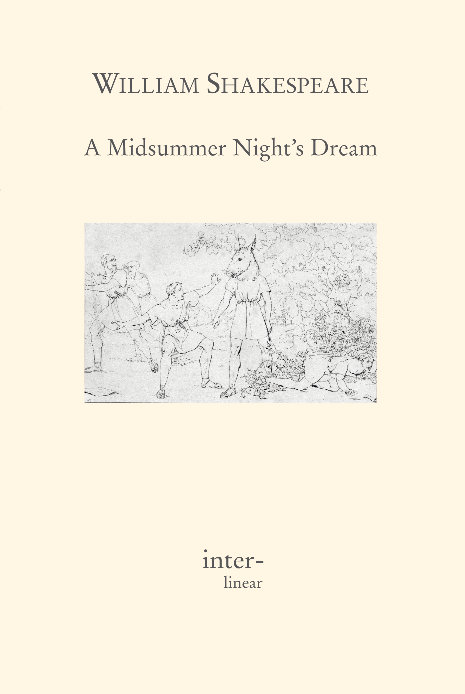 Buchcover von "A Midsummer Night's Dream" von William Shakespeare. - Text: Act I - 1. Scene: Enter Theseus, Hippolyta, Philostrate and attendants. Theseus: Now, fair Hippolyta, our nuptial hour Draws on apace. Four happy days bring in Another moon, but O, methinks, how slow This old moon wanes! She lingers my desires, Like to a stepdame or a dowager Long withering out a young man’s revenue. Hippolyta: Four days will quickly steep themselves in night. Four nights will quickly dream away the time, And then the moon, like to a silver bow New bent in heaven, shall behold the night Of our solemnities. Theseus: Go, Philostrate, Stir up the Athenian youth to merriments! Awake the pert and nimble spirit of mirth, Turn melancholy forth to funerals: The pale companion is not for our pomp. Exit Philostrate. Hippolyta, I wooed thee with my sword And won thy love doing thee injuries, But I will wed thee in another key: With pomp, with triumph and with revelling. Enter Egeus, Hermia, Lysander and Demetrius Egeus: Happy be Theseus, our renowned duke! Theseus: Thanks, good Egeus! What’s the news with thee? Egeus: Full of vexation come I, with complaint Against my child, my daughter Hermia. — Stand forth, Demetrius! — My noble lord, This man hath my consent to marry her. — Stand forth, Lysander! — And, my gracious duke, This man hath bewitched the bosom of my child. Thou, thou, Lysander, thou hast given her rhymes And interchanged love-tokens with my child. Thou hast by moonlight at her window sungWith faining voice verses of feigning love And stolen the impression of her fantasy. With bracelets of thy hair, rings, gauds, conceits, Knacks, trifles, nosegays, sweetmeats, messengers Of strong prevailment in unhardened youth, With cunning hast thou filched my daughter’s heart, Turned her obedience, which is due to me, To stubborn harshness. And, my gracious duke, Be it so she will not here before your grace Consent to marry with Demetrius, I beg the ancient privilege of Athens: As she is mine, I may dispose of her, Which shall be either to this gentleman Or to her death, according to our law Immediately provided in that case. Theseus: What say you, Hermia? Be advised, fair maid: To you your father should be as a god, One that composed your beauties – yea, and one To whom you are but as a form in wax By him imprinted, and within his power To leave the figure or disfigure it. Demetrius is a worthy gentleman. Hermia: So is Lysander. Theseus: In himself he is, But in this kind, wanting your father’s voice, The other must be held the worthier. Hermia: I would my father looked but with my eyes. Theseus: Rather your eyes must with his judgement look. Hermia: I do entreat your grace to pardon me. I know not by what power I am made bold, Nor how it may concern my modesty In such a presence here to plead my thoughts, But I beseech your grace that I may know The worst that may befall me in this case If I refuse to wed Demetrius. Theseus: Either to die the death, or to abjure For ever the society of men. Therefore, fair Hermia, question your desires, Know of your youth, examine well your blood Whether, if you yield not to your father’s choice, You can endure the livery of a nun, For aye to be in shady cloister mewed To live a barren sister all your life, Chanting faint hymns to the cold fruitless moon. Thrice blessed they that master so their blood To undergo such maiden pilgrimage, But earthlier happy is the rose distilled Than that which, withering on the virgin thorn, Grows, lives and dies in single blessedness. Hermia: So will I grow, so live, so die, my lord, Ere I will yield my virgin patent up Unto his lordship whose unwished yoke My soul consents not to give sovereignty. Theseus: Take time to pause, and by the next new moon, The sealing day betwixt my love and me For everlasting bond of fellowship, Upon that day either prepare to die For disobedience to your father’s will, Or else to wed Demetrius as he would, Or on Diana’s altar to protest For aye austerity and single life. Demetrius: Relent, sweet Hermia, and, Lysander, yield Thy crazed title to my certain right! Lysander: You have her father’s love, Demetrius, Let me have Hermia’s, do you marry him! Egeus: Scornful Lysander! True, he hath my love, And what is mine, my love shall render him; And she is mine, and all my right of her I do estate unto Demetrius. Lysander: I am, my lord, as well derived as he, As well possessed. My love is more than his, My fortunes every way as fairly ranked, If not with vantage, as Demetrius’, And, which is more than all these boasts can be, I am belov’d of beauteous Hermia. Why should not I then prosecute my right? Demetrius – I’ll avouch it to his head – Made love to Nedar’s daughter Helena And won her soul, and she, sweet lady, dotes, Devoutly dotes, dotes in idolatry Upon this spotted and inconstant man. Theseus: I must confess that I have heard so much, And with Demetrius thought to have spoke thereof, But, being over-full of self-affairs, My mind did lose it. But Demetrius, come, And come, Egeus! You shall go with me. I have some private schooling for you both. For you, fair Hermia, look you arm yourself To fit your fancies to your father’s will, Or else the law of Athens yields you up – Which by no means we may extenuate – To death or to a vow of single life. — Come, my Hippolyta! What cheer, my love? Demetrius and Egeus, go along! I must employ you in some business Against our nuptial and confer with you Of something nearly that concerns yourselves. Egeus: With duty and desire we follow you. Exeunt all but Lysander and Hermia. Lysander: How now, my love? Why is your cheek so pale? How chance the roses there do fade so fast? Hermia: Belike for want of rain, which I could well Beteem them from the tempest of my eyes. Lysander: Ay me! For aught that I could ever read, Could ever hear by tale or history, The course of true love never did run smooth, But either it was different in blood ... Hermia: O cross, too high to be enthralled to low. Lysander: Or else misgraffed in respect of years. Hermia: O spite, too old to be engaged to young! Lysander: Or else it stood upon the choice of friends. Hermia: O hell, to choose love by another’s eyes! Lysander: Or, if there were a sympathy in choice, War, death or sickness did lay siege to it, Making it momentany as a sound, Swift as a shadow, short as any dream, Brief as the lightning in the collied night, That in a spleen unfolds both heaven and earth, And ere a man hath power to say ‘Behold!’ The jaws of darkness do devour it up. So quick bright things come to confusion. Hermia: If then true lovers have been ever crossed, It stands as an edict in destiny. Then let us teach our trial patience, Because it is a customary cross, As due to love as thoughts and dreams and sighs, Wishes and tears, poor fancy’s followers. Lysander: A good persuasion. Therefore hear me, Hermia: I have a widow aunt, a dowager, Of great revenue, and she hath no child. From Athens is her house remote seven leagues, And she respects me as her only son.There, gentle Hermia, may I marry thee, And to that place the sharp Athenian law Cannot pursue us. If thou lov’st me, then Steal forth thy father’s house tomorrow night, And in the wood, a league without the town, Where I did meet thee once with Helena To do observance to a morn of May, There will I stay for thee. Hermia: My good Lysander, I swear to thee by Cupid’s strongest bow, By his best arrow with the golden head, By the simplicity of Venus’ doves, By that which knitteth souls and prospers loves, And by that fire which burned the Carthage queen When the false Trojan under sail was seen, By all the vows that ever men have broke, In number more than ever women spoke, In that same place thou hast appointed me, Tomorrow truly will I meet with thee. Lysander: Keep promise, love! Look, here comes Helena. Enter Helena Hermia: God speed, fair Helena! Whither away? Helena: Call you me fair? That ‘fair’ again unsay! Demetrius loves your ‘fair’. O happy ‘fair’! Your eyes are lodestars, and your tongue’s sweet air More tuneable than lark to shepherd’s ear When wheat is green, when hawthorn buds appear. Sickness is catching. O, were favour so, Your words I catch, fair Hermia, ere I go: My ear should catch your voice, my eye your eye, My tongue should catch your tongue’s sweet melody. Were the world mine, Demetrius being bated, The rest I’d give to be to you translated. O, teach me how you look and with what art You sway the motion of Demetrius’ heart. Hermia: I frown upon him, yet he loves me still. Helena: O that your frowns would teach my smiles such skill! Hermia: I give him curses, yet he gives me love. Helena: O that my prayers could such affection move! Hermia: The more I hate, the more he follows me. Helena: The more I love, the more he hateth me. Hermia: His folly, Helena, is no fault of mine. Helena: None but your beauty. Would that fault were mine! Hermia: Take comfort! He no more shall see my face. Lysander and myself will fly this place. Before the time I did Lysander see, Seemed Athens as a paradise to me. O then, what graces in my love do dwell That he hath turned a heaven unto a hell? Lysander: Helen, to you our minds we will unfold. Tomorrow night, when Phoebe doth behold Her silver visage in the watery glass, Decking with liquid pearl the bladed grass, A time that lovers’ flights doth still conceal, Through Athens’ gates have we devised to steal. Hermia: And in the wood, where often you and I Upon faint primrose beds were wont to lie, Emptying our bosoms of their counsel sweet, There my Lysander and myself shall meet, And thence from Athens turn away our eyes To seek new friends and strange companies. Farewell, sweet playfellow! Pray thou for us! And good luck grant thee thy Demetrius. — Keep word, Lysander! We must starve our sight From lovers’ food till morrow deep midnight. Exit. Lysander: I will, my Hermia. — Helena, adieu! As you on him, Demetrius dote on you! Exit. Helena: How happy some o’er other some can be! Through Athens I am thought as fair as she. But what of that? Demetrius thinks not so. He will not know what all but he do know. And as he errs, doting on Hermia’s eyes, So I, admiring of his qualities. Things base and vile, holding no quantity, Love can transpose to form and dignity. Love looks not with the eyes, but with the mind, And therefore is winged Cupid painted blind, Nor hath love’s mind of any judgement taste. Wings and no eyes figure unheedy haste, And therefore is love said to be a child, Because in choice he is so oft beguiled. As waggish boys in game themselves forswear, So the boy Love is perjured everywhere, For ere Demetrius looked on Hermia’s eyne, He hailed down oaths that he was only mine. And when this hail some heat from Hermia felt, So he dissolved, and showers of oaths did melt. I will go tell him of fair Hermia’s flight. Then to the wood will he tomorrow night Pursue her. And for this intelligence, If I have thanks, it is a dear expense. But herein mean I to enrich my pain, To have his sight thither and back again. Exit. 2. Scene Enter Quince the carpenter, Snug the joiner, Bottom the weaver, Flute the bellows-mender, Snout the tinker and Starveling the tailor. Quince: Is all our company here? Bottom: You were best to call them generally, man by man, according to the scrip. Quince: Here is the scroll of every man’s name, which is thought fit through all Athens to play in our interlude before the duke and the duchess on his wedding day at night. Bottom: First, good Peter Quince, say what the play treats on, then read the names of the actors, and so grow to a point. Quince: Marry, our play is ‘The most lamentable comedy and most cruel death of Pyramus and Thisbe’. Bottom: A very good piece of work, I assure you, and a merry. Now, good Peter Quince, call forth your actors by the scroll! — Masters, spread yourselves! Quince: Answer as I call you! — Nick Bottom, the weaver? Bottom: Ready! Name what part I am for, and proceed! Quince: You, Nick Bottom, are set down for Pyramus. Bottom: What is Pyramus, a lover or a tyrant? Quince: A lover that kills himself most gallant for love. Bottom: That will ask some tears in the true performing of it. If I do it, let the audience look to their eyes! I will move storms. I will con dole, in some measure. To the rest ... Yet my chief humour is for a tyrant. I could play Ercles rarely, or a part to tear a cat in, to make all split. ‘The raging rocks And shivering shocks Shall break the locks Of prison gates, And Phibbus’ car Shall shine from far And make and mar The foolish Fates.’ This was lofty. Now name the rest of the players! This is Ercles’ vein, a tyrant’s vein. A lover is more condoling. Quince: Francis Flute, the bellows-mender? Flute: Here, Peter Quince. Quince: Flute, you must take Thisbe on you. Flute: What is Thisbe, a wandering knight? Quince: It is the lady that Pyramus must love. Flute: Nay, faith, let not me play a woman: I have a beard coming. Quince: That’s all one. You shall play it in a mask, and you may speak as small as you will. Bottom: An I may hide my face, let me play Thisbe too. I’ll speak in a monstrous little voice: ‘Thisne, Thisne!’ – ‘Ah, Pyramus, my lover dear, thy Thisbe dear, and lady dear.’ Quince: No, no. You must play Pyramus, and Flute, you Thisbe. Bottom: Well, proceed! Quince: Robin Starveling, the tailor? Starveling: Here, Peter Quince. Quince: Robin Starveling, you must play Thisbe’s mother. Tom Snout, the tinker? Snout: Here, Peter Quince. Quince: You, Pyramus’ father, myself, Thisbe’s father, Snug the joiner, you the lion’s part, and I hope here is a play fitted. Snug: Have you the lion’s part written? Pray you, if it be, give it me, for I am slow of study. Quince: You may do it extempore, for it is nothing but roaring. Bottom: Let me play the lion too! I will roar that I will do any man’s heart good to hear me. I will roar that I will make the duke say: ‘Let him roar again, let him roar again!’ Quince: An you should do it too terribly, you would fright the duchess and the ladies that they would shriek, and that were enough to hang us all. All: That would hang us, every mother’s son. Bottom: I grant you, friends, if that you should fright the ladies out of their wits, they would have no more discretion but to hang us. But I will aggravate my voice so, that I will roar you as gently as any sucking dove. I will roar you an ’twere any nightingale. Quince: You can play no part but Pyramus, for Pyramus is a sweetfaced man, a proper man as one shall see in a summer’s day, a most lovely gentlemanlike man. Therefore you must needs play Pyramus. Bottom: Well, I will undertake it. What beard were I best to play it in? Quince: Why, what you will. Bottom: I will discharge it in either your straw-colour beard, your orange-tawny beard, your purple-in-grain beard, or your Frenchcrown-colour beard, your perfect yellow. Quince: Some of your French crowns have no hair at all , and then you will play bare-faced! But, masters, here are your parts, and I am to entreat you, request you and desire you to con them by tomorrow night, and meet me in the palace wood a mile without the town by moonlight. There will we rehearse, for if we meet in the city, we shall be dogged with company and our devices known. In the mean­time I will draw a bill of properties such as our play wants. I pray you, fail me not! Bottom: We will meet, and there we may rehearse most obscenely and courageously. Take pains! Be perfect! Adieu! Quince: At the duke’s oak we meet. Bottom: Enough! Hold, or cut bowstrings. Exeunt Bottom and his fellows. Act II 1. Scene Enter a fairy at one door and Puck at another. Puck: How now, spirit? Whither wander you? Fairy: Over hill, over dale, Thorough bush, thorough briar, Over park, over pale, Thorough flood, thorough fire, I do wander everywhere Swifter than the moon’s sphere, And I serve the Fairy Queen To dew her orbs upon the green. The cowslips tall her pensioners be. In their gold coats spots you see. Those be rubies, fairy favours. In those freckles live their savours. I must go seek some dewdrops here And hang a pearl in every cowslip’s ear. Farewell, thou lob of spirits. I’ll be gone. Our queen and all her elves come here anon. Puck: The king doth keep his revels here tonight. Take heed the queen come not within his sight, For Oberon is passing fell and wrath Because that she as her attendant hath A lovely boy stolen from an Indian king. She never had so sweet a changeling. And jealous Oberon would have the child Knight of his train, to trace the forests wild. But she perforce withholds the loved boy, Crowns him with flowers and makes him all her joy. And now they never meet in grove or green, By fountain clear or spangled starlight sheen, But they do square, that all their elves for fear Creep into acorn cups and hide them there. Fairy: Either I mistake your shape and making quite, Or else you are that shrewd and knavish sprite Called Robin Goodfellow. Are not you he That frights the maidens of the villagery, Skim milk and sometimes labour in the quern And bootless make the breathless housewife churn, And sometime make the drink to bear no barm, Mislead night-wanderers, laughing at their harm? Those that Hobgoblin call you and Sweet Puck, You do their work, and they shall have good luck. Are not you he? Puck: Thou speak’st aright: I am that merry wanderer of the night. I jest to Oberon and make him smile When I a fat and bean-fed horse beguile, Neighing in likeness of a filly foal, And sometime lurk I in a gossip’s bowl In very likeness of a roasted crab. And when she drinks, against her lips I bob, And on her withered dewlap pour the ale. The wisest aunt, telling the saddest tale, Sometime for three-foot stool mistaketh me. Then slip I from her bum. Down topples she And ‘Tailor’ cries, and falls into a cough. And then the whole choir hold their hips and laugh And waxen in their mirth, and neeze and swear A merrier hour was never wasted there. But room, fairy, here comes Oberon. Fairy: And here my mistress. Would that he were gone! Enter Oberon, the king of the fairies, at one door with his train and Titania, the queen, at another with hers Oberon: Ill met by moonlight, proud Titania! Titania: What, jealous Oberon? Fairy, skip hence! I have forsworn his bed and company. Oberon: Tarry, rash wanton! Am not I thy lord? Titania: Then I must be thy lady. But I know When thou hast stolen away from fairy land And in the shape of Corin sat all day Playing on pipes of corn and versing love To amorous Phillida. Why art thou here Come from the farthest steep of India, But that, forsooth, the bouncing amazon, Your buskined mistress and your warrior love, To Theseus must be wedded? And you come To give their bed joy and prosperity. Oberon: How canst thou thus for shame, Titania, Glance at my credit with Hippolyta, Knowing I know thy love to Theseus? Didst thou not lead him through the glimmering night From Perigenia, whom he ravished, And make him with fair Aegles break his faith, With Ariadne and Antiopa? Titania: These are the forgeries of jealousy. And never since the middle summer’s spring Met we on hill, in dale, forest or mead, By paved fountain or by rushy brook, Or in the beached margent of the sea To dance our ringlets to the whistling wind, But with thy brawls thou hast disturbed our sport. Therefore the winds, piping to us in vain, As in revenge have sucked up from the sea Contagious fogs which, falling in the land, Hath every pelting river made so proud That they have overborne their continents. The ox hath therefore stretched his yoke in vain, The ploughman lost his sweat, and the green corn Hath rotted ere his youth attained a beard. The fold stands empty in the drowned field, And crows are fatted with the murrion flock. The nine men’s morris is filled up with mud, And the quaint mazes in the wanton green For lack of tread are undistinguishable. The human mortals want their winter here. No night is now with hymn or carol blest. Therefore the moon, the governess of floods, Pale in her anger, washes all the air That rheumatic diseases do abound; And thorough this distemperature we see The seasons alter: Hoary-headed frosts Fall in the fresh lap of the crimson rose, And on old Hiems’ thin and icy crown An odorous chaplet of sweet summer buds Is as in mockery set. The spring, the summer, The childing autumn, angry winter change Their wonted liveries, and the mazed world By their increase now knows not which is which. And this same progeny of evils comes From our debate, from our dissension. We are their parents and original. Oberon: Do you amend it then! It lies in you. Why should Titania cross her Oberon? I do but beg a little changeling boy To be my henchman. Titania: Set your heart at rest, The fairy land buys not the child of me. His mother was a votaress of my order, And in the spiced Indian air by night Full often hath she gossiped by my side And sat with me on Neptune’s yellow sands, Marking th’ embarked traders on the flood, When we have laughed to see the sails conceive And grow big-bellied with the wanton wind, Which she with pretty and with swimming gait Following – her womb then rich with my young squire – Would imitate, and sail upon the land To fetch me trifles and return again As from a voyage, rich with merchandise. But she, being mortal, of that boy did die, And for her sake do I rear up her boy, And for her sake I will not part with him. Oberon: How long within this wood intend you stay? Titania: Perchance till after Theseus’ wedding day. If you will patiently dance in our round And see our moonlight revels, go with us! If not, shun me, and I will spare your haunts. Oberon: Give me that boy, and I will go with thee. Titania: Not for thy fairy kingdom. Fairies, away! We shall chide downright if I longer stay. Exit Titania with her train. Oberon: Well, go thy way! Thou shalt not from this grove Till I torment thee for this injury. My gentle Puck, come hither! Thou rememberest Since once I sat upon a promontory And heard a mermaid on a dolphin’s back Uttering such dulcet and harmonious breath That the rude sea grew civil at her song, And certain stars shot madly from their spheres To hear the sea-maid’s music? Puck: I remember. Oberon: That very time I saw – but thou couldst not – Flying between the cold moon and the earth Cupid all armed. A certain aim he took At a fair vestal throned by the west, And loosed his love­-shaft smartly from his bow As it should pierce a hundred thousand hearts. But I might see young Cupid’s fiery shaft Quenched in the chaste beams of the watery moon, And the imperial votaress passed on In maiden meditation, fancy-free. Yet marked I where the bolt of Cupid fell: It fell upon a little western flower, Before milk-white, now purple with love’s wound, And maidens call it ‘love-in-idleness’. Fetch me that flower! The herb I showed thee once. The juice of it, on sleeping eyelids laid, Will make or man or woman madly dote Upon the next live creature that it sees. Fetch me this herb, and be thou here again Ere the leviathan can swim a league. Puck: I’ll put a girdle round about the earth In forty minutes! Exit. Oberon: Having once this juice, I’ll watch Titania when she is asleep And drop the liquor of it in her eyes. The next thing then she, waking, looks upon, Be it on lion, bear, or wolf or bull, On meddling monkey or on busy ape, She shall pursue it with the soul of love. And ere I take this charm from off her sight, As I can take it with another herb, I’ll make her render up her page to me. But who comes here? I am invisible, And I will overhear their conference. He retires. Enter Demetrius, Helena following him Demetrius: I love thee not, therefore pursue me not! Where is Lysander and fair Hermia? The one I’ll slay, the other slayeth me. Thou told’st me they were stolen unto this wood, And here am I, and wood within this wood, Because I cannot meet my Hermia. Hence, get thee gone, and follow me no more! Helena: You draw me, you hard-hearted adamant! But yet you draw not iron, for my heart Is true as steel. Leave you your power to draw, And I shall have no power to follow you. Demetrius: Do I entice you? Do I speak you fair, Or rather do I not in plainest truth Tell you I do not, nor I cannot love you? Helena: And even for that do I love you the more. I am your spaniel, and Demetrius, The more you beat me, I will fawn on you. Use me but as your spaniel: spurn me, strike me, Neglect me, lose me! Only give me leave, Unworthy as I am, to follow you. What worser place can I beg in your love, And yet a place of high respect with me, Than to be used as you use your dog?Demetrius: Tempt not too much the hatred of my spirit, For I am sick when I do look on thee. Helena: And I am sick, when I look not on you. Demetrius: You do impeach your modesty too much, To leave the city and commit yourself Into the hands of one that loves you not, To trust the opportunity of night And the ill counsel of a desert place With the rich worth of your virginity. Helena: Your virtue is my privilege, for that It is not night when I do see your face. Therefore I think I am not in the night, Nor doth this wood lack worlds of company, For you in my respect are all the world. Then how can it be said I am alone, When all the world is here to look on me? Demetrius: I’ll run from thee and hide me in the brakes And leave thee to the mercy of wild beasts. Helena: The wildest hath not such a heart as you. Run when you will. The story shall be changed: Apollo flies, and Daphne holds the chase. The dove pursues the griffin, the mild hind Makes speed to catch the tiger. Bootless speed, When cowardice pursues and valour flies. Demetrius: I will not stay thy questions. Let me go! Or if thou follow me, do not believe But I shall do thee mischief in the wood. Helena: Ay, in the temple, in the town, the field, You do me mischief. Fie, Demetrius, Your wrongs do set a scandal on my sex. We cannot fight for love, as men may do. We should be wooed and were not made to woo. Exit Demetrius. I’ll follow thee and make a heaven of hell, To die upon the hand I love so well. Exit. Oberon: Fare thee well, nymph. Ere he do leave this grove, Thou shalt fly him, and he shall seek thy love. Enter Puck Hast thou the flower there? Welcome, wanderer! Puck: Ay, there it is. Oberon: I pray thee, give it me! I know a bank where the wild thyme blows, Where oxlips and the nodding violet grows, Quite over-canopied with luscious woodbine, With sweet musk-roses and with eglantine. There sleeps Titania sometime of the night, Lulled in these flowers with dances and delight. And there the snake throws her enamelled skin, Weed wide enough to wrap a fairy in. And with the juice of this I’ll streak her eyes And make her full of hateful fantasies. Take thou some of it and seek through this grove: A sweet Athenian lady is in love With a disdainful youth. Anoint his eyes! But do it when the next thing he espies May be the lady. Thou shalt know the man By the Athenian garments he hath on. Effect it with some care, that he may prove More fond on her than she upon her love. And look thou meet me ere the first cock crow! Puck: Fear not, my lord! Your servant shall do so. Exeunt Oberon and Puck. 2. Scene Enter Titania with her train. Titania: Come, now a roundel and a fairy song! Then for the third part of a minute hence, Some to kill cankers in the musk-rose buds, Some war with reremice for their leathern wings To make my small elves coats, and some keep back The clamorous owl, that nightly hoots and wonders At our quaint spirits. Sing me now asleep! Then to your offices, and let me rest! Fairies sing. First Fairy: You spotted snakes with double tongue, Thorny hedgehogs, be not seen, Newts and blindworms, do no wrong, Come not near our fairy queen! Chorus: Philomel with melody Sing in our sweet lullaby, Lulla, lulla, lullaby, lulla, lulla, lullaby. Never harm, nor spell, nor charm Come our lovely lady nigh! So good night, with lullaby. Second Fairy: Weaving spiders, come not here, Hence, you long-legged spinners, hence! Beetles black, approach not near, Worm nor snail do no offence! Chorus: Philomel with melody Sing in our sweet lullaby, Lulla, lulla, lullaby, lulla, lulla, lullaby. Never harm, nor spell, nor charm Come our lovely lady nigh. So good night, with lullaby. Titania sleeps. First Fairy: Hence, away! Now all is well. One aloof stand sentinel! Exeunt fairies. Enter Oberon and squeezes the flower on Titania’s eyes Oberon: What thou seest when thou dost wake, Do it for thy true love take, Love and languish for his sake! Be it ounce or cat or bear, Pard or boar with bristled hair, In thy eye that shall appear When thou wak’st, it is thy dear. Wake when some vile thing is near! Exit. Enter Lysander and Hermia Lysander: Fair love, you faint with wandering in the wood, And, to speak troth, I have forgot our way. We’ll rest us, Hermia, if you think it good, And tarry for the comfort of the day. Hermia: Be it so, Lysander! Find you out a bed, For I upon this bank will rest my head. Lysander: One turf shall serve as pillow for us both, One heart, one bed, two bosoms and one troth. Hermia: Nay, good Lysander, for my sake, my dear, Lie further off yet, do not lie so near!	 Lysander: O take the sense, sweet, of my innocence! Love takes the meaning in love’s conference. I mean that my heart unto yours is knit, So that but one heart we can make of it: Two bosoms interchained with an oath, So then two bosoms and a single troth. Then by your side no bed-room me deny, For lying so, Hermia, I do not lie. Hermia: Lysander riddles very prettily. Now much beshrew my manners and my pride If Hermia meant to say Lysander lied. But, gentle friend, for love and courtesy Lie further off, in human modesty: Such separation as may well be said Becomes a virtuous bachelor and a maid. So far be distant, and good night, sweet friend, Thy love ne’er alter till thy sweet life end! Lysander: Amen, amen, to that fair prayer say I, And then end life, when I end loyalty. Here is my bed. Sleep give thee all his rest! Hermia: With half that wish the wisher’s eyes be pressed. They sleep. Enter Puck Puck: Through the forest have I gone, But Athenian found I none On whose eyes I might approve This flower’s force in stirring love. Night and silence! Towards Lysander sleeping: Who is here? Weeds of Athens he doth wear. This is he, my master said, Despised the Athenian maid, And here the maiden, sleeping sound On the dank and dirty ground. Pretty soul, she durst not lie Near this lack-love, this kill-courtesy. Churl, upon thy eyes I throw All the power this charm doth owe. He squeezes the flower on Lysander’s eyes. When thou wak’st, let love forbid Sleep his seat on thy eyelid. So awake when I am gone, For I must now to Oberon. Exit. Enter Demetrius and Helena, running Helena: Stay, though thou kill me, sweet Demetrius! Demetrius: I charge thee, hence, and do not haunt me thus. Helena: O, wilt thou darkling leave me? Do not so! Demetrius: Stay, on thy peril. I alone will go. Exit. Helena: O, I am out of breath in this fond chase. The more my prayer, the lesser is my grace. Happy is Hermia, wheresoe’er she lies, For she hath blessed and attractive eyes. How came her eyes so bright? Not with salt tears. If so, my eyes are oftener washed than hers. No, no! I am as ugly as a bear, For beasts that meet me run away for fear. Therefore no marvel though Demetrius Do as a monster fly my presence thus. What wicked and dissembling glass of mine Made me compare with Hermia’s sphery eyne? But who is here? Lysander on the ground? Dead or asleep? I see no blood, no wound. Lysander, if you live, good sir, awake! Lysander wakes: ... and run through fire, I will for thy sweet sake — Transparent Helena, nature shows art That through thy bosom makes me see thy heart. Where is Demetrius? O, how fit a word Is that vile name to perish on my sword! Helena: Do not say so, Lysander, say not so! What though he love your Hermia, lord, what though? Yet Hermia still loves you. Then be content! Lysander: Content with Hermia? No, I do repent The tedious minutes I with her have spent. Not Hermia, but Helena I love. Who will not change a raven for a dove? The will of man is by his reason swayed, And reason says you are the worthier maid. Things growing are not ripe until their season, So I, being young, till now ripe not to reason. And touching now the point of human skill, Reason becomes the marshal to my will And leads me to your eyes, where I o’erlook Love’s stories written in love’s richest book. Helena: Wherefore was I to this keen mockery born? When at your hands did I deserve this scorn? Is’t not enough, is’t not enough, young man, That I did never, no, nor never can Deserve a sweet look from Demetrius’ eye, But you must flout my insufficiency? Good troth, you do me wrong, good sooth, you do In such disdainful manner me to woo. But fare you well! Perforce I must confess, I thought you lord of more true gentleness. O, that a lady of one man refused, Should of another therefore be abused! Exit. Lysander: She sees not Hermia. Hermia, sleep thou there, And never mayst thou come Lysander near, For as a surfeit of the sweetest things The deepest loathing to the stomach brings, Or, as the heresies that men do leave, Are hated most of those they did deceive, So thou, my surfeit and my heresy, Of all be hated, but the most of me! And all my powers address your love and might To honour Helen and to be her knight. Exit. Hermia wakes: Help me, Lysander, help me! Do thy best To pluck this crawling serpent from my breast! Ay me, for pity! What a dream was here! Lysander, look how I do quake with fear! Methought a serpent ate my heart away, And you sat smiling at his cruel prey. Lysander! What, removed? Lysander, lord! What, out of hearing? Gone? No sound, no word? Alack, where are you? Speak an if you hear! Speak, of all loves! I swoon almost with fear. No? Then I well perceive you are not nigh. Either death or you I’ll find immediately. Exit. Act III 1. Scene Enter Quince, Bottom, Snout, Starveling, Flute and Snug. Bottom: Are we all met? Quince: Pat, pat, and here’s a marvellous convenient place for our rehearsal. This green plot shall be our stage, this hawthorn brake our tiring-house, and we will do it in action as we will do it before the duke. Bottom: Peter Quince! Quince: What sayest thou, bully Bottom? Bottom: There are things in this comedy of Pyramus and Thisbe that will never please. First, Pyramus must draw a sword to kill himself, which the ladies cannot abide. How answer you that? Snout: By ’r lakin, a parlous fear! Starveling: I believe we must leave the killing out, when all is done. Bottom: Not a whit. I have a device to make all well: Write me a pro logue, and let the prologue seem to say we will do no harm with our swords and that Pyramus is not killed indeed, and for the more better assurance tell them that I, Pyramus, am not Pyramus, but Bottom the weaver. This will put them out of fear. Quince: Well, we will have such a prologue, and it shall be written in eight and six. Bottom: No, make it two more: Let it be written in eight and eight. Snout: Will not the ladies be afeard of the lion? Starveling: I fear it, I promise you. Bottom: Masters, you ought to consider with yourself, to bring in – God shield us – a lion among ladies is a most dreadful thing, for there is not a more fearful wildfowl than your lion living, and we ought look to’t. Snout: Therefore another prologue must tell: He is not a lion. Bottom: Nay, you must name his name, and half his face must be seen through the lion’s neck, and he himself must speak through, saying thus, or to the same defect: ‘Ladies’, or ‘Fair ladies, I would wish you’, or ‘I would request you’, or ‘I would entreat you, not to fear, not to tremble. My life for yours. If you think I come hither as a lion, it were pity of my life. No! I am no such thing. I am a man as other men are’, and there indeed let him name his name, and tell them plain ly he is Snug the joiner. Quince: Well, it shall be so. But there is two hard things, that is, to bring the moonlight into a chamber, for, you know, Pyramus and Thisbe meet by moonlight. Snout: Doth the moon shine that night we play our play? Bottom: A calendar, a calendar! Look in the almanac, find out moon­ shine, find out moonshine! Quince: Yes, it doth shine that night. Bottom: Why, then may you leave a casement of the great chamber window where we play open, and the moon may shine in at the casement. Quince: Ay, or else one must come in with a bush of thorns and a lantern, and say he comes to disfigure or to present the person of moonshine. Then there is another thing: We must have a wall in the great chamber, for Pyramus and Thisbe, says the story, did talk through the chink of a wall. Snout: You can never bring in a wall. What say you, Bottom? Bottom: Some man or other must present wall. And let him have some plaster or some loam or some roughcast about him to signify wall, and let him hold his fingers thus, and through that cranny shall Pyramus and Thisbe whisper. Quince: If that may be, then all is well. Come, sit down every mother’s son and rehearse your parts! Pyramus, you begin! When you have spoken your speech, enter into that brake, and so every one according to his cue. Enter Puck Puck aside: What hempen homespuns have we swaggering here So near the cradle of the fairy queen? What, a play toward! I’ll be an auditor, An actor too, perhaps, if I see cause. Quince: Speak, Pyramus! Thisbe, stand forth! Bottom as Pyramus: Thisbe, the flowers of odious savours sweet ... Quince: Odours, odours! Bottom: ... odours savours sweet, So hath thy breath, my dearest Thisbe dear. But hark, a voice! Stay thou but here awhile, And by and by I will to thee appear. Exit. Puck: A stranger Pyramus than e’er played here. Exit.	 Flute: Must I speak now? Quince: Ay, marry, must you, for you must understand he goes but to see a noise that he heard, and is to come again. Flute as Thisbe: Most radiant Pyramus, most lily-white of hue, Of colour like the red rose on triumphant briar, Most brisky juvenal, and eke most lovely Jew, As true as truest horse that yet would never tire, I’ll meet thee, Pyramus, at Ninny’s tomb ... Quince: ‘‘Ninus’ tomb’’, man! Why, you must not speak that yet. That you answer to Pyramus. You speak all your part at once, cues and all. Pyramus, enter! Your cue is past. It is ‘never tire’. Flute: O! As Thisbe: As true as truest horse, that yet would never tire. Enter Bottom with an ass’s head, Puck following Bottom as Pyramus: If I were fair, Thisbe, I were only thine. Quince: O monstrous! O strange! We are haunted! Pray, masters! Fly, masters! Help! Exeunt Quince, Snug, Flute, Snout and Starveling. Puck: I’ll follow you. I’ll lead you about a round, Through bog, through bush, through brake, through briar, Sometime a horse I’ll be, sometime a hound, A hog, a headless bear, sometime a fire, And neigh and bark and grunt and roar and burn, Like horse, hound, hog, bear, fire, at every turn. Exit. Bottom: Why do they run away? This is a knavery of them to make me afeard. Enter Snout Snout: O Bottom, thou art changed. What do I see on thee? Bottom: What do you see? You see an ass-head of your own, do you? Exit Snout. Enter Quince Quince: Bless thee, Bottom, bless thee! Thou art translated! Exit. Bottom: I see their knavery! This is to make an ass of me, to fright me, if they could. But I will not stir from this place, do what they can. I will walk up and down here, and I will sing that they shall hear I am not afraid. He sings: The ousel cock so black of hue With orange-tawny bill, The throstle with his note so true, The wren with little quill. Titania wakes: What angel wakes me from my flowery bed? Bottom sings: The finch, the sparrow and the lark, The plainsong cuckoo grey, Whose note full many a man doth mark And dares not answer ‘Nay’ Speaks: ... for, indeed, who would set his wit to so foolish a bird? Who would give a bird the lie, though he cry ‘cuckoo’ never so? Titania: I pray thee, gentle mortal, sing again! Mine ear is much enamoured of thy note. So is mine eye enthralled to thy shape, And thy fair virtue’s force perforce doth move me On the first view to say, to swear: I love thee. Bottom: Methinks, mistress, you should have little reason for that. And yet, to say the truth, reason and love keep little company together nowadays. The more the pity that some honest neighbours will not make them friends. Nay, I can gleek upon occasion. Titania: Thou art as wise as thou art beautiful. Bottom: Not so neither. But if I had wit enough to get out of this wood, I have enough to serve mine own turn. Titania: Out of this wood do not desire to go! Thou shalt remain here, whether thou wilt or no. I am a spirit of no common rate. The summer still doth tend upon my state, And I do love thee. Therefore go with me! I’ll give thee fairies to attend on thee, And they shall fetch thee jewels from the deep And sing while thou on pressed flowers dost sleep. And I will purge thy mortal grossness so That thou shalt like an airy spirit go. Peaseblossom, Cobweb, Moth and Mustardseed! Enter four fairies Peaseblossom: Ready! Cobweb: And I! Moth: And I! Mustardseed: And I! All: Where shall we go? Titania: Be kind and courteous to this gentleman! Hop in his walks and gambol in his eyes, Feed him with apricocks and dewberries, With purple grapes, green figs and mulberries. The honey-bags steal from the humble-bees, And for night-tapers crop their waxen thighs And light them at the fiery glow-worms’ eyes To have my love to bed and to arise. And pluck the wings from painted butterflies To fan the moonbeams from his sleeping eyes. Nod to him, elves, and do him courtesies! Peaseblossom: Hail, mortal! Cobweb: Hail! Moth: Hail! Mustardseed: Hail! Bottom: I cry your worships mercy, heartily. I beseech, your wor­ship’s name. Cobweb: Cobweb. Bottom: I shall desire you of more acquaintance, good Master Cobweb. If I cut my finger, I shall make bold with you! — Your name, honest gentleman? Peaseblossom: Peaseblossom. Bottom: I pray you, commend me to Mistress Squash, your mother, and to Master Peascod, your father. Good Master Peaseblossom, I shall desire you of more acquaintance too. — Your name, I beseech you, sir? Mustardseed: Mustardseed. Bottom: Good Master Mustardseed, I know your patience well. That same cowardly giantlike ox-beef hath devoured many a gentleman of your house. I promise you, your kindred hath made my eyes wa ter ere now. I desire your more acquaintance, good Master Mustard seed. Titania: Come, wait upon him! Lead him to my bower! The moon, methinks, looks with a watery eye, And when she weeps, weeps every little flower, Lamenting some enforced chastity. Tie up my lover’s tongue! Bring him silently! Exit Titania with Bottom and the fairies. 2. Scene Enter Oberon. Oberon: I wonder if Titania be awaked, Then what it was that next came in her eye, Which she must dote on in extremity. Enter Puck Here comes my messenger. How now, mad spirit? What night-rule now about this haunted grove? Puck: My mistress with a monster is in love. Near to her close and consecrated bower, While she was in her dull and sleeping hour, A crew of patches, rude mechanicals That work for bread upon Athenian stalls, Were met together to rehearse a play Intended for great Theseus’ nuptial day. The shallowest thickskin of that barren sort, Who Pyramus presented in their sport Forsook his scene and entered in a brake, When I did him at this advantage take: An ass’s nole I fixed on his head. Anon his Thisbe must be answered, And forth my mimic comes. When they him spy, As wild geese that the creeping fowler eye, Or russet-pated choughs, many in sort, Rising and cawing at the gun’s report, Sever themselves and madly sweep the sky. So at his sight away his fellows fly, And at our stamp here o’er and o’er one falls. He ‘Murder!’ cries and help from Athens calls. Their sense, thus weak, lost with their fears thus strong, Made senseless things begin to do them wrong, For briars and thorns at their apparel snatch, Some sleeves, some hats, from yielders all things catch. I led them on in this distracted fear And left sweet Pyramus translated there, When in that moment – so it came to pass – Titania waked and straightway loved an ass. Oberon: This falls out better than I could devise. But hast thou yet latched the Athenian’s eyes With the love-juice, as I did bid thee do? Puck: I took him sleeping – that is finished too – And the Athenian woman by his side, That when he waked, of force she must be eyed. Enter Demetrius and Hermia Oberon: Stand close! This is the same Athenian. Puck: This is the woman, but not this the man. Demetrius: O, why rebuke you him that loves you so, Lay breath so bitter on your bitter foe. Hermia: Now I but chide, but I should use thee worse, For thou, I fear, hast given me cause to curse. If thou hast slain Lysander in his sleep, Being o’er shoes in blood, plunge in the deep And kill me too! The sun was not so true unto the day As he to me. Would he have stolen away From sleeping Hermia? I’ll believe as soon This whole earth may be bored and that the moon May through the centre creep and so displease Her brother’s noontide with th’ antipodes. It cannot be but thou hast murdered him. So should a murderer look, so dead, so grim. Demetrius: So should the murdered look, and so should I, Pierced through the heart with your stern cruelty. Yet you, the murderer, look as bright, as clear As yonder Venus in her glimmering sphere. Hermia: What’s this to my Lysander? Where is he? Ah, good Demetrius, wilt thou give him me? Demetrius: I had rather give his carcass to my hounds. Hermia: Out, dog! Out, cur! Thou driv’st me past the bounds Of maiden’s patience. Hast thou slain him then? Henceforth be never numbered among men! O, once tell true, tell true, even for my sake! Durst thou have looked upon him, being awake, And hast thou killed him sleeping? O, brave touch! Could not a worm, an adder do so much? An adder did it, for with doubler tongue Than thine, thou serpent, never adder stung. Demetrius: You spend your passion on a misprised mood. I am not guilty of Lysander’s blood, Nor is he dead, for aught that I can tell. Hermia: I pray thee, tell me then that he is well. Demetrius: And if I could, what should I get therefore? Hermia: A privilege never to see me more, And from thy hated presence part I so. See me no more, whether he be dead or no. Exit. Demetrius: There is no following her in this fierce vein. Here therefore for a while I will remain. So sorrow’s heaviness doth heavier grow For debt that bankrupt sleep doth sorrow owe, Which now in some slight measure it will pay, If for his tender here I make some stay. He lies down and sleeps. Oberon: What hast thou done? Thou hast mistaken quite And laid the love-juice on some true love’s sight. Of thy misprision must perforce ensue Some true love turned and not a false turned true. Puck: Then fate o’errules, that one man holding troth, A million fail, confounding oath on oath. Oberon: About the wood go swifter than the wind, And Helena of Athens look thou find! All fancy-sick she is and pale of cheer, With sighs of love that costs the fresh blood dear. By some illusion see thou bring her here! I’ll charm his eyes, against she do appear. Puck: I go, I go, look how I go, Swifter than arrow from the Tartar’s bow. Exit. Oberon: Flower of this purple dye, Hit with Cupid’s archery, Sink in apple of his eye! He squeezes the flower on Demetrius’s eyes. When his love he doth espy, Let her shine as gloriously As the Venus of the sky. When thou wak’st, if she be by, Beg of her for remedy! Enter Puck Puck: Captain of our fairy band, Helena is here at hand, And the youth mistook by me Pleading for a lover’s fee. Shall we their fond pageant see? Lord, what fools these mortals be! Oberon: Stand aside! The noise they make Will cause Demetrius to awake. Puck: Then will two at once woo one. That must needs be sport alone, And those things do best please me That befall preposterously. Enter Lysander and Helena Lysander: Why should you think that I should woo in scorn? Scorn and derision never come in tears. Look when I vow, I weep, and vows so born, In their nativity all truth appears. How can these things in me seem scorn to you, Bearing the badge of faith to prove them true? Helena: You do advance your cunning more and more. When truth kills truth, O devilish-holy fray! These vows are Hermia’s. Will you give her o’er? Weigh oath with oath, and you will nothing weigh. Your vows to her and me, put in two scales, Will even weigh, and both as light as tales. Lysander: I had no judgement when to her I swore. Helena: Nor none, in my mind, now you give her o’er. Lysander: Demetrius loves her, and he loves not you. Demetrius wakes: O Helena, goddess, nymph, perfect, divine, To what, my love, shall I compare thine eyne? Crystal is muddy! O, how ripe in show Thy lips, those kissing cherries, tempting grow! That pure congealed white, high Taurus’ snow, Fanned with the eastern wind, turns to a crow When thou hold’st up thy hand. O, let me kiss This princess of pure white, this seal of bliss! Helena: O spite! O hell! I see you all are bent To set against me for your merriment. If you were civil and knew courtesy, You would not do me thus much injury. Can you not hate me, as I know you do, But you must join in souls to mock me too? If you were men, as men you are in show, You would not use a gentle lady so, To vow and swear and superpraise my parts, When, I am sure, you hate me with your hearts. You both are rivals and love Hermia, And now both rivals to mock Helena. A trim exploit, a manly enterprise, To conjure tears up in a poor maid’s eyes With your derision! None of noble sort Would so offend a virgin and extort A poor soul’s patience, all to make you sport. Lysander: You are unkind, Demetrius. Be not so, For you love Hermia. This you know I know, And here with all good will, with all my heart, In Hermia’s love I yield you up my part. And yours of Helena to me bequeath, Whom I do love, and will do till my death. Helena: Never did mockers waste more idle breath. Demetrius: Lysander, keep thy Hermia! I will none. If e’er I loved her all that love is gone. My heart to her but as guestwise sojourned, And now to Helen is it home returned, There to remain. Lysander: Helen, it is not so! Demetrius: Disparage not the faith thou dost not know, Lest to thy peril thou aby it dear. Enter Hermia Look where thy love comes: yonder is thy dear. Hermia: Dark night, that from the eye his function takes, The ear more quick of apprehension makes. Wherein it doth impair the seeing sense, It pays the hearing double recompense. Thou art not by mine eye, Lysander, found, Mine ear, I thank it, brought me to thy sound. But why unkindly didst thou leave me so? Lysander: Why should he stay, whom love doth press to go? Hermia: What love could press Lysander from my side? Lysander: Lysander’s love, that would not let him bide Fair Helena, who more engilds the night Than all yon fiery oes and eyes of light. Why seek’st thou me? Could not this make thee know, The hate I bear thee made me leave thee so? Hermia: You speak not as you think. It cannot be. Helena: Lo, she is one of this confederacy. Now I perceive they have conjoined all three To fashion this false sport in spite of me. Injurious Hermia, most ungrateful maid, Have you conspired, have you with these contrived To bait me with this foul derision? Is all the counsel that we two have shared, The sisters’ vows, the hours that we have spent, When we have chid the hasty-footed time For parting us. O, is all forgot, All schooldays’ friendship, childhood innocence? We, Hermia, like two artificial gods Have with our needles created both one flower, Both on one sampler, sitting on one cushion, Both warbling of one song, both in one key, As if our hands, our sides, voices and minds Had been incorporate. So we grew together Like to a double cherry, seeming parted But yet an union in partition, Two lovely berries moulded on one stem, So with two seeming bodies but one heart, Two of the first, like coats in heraldry, Due but to one and crowned with one crest. And will you rent our ancient love asunder, To join with men in scorning your poor friend? It is not friendly, ’tis not maidenly. Our sex as well as I may chide you for it, Though I alone do feel the injury. Hermia: I am amazed at your passionate words. I scorn you not. It seems that you scorn me. Helena: Have you not set Lysander, as in scorn, To follow me and praise my eyes and face, And made your other love, Demetrius, Who even but now did spurn me with his foot, To call me goddess, nymph, divine and rare, Precious, celestial? Wherefore speaks he this To her he hates? And wherefore doth Lysander Deny your love, so rich within his soul, And tender me, forsooth, affection, But by your setting on, by your consent? What though I be not so in grace as you, So hung upon with love, so fortunate, But miserable most, to love unloved? This you should pity rather than despise. Hermia: I understand not what you mean by this. Helena: I do! Persever, counterfeit sad looks, Make mouths upon me when I turn my back, Wink each at other, hold the sweet jest up! This sport well carried shall be chronicled. If you have any pity, grace or manners, You would not make me such an argument. But fare ye well! ’Tis partly my own fault, Which death or absence soon shall remedy. Lysander: Stay, gentle Helena, hear my excuse, My love, my life, my soul, fair Helena! Helena: O excellent! Hermia to Lysander: Sweet, do not scorn her so! Demetrius: If she cannot entreat, I can compel. Lysander: Thou canst compel no more than she entreat. Thy threats have no more strength than her weak prayers. To her: Helen, I love thee. By my life, I do! I swear by that which I will lose for thee To prove him false that says I love thee not. Demetrius to Helena: I say, I love thee more than he can do. Lysander to Demetrius: If thou say so, withdraw, and prove it too! Demetrius: Quick, come! Hermia: Lysander, whereto tends all this? Lysander: Away, you Ethiope! Demetrius to Hermia: No, no. He’ll Seem to break loose. Take on as you would follow, But yet come not! To Lysander: You are a tame man, go! Lysander: Hang off, thou cat, thou burr! Vile thing, let loose, Or I will shake thee from me like a serpent. Hermia: Why are you grown so rude? What change is this, Sweet love? Lysander: Thy love? Out, tawny Tartar, out! Out, loathed medicine! O hated potion, hence! Hermia: Do you not jest? Helena: Yes, sooth, and so do you. Lysander: Demetrius, I will keep my word with thee. Demetrius: I would I had your bond, for I perceive A weak bond holds you. I’ll not trust your word. Lysander: What? Should I hurt her, strike her, kill her dead? Although I hate her, I’ll not harm her so. Hermia: What? Can you do me greater harm than hate? Hate me? Wherefore? O me, what news, my love? Am not I Hermia? Are not you Lysander? I am as fair now as I was erewhile. Since night you loved me, yet since night you left me. Why then, you left me – O, the gods forbid! – In earnest, shall I say? Lysander: Ay, by my life, And never did desire to see thee more. Therefore be out of hope, of question, of doubt, Be certain! Nothing truer, ’tis no jestThat I do hate thee and love Helena. Hermia to Helena: O me, you juggler, you canker-blossom, You thief of love! What, have you come by night And stolen my love’s heart from him? Helena: Fine, i’faith! Have you no modesty, no maiden shame, No touch of bashfulness? What, will you tear Impatient answers from my gentle tongue: Fie, fie, you counterfeit, you puppet, you! Hermia: Puppet? Why so? Ay, that way goes the game. Now I perceive that she hath made compare Between our statures. She hath urged her height, And with her personage, her tall personage, Her height, forsooth, she hath prevailed with him. And are you grown so high in his esteem Because I am so dwarfish and so low? How low am I, thou painted maypole? Speak! How low am I? I am not yet so low But that my nails can reach unto thine eyes. Helena: I pray you, though you mock me, gentlemen, Let her not hurt me! I was never curst. I have no gift at all in shrewishness. I am a right maid for my cowardice! Let her not strike me! You perhaps may think Because she is something lower than myself That I can match her ... Hermia: Lower? Hark, again! Helena: Good Hermia, do not be so bitter with me! I evermore did love you, Hermia, Did ever keep your counsels, never wronged you, Save that in love unto Demetrius I told him of your stealth unto this wood. He followed you. For love I followed him. But he hath chid me hence, and threatened me To strike me, spurn me, nay, to kill me too. And now, so you will let me quiet go, To Athens will I bear my folly back And follow you no further. Let me go! You see how simple and how fond I am. Hermia: Why, get you gone! Who is’t that hinders you? Helena: A foolish heart, that I leave here behind. Hermia: What, with Lysander? Helena: With Demetrius. Lysander: Be not afraid! She shall not harm thee, Helena. Demetrius: No, sir, she shall not, though you take her part. Helena: O, when she is angry, she is keen and shrewd. She was a vixen when she went to school, And though she be but little, she is fierce. Hermia: Little again? Nothing but low and little? Why will you suffer her to flout me thus? Let me come to her! Lysander: Get you gone, you dwarf, You minimus of hindering knot-grass made, You bead, you acorn. Demetrius: You are too officious In her behalf that scorns your services. Let her alone! Speak not of Helena, Take not her part! For if thou dost intend Never so little show of love to her, Thou shalt aby it. Lysander: Now she holds me not. Now follow, if thou dar’st, to try whose right, Of thine or mine, is most in Helena. Demetrius: Follow? Nay, I’ll go with thee, cheek by jowl. Exeunt Demetrius and Lysander. Hermia to Helena: You, mistress, all this coil is long of you. Nay, go not back! Helena: I will not trust you, I, Nor longer stay in your curst company. Your hands than mine are quicker for a fray. My legs are longer, though, to run away! Exit. Hermia: I am amazed and know not what to say! Exit. Oberon and Puck come forward Oberon: This is thy negligence. Still thou mistak’st Or else commit’st thy knaveries wilfully. Puck: Believe me, king of shadows, I mistook. Did not you tell me I should know the man By the Athenian garments he had on? And so far blameless proves my enterprise, That I have ’nointed an Athenian’s eyes. And so far am I glad it so did sort, As this their jangling I esteem a sport. Oberon: Thou seest these lovers seek a place to fight. Hie therefore, Robin, overcast the night! The starry welkin cover thou anon With drooping fog as black as Acheron, And lead these testy rivals so astray As one come not within another’s way! Like to Lysander sometime frame thy tongue, Then stir Demetrius up with bitter wrong, And sometime rail thou like Demetrius! And from each other look thou lead them thus Till o’er their brows death-counterfeiting sleep With leaden legs and batty wings doth creep. Then crush this herb into Lysander’s eye, Whose liquor hath this virtuous property, To take from thence all error with his might And make his eyeballs roll with wonted sight. When they next wake, all this derision Shall seem a dream and fruitless vision, And back to Athens shall the lovers wend With league whose date till death shall never end. Whiles I in this affair do thee employ, I’ll to my queen and beg her Indian boy, And then I will her charmed eye release From monster’s view, and all things shall be peace. Puck: My fairy lord, this must be done with haste, For night’s swift dragons cut the clouds full fast, And yonder shines Aurora’s harbinger, At whose approach ghosts, wandering here and there, Troop home to churchyards. Damned spirits all, That in crossways and floods have burial, Already to their wormy beds are gone. For fear lest day should look their shames upon, They wilfully themselves exile from light And must for aye consort with black-browed night. Oberon: But we are spirits of another sort: I with the morning’s love have oft made sport, And like a forester the groves may tread Even till the eastern gate, all fiery red, Opening on Neptune with fair blessed beams, Turns into yellow gold his salt green streams. But notwithstanding, haste, make no delay! We may effect this business yet ere day. Exit. Puck: Up and down, up and down, I will lead them up and down. I am feared in field and town. Goblin, lead them up and down! Here comes one.Enter Lysander Lysander: Where art thou, proud Demetrius? Speak thou now! Puck in Demetrius’s voice: Here, villain, drawn and ready! Where art thou? Lysander: I will be with thee straight. Puck in Demetrius’s voice: Follow me then To plainer ground! Exit Lysander. Enter Demetrius Demetrius: Lysander, speak again! Thou runaway, thou coward, art thou fled? Speak! In some bush? Where dost thou hide thy head? Puck in Lysander’s voice: Thou coward, art thou bragging to the stars, Telling the bushes that thou look’st for wars And wilt not come? Come, recreant! Come, thou child, I’ll whip thee with a rod. He is defiled That draws a sword on thee. Demetrius: Yea, art thou there? Puck in Lysander’s voice: Follow my voice! We’ll try no manhood here. Exeunt Puck and Demetrius. Enter Lysander Lysander: He goes before me and still dares me on: When I come where he calls, then he is gone. The villain is much lighter heeled than I. I followed fast, but faster he did fly. That fallen am I in dark uneven way, And here will rest me. He lies down. Come, thou gentle day, For if but once thou show me thy grey light, I’ll find Demetrius and revenge this spite. He sleeps. Enter Puck and Demetrius Puck in Lysander’s voice: Ho, ho, ho, coward! Why com’st thou not? Demetrius: Abide me, if thou dar’st, for well I wot Thou run’st before me, shifting every place, And dar’st not stand, nor look me in the face. Where art thou now? Puck in Lysander’s voice: Come hither! I am here. Demetrius: Nay then, thou mockst me. Thou shalt buy this dear If ever I thy face by daylight see. Now, go thy way! Faintness constraineth me To measure out my length on this cold bed. By day’s approach look to be visited. He lies down and sleeps. Enter Helena Helena: O weary night! O long and tedious night, Abate thy hours! Shine, comforts, from the east, That I may back to Athens by daylight From these that my poor company detest. And sleep, that sometimes shuts up sorrow’s eye, Steal me awhile from mine own company! She lies down and sleeps. Puck: Yet but three? Come one more, Two of both kinds makes up four. Here she comes, curst and sad. Cupid is a knavish lad Thus to make poor females mad. Enter Hermia Hermia: Never so weary, never so in woe, Bedabbled with the dew, and torn with briars, I can no further crawl, no further go. My legs can keep no pace with my desires. Here will I rest me till the break of day. Heavens shield Lysander, if they mean a fray. She lies down and sleeps. Puck: On the ground Sleep sound. I’ll apply To your eye, Gentle lover, remedy. He squeezes the juice on Lysander’s eyes. When thou wak’st, Thou tak’st True delight In the sight Of thy former lady’s eye. And the country proverb known, That every man should take his own, In your waking shall be shown. Jack shall have Jill, Naught shall go ill. The man shall have his mare again, and all shall be well. Exit. Act IV 1. Scene Enter Titania, Bottom and fairies, Oberon behind them, unseen. Titania: Come, sit thee down upon this flowery bed, While I thy amiable cheeks do coy And stick musk­-roses in thy sleek smooth head And kiss thy fair large ears, my gentle joy. Bottom: Where’s Peaseblossom? Peaseblossom: Ready. Bottom: Scratch my head, Peaseblossom! Where’s Monsieur Cobweb? Cobweb: Ready. Bottom: Monsieur Cobweb, good Monsieur, get you your weapons in your hand and kill me a red-hipped humble-bee on the top of a thistle, and, good monsieur, bring me the honey-bag! Do not fret yourself too much in the action, Monsieur, and, good Monsieur, have a care the honey-bag break not, I would be loath to have you over flown with a honey-bag, Signor. Where’s Monsieur Mustardseed? Mustardseed: Ready. Bottom: Give me your neaf, Monsieur Mustardseed! Pray you, leave your courtesy, good Monsieur. Mustardseed: What’s your will? Bottom: Nothing, good Monsieur, but to help Cavalery Cobweb to scratch. I must to the barber’s, Monsieur, for, methinks, I am marvel lous hairy about the face. And I am such a tender ass, if my hair do but tickle me, I must scratch. Titania: What, wilt thou hear some music, my sweet love? Bottom: I have a reasonable good ear in music. Let’s have the tongs and the bones. Titania: Or say, sweet love, what thou desirest to eat. Bottom: Truly, a peck of provender. I could munch your good dry oats. Methinks I have a great desire to a bottle of hay. Good hay, sweet hay, hath no fellow. Titania: I have a venturous fairy, that shall seek The squirrel’s hoard and fetch thee new nuts. Bottom: I had rather have a handful or two of dried peas. But I pray you, let none of your people stir me. I have an exposition of sleep come upon me. Titania: Sleep thou, and I will wind thee in my arms. Fairies be gone, and be always away! Exeunt fairies. So doth the woodbine the sweet honeysuckle Gently entwist. The female ivy so Enrings the barky fingers of the elm. O, how I love thee! How I dote on thee! They sleep. Enter Puck Oberon comes forward: Welcome, good Robin! Seest thou this sweet sight? Her dotage now I do begin to pity. For meeting her of late behind the wood, Seeking sweet favours for this hateful fool, I did upbraid her and fall out with her, For she his hairy temples then had rounded With coronet of fresh and fragrant flowers. And that same dew, which sometime on the buds Was wont to swell like round and orient pearls, Stood now within the pretty flowerets’ eyes Like tears that did their own disgrace bewail. When I had at my pleasure taunted her, And she in mild terms begged my patience, I then did ask of her her changeling child, Which straight she gave me, and her fairy sent To bear him to my bower in fairy land. And now I have the boy, I will undo This hateful imperfection of her eyes. And, gentle Puck, take this transformed scalp From off the head of this Athenian swain, That he, awaking when the other do, May all to Athens back again repair And think no more of this night’s accidents But as the fierce vexation of a dream. But first I will release the fairy queen. To Titania: Be as thou wast wont to be, See as thou wast wont to see. Dian’s bud o’er Cupid’s flower Hath such force and blessed power. Now, my Titania, wake you, my sweet queen! Titania wakes: My Oberon, what visions have I seen! Methought I was enamoured of an ass. Oberon: There lies your love. Titania: How came these things to pass? O, how mine eyes do loathe his visage now! Oberon: Silence awhile! Robin, take off this head! Titania, music call, and strike more dead Than common sleep of all these five the sense. Titania: Music, ho, music such as charmeth sleep! Puck to Bottom, removing the ass-head: Now, when thou wak’st, with thine own fool’s eyes peep. Oberon: Sound, music! Music. Come, my queen, take hands with me And rock the ground whereon these sleepers be! They dance. Now thou and I are new in amity And will tomorrow midnight solemnly Dance in Duke Theseus’ house triumphantly And bless it to all fair prosperity. There shall the pairs of faithful lovers be Wedded with Theseus all in jollity. Puck: Fairy king, attend and mark: I do hear the morning lark. Oberon: Then, my queen, in silence sad, Trip we after night’s shade. We the globe can compass soon, Swifter than the wandering moon. Titania: Come, my lord, and in our flight Tell me how it came this night That I sleeping here was found With these mortals on the ground. Exeunt Oberon, Titania and Puck. Enter Theseus, Hippolyta, Egeus and the duke’s train Theseus: Go, one of you, find out the forester, For now our observation is performed. And since we have the vaward of the day, My love shall hear the music of my hounds. Uncouple in the western valley, let them go! Dispatch, I say, and find the forester! Exit an attendant. We will, fair queen, up to the mountain’s top, And mark the musical confusion Of hounds and echo in conjunction. Hippolyta: I was with Hercules and Cadmus once, When in a wood of Crete they bayed the bear With hounds of Sparta. Never did I hear Such gallant chiding, for, besides the groves, The skies, the fountains, every region near Seemed all one mutual cry. I never heard So musical a discord, such sweet thunder. Theseus: My hounds are bred out of the Spartan kind: So flewed, so sanded, and their heads are hung With ears that sweep away the morning dew, Crook-kneed, and dewlapped like Thessalian bulls, Slow in pursuit, but matched in mouth like bells, Each under each. A cry more tuneable Was never halloed to, nor cheered with horn In Crete, in Sparta, nor in Thessaly. Judge when you hear! He sees the sleepers. But soft! What nymphs are these? Egeus amazed: My lord, this is my daughter here asleep, And this Lysander, this Demetrius is, This Helena, old Nedar’s Helena. I wonder of their being here together. Theseus: No doubt they rose up early to observe The rite of May, and hearing our intent Came here in grace of our solemnity. But speak, Egeus, is not this the day That Hermia should give answer of her choice? Egeus: It is, my lord. Theseus: Go, bid the huntsmen wake them with their horns. Exit an attendant. Horns sound, the lovers wake. Good morrow, friends! Saint Valentine is past! Begin these wood-birds but to couple now? Lysander: Pardon, my lord. Theseus: I pray you all, stand up! I know you two are rival enemies. How comes this gentle concord in the world, That hatred is so far from jealousy To sleep by hate, and fear no enmity? Lysander: My lord, I shall reply amazedly, Half sleep, half waking. But as yet, I swear, I cannot truly say how I came here. But as I think – for truly would I speak – And now do I bethink me, so it is: I came with Hermia hither. Our intent Was to be gone from Athens, where we might Without the peril of the Athenian law ... Egeus: Enough, enough! My lord, you have enough! I beg the law, the law upon his head. They would have stolen away, they would, Demetrius, Thereby to have defeated you and me, You of your wife and me of my consent, Of my consent that she should be your wife. Demetrius: My lord, fair Helen told me of their stealth, Of this their purpose hither to this wood, And I in fury hither followed them, Fair Helena in fancy following me. But, my good lord – I wot not by what power, But by some power it is – my love to Hermia, Melted as the snow, seems to me now As the remembrance of an idle gaud Which in my childhood I did dote upon. And all the faith, the virtue of my heart, The object and the pleasure of mine eye, Is only Helena. To her, my lord, Was I betrothed ere I saw Hermia. But like in sickness did I loathe this food, But, as in health, come to my natural taste. Now I do wish it, love it, long for it, And will for evermore be true to it. Theseus: Fair lovers, you are fortunately met. Of this discourse we more will hear anon. Egeus, I will overbear your will, For in the temple by and by with us These couples shall eternally be knit. And, for the morning now is something worn, Our purposed hunting shall be set aside. Away with us to Athens! Three and three We’ll hold a feast in great solemnity. Come, Hippolyta! Exit Theseus with Hippolyta, Egeus and train. Demetrius: These things seem small and undistinguishable, Like far-off mountains turned into clouds. Hermia: Methinks I see these things with parted eye, When everything seems double. Helena: So methinks: And I have found Demetrius, like a jewel, Mine own and not mine own. Demetrius: Are you sure That we are awake? It seems to me That yet we sleep, we dream. Do not you think The duke was here and bid us follow him? Hermia: Yea, and my father. Helena: And Hippolyta. Lysander: And he did bid us follow to the temple. Demetrius: Why, then we are awake. Let’s follow him, And by the way let us recount our dreams. Exeunt Demetrius, Helena, Lysander and Hermia. Bottom wakes. Bottom: When my cue comes, call me, and I will answer. My next is ‘Most fair Pyramus’. Heigh-ho! Peter Quince! Flute the bellowsmender! Snout the tinker! Starveling! God’s my life! Stolen hence, and left me asleep? I have had a most rare vision. I have had a dream, past the wit of man to say what dream it was. Man is but an ass if he go about to expound this dream. Methought I was – there is no man can tell what. Methought I was – and methought I had – but man is but a patched fool if he will offer to say what methought I had. The eye of man hath not heard, the ear of man hath not seen, man’s hand is not able to taste, his tongue to conceive, nor his heart to report what my dream was. I will get Peter Quince to write a ballad of this dream. It shall be called ‘Bottom’s Dream’, because it hath no bot tom. And I will sing it in the latter end of a play before the duke. Peradventure, to make it the more gracious, I shall sing it at her death. Exit. 2. Scene Enter Quince, Flute, Snout and Starveling. Quince: Have you sent to Bottom’s house? Is he come home yet? Starveling: He cannot be heard of. Out of doubt he is transported. Flute: If he come not, then the play is marred. It goes not forward. Doth it? Quince: It is not possible. You have not a man in all Athens able to discharge Pyramus but he. Flute: No, he hath simply the best wit of any handicraft man in Athens. Quince: Yea, and the best person too! And he is a very paramour for a sweet voice. Flute: You must say ‘paragon’. A paramour is – God bless us – a thing of naught. Enter Snug Snug: Masters, the duke is coming from the temple, and there is two or three lords and ladies more married. If our sport had gone forward, we had all been made men. Flute: O sweet bully Bottom! Thus hath he lost sixpence a day during his life. He could not have scaped sixpence a day. An the duke had not given him sixpence a day for playing Pyramus, I’ll be hanged. He would have deserved it. Sixpence a day in Pyramus, or nothing. Enter Bottom Bottom: Where are these lads? Where are these hearts? Quince: Bottom! O most courageous day! O most happy hour! Bottom: Masters, I am to discourse wonders. But ask me not what, for if I tell you, I am not true Athenian. I will tell you everything right as it fell out! Quince: Let us hear, sweet Bottom! Bottom: Not a word of me! All that I will tell you is that the duke hath dined. Get your apparel together, good strings to your beards, new ribbons to your pumps. Meet presently at the palace! Every man look o’er his part, for the short and the long is, our play is preferred. In any case, let Thisbe have clean linen, and let not him that plays the lion pare his nails, for they shall hang out for the lion’s claws. And, most dear actors, eat no onions nor garlic, for we are to utter sweet breath, and I do not doubt but to hear them say, it is a sweet comedy. No more words! Away, go, away! Exeunt. Act V 1. Scene Enter Theseus, Hippolyta, Philostrate, lords and attendants. Hippolyta: ’Tis strange, my Theseus, that these lovers speak of. Theseus: More strange than true. I never may believe These antique fables, nor these fairy toys. Lovers and madmen have such seething brains, Such shaping fantasies, that apprehend More than cool reason ever comprehends. The lunatic, the lover and the poet Are of imagination all compact. One sees more devils than vast hell can hold, That is the madman. The lover, all as frantic, Sees Helen’s beauty in a brow of Egypt. The poet’s eye, in fine frenzy rolling, Doth glance from heaven to earth, from earth to heaven. And as imagination bodies forth The forms of things unknown, the poet’s pen Turns them to shapes and gives to airy nothing A local habitation and a name. Such tricks hath strong imagination That if it would but apprehend some joy, It comprehends some bringer of that joy. Or in the night, imagining some fear, How easy is a bush supposed a bear? Hippolyta: But all the story of the night told over, And all their minds transfigured so together, More witnesseth than fancy’s images And grows to something of great constancy, But howsoever strange and admirable. Enter Lysander, Hermia, Demetrius and Helena Theseus: Here come the lovers, full of joy and mirth. Joy, gentle friends, joy and fresh days of love Accompany your hearts! Lysander: More than to us Wait in your royal walks, your board, your bed. Theseus: Come now, what masques, what dances shall we have To wear away this long age of three hours Between our after-supper and bed-time? Where is our usual manager of mirth? What revels are in hand? Is there no play To ease the anguish of a torturing hour? Call Philostrate! Philostrate: Here, mighty Theseus. Theseus: Say, what abridgement have you for this evening? What masque, what music? How shall we beguile The lazy time, if not with some delight? Philostrate gives him a paper: There is a brief how many sports are ripe. Make choice of which your highness will see first! Theseus reading: ‘The battle with the Centaurs, to be sung By an Athenian eunuch to the harp.’ We’ll none of that. That have I told my love In glory of my kinsman Hercules. ‘The riot of the tipsy Bacchanals, Tearing the Thracian singer in their rage.’ That is an old device, and it was played When I from Thebes came last a conqueror. ‘The thrice three muses, mourning for the death Of learning, late deceased in beggary.’ That is some satire, keen and critical, Not sorting with a nuptial ceremony. ‘A tedious brief scene of young Pyramus And his love Thisbe, very tragical mirth.’ Merry and tragical? Tedious and brief? That is hot ice and wondrous swarthy snow. How shall we find the concord of this discord? Philostrate: A play there is, my lord, some ten words long, Which is as ‘brief’ as I have known a play. But by ten words, my lord, it is too long, Which makes it ‘tedious’. For in all the play There is not one word apt, one player fitted, And ‘tragical’, my noble lord, it is, For Pyramus therein doth kill himself, Which when I saw rehearsed, I must confess, Made mine eyes water. But more ‘merry’ tears The passion of loud laughter never shed.Theseus: What are they that do play it? Philostrate: Hard-handed men that work in Athens here, Which never laboured in their minds till now, And now have toiled their unbreathed memories With this same play against your nuptial. Theseus: And we will hear it! Philostrate: No, my noble lord, It is not for you. I have heard it over, And it is nothing, nothing in the world, Unless you can find sport in their intents, Extremely stretched and conned with cruel pain, To do you service. Theseus: I will hear that play, For never anything can be amiss When simpleness and duty tender it. Go bring them in! And take your places, ladies! Exit Philostrate. Hippolyta: I love not to see wretchedness o’ercharged, And duty in his service perishing. Theseus: Why, gentle sweet, you shall see no such thing. Hippolyta: He says they can do nothing in this kind. Theseus: The kinder we, to give them thanks for nothing. Our sport shall be: to take what they mistake. And what poor duty cannot do, Noble respect takes it in might, not merit. Where I have come, great clerks have purposed To greet me with premeditated welcomes, Where I have seen them shiver and look pale, Make periods in the midst of sentences, Throttle their practised accent in their fears, And in conclusion dumbly have broke off, Not paying me a welcome. Trust me, sweet, Out of this silence yet I picked a welcome, And in the modesty of fearful duty I read as much as from the rattling tongue Of saucy and audacious eloquence. Love, therefore, and tongue-tied simplicity In least speak most, to my capacity. Enter Philostrate Philostrate: So please your grace, the Prologue is addressed. Theseus: Let him approach! Flourish of trumpets. Enter Peter Quince as Prologue Quince: If we offend, it is with our good will. That you should think, we come not to offend, But with good will. To show our simple skill, That is the true beginning of our end. Consider then, we come but in despite. We do not come, as minding to content you, Our true intent is. All for your delight, We are not here. That you should here repent you, The actors are at hand, and by their show You shall know all, that you are like to know. Theseus: This fellow doth not stand upon points. Lysander: He hath rid his prologue like a rough colt. He knows not the stop. A good moral, my lord: It is not enough to speak, but to speak true. Hippolyta: Indeed, he hath played on his prologue like a child on a recorder, a sound, but not in government. Theseus: His speech was like a tangled chain, nothing impaired, but all disordered. Who is next? Enter Bottom as Pyramus, Flute as Thisbe, Snout as wall, Starveling as moonshine and Snug as lion. A trumpeter before them Quince: Gentles, perchance you wonder at this show. But wonder on, till truth make all things plain. This man is Pyramus, if you would know, This beauteous lady Thisbe is certain. This man with lime and roughcast doth present Wall, that vile wall which did these lovers sunder. And through wall’s chink, poor souls, they are content To whisper. At the which let no man wonder! This man with lantern, dog and bush of thorn Presenteth moonshine. For if you will know, By moonshine did these lovers think no scorn To meet at Ninus’ tomb, there, there to woo. This grisly beast, which lion hight by name, The trusty Thisbe, coming first by night, Did scare away, or rather did affright. And as she fled, her mantle she did fall, Which lion vile with bloody mouth did stain. Anon comes Pyramus, sweet youth and tall, And finds his trusty Thisbe’s mantle slain. Whereat with blade, with bloody, blameful blade, He bravely broached his boiling bloody breast. And Thisbe, tarrying in mulberry shade, His dagger drew, and died. For all the rest Let lion, moonshine, wall and lovers twain At large discourse while here they do remain. Exeunt Quince, Bottom, Flute, Snug and Starveling. Theseus: I wonder if the lion be to speak. Demetrius: No wonder, my lord: one lion may, when many asses do. Snout as wall: In this same interlude it doth befall That I, one Snout by name, present a wall. And such a wall, as I would have you think, That had in it a crannied hole or chink, Through which the lovers Pyramus and Thisbe Did whisper often, very secretly. This loam, this roughcast and this stone doth show That I am that same wall. The truth is so. And this the cranny is, right and sinister, Through which the fearful lovers are to whisper. Theseus: Would you desire lime and hair to speak better? Demetrius: It is the wittiest partition that ever I heard discourse, my lord. Enter Bottom Theseus: Pyramus draws near the wall. Silence! Bottom as Pyramus: O grim-looked night, O night with hue so black, O night, which ever art when day is not! O night, O night, alack, alack, alack, I fear my Thisbe’s promise is forgot. And thou, O wall, O sweet, O lovely wall, That stand’st between her father’s ground and mine, Thou wall, O wall, O sweet and lovely wall, Show me thy chink, to blink through with mine eyne. Wall spreads his fingers. Thanks, courteous wall! Jove shield thee well for this! — But what see I? No Thisbe do I see. O wicked wall, through whom I see no bliss, Curs’d be thy stones for thus deceiving me! Theseus: The wall, methinks, being sensible, should curse again. Bottom to Theseus: No, in truth sir, he should not. ‘Deceiving me’ is Thisbe’s cue. She is to enter now, and I am to spy her through the wall. You shall see, it will fall pat as I told you. Yonder she comes. Enter Flute Flute as Thisbe: O wall, full often hast thou heard my moans For parting my fair Pyramus and me. My cherry lips have often kissed thy stones, Thy stones with lime and hair knit up in thee. Bottom as Pyramus: I see a voice. Now will I to the chink To spy an I can hear my Thisbe’s face. Thisbe? Flute as Thisbe: My love thou art, my love I think. Bottom as Pyramus: Think what thou wilt, I am thy lover’s grace, And like Limander am I trusty still. Flute as Thisbe: And I like Helen, till the fates me kill. Bottom as Pyramus: Not Shafalus to Procrus was so true. Flute as Thisbe: As Shafalus to Procrus, I to you. Bottom as Pyramus: O kiss me through the hole of this vile wall! Flute as Thisbe: I kiss the wall’s hole, not your lips at all. Bottom as Pyramus: Wilt thou at Ninny’s tomb meet me straightway? Flute as Thisbe: Tide life, tide death, I come without delay. Exeunt Bottom and Flute Snout as wall: Thus have I, wall, my part discharged so, And being done, thus wall away doth go. Exit. Theseus: Now is the mure rased between the two neighbours. Demetrius: No remedy, my lord, when walls are so wilful to hear without warning. Hippolyta: This is the silliest stuff that ever I heard. Theseus: The best in this kind are but shadows, and the worst are no worse, if imagination amend them. Hippolyta: It must be your imagination then, and not theirs. Theseus: If we imagine no worse of them than they of themselves, they may pass for excellent men. Here come two noble beasts in, a man and a lion. Enter Snug as lion and Starveling as moonshine Snug as lion: You, ladies, you whose gentle hearts do fear The smallest monstrous mouse that creeps on floor, May now perchance both quake and tremble here, When lion rough in wildest rage doth roar. Then know that I, as Snug the joiner, am A lion fell, nor else no lion’s dam, For if I should as lion come in strife Into this place, ’twere pity on my life. Theseus: A very gentle beast, and of a good conscience. Demetrius: The very best at a beast, my lord, that e’er I saw. Lysander: This lion is a very fox for his valour. Theseus: True, and a goose for his discretion. Demetrius: Not so, my lord, for his valour cannot carry his discre­tion, and the fox carries the goose. Theseus: His discretion, I am sure, cannot carry his valour, for the goose carries not the fox. It is well. Leave it to his discretion, and let us listen to the moon. Starveling as moonshine: This lantern doth the horned moon pre­sent. Demetrius: He should have worn the horns on his head. Theseus: He is no crescent, and his horns are invisible within the cir­ cumference. Starveling as moonshine: This lantern doth the horned moon present, Myself the man i’th’ moon do seem to be. Theseus: This is the greatest error of all the rest. The man should be put into the lantern. How is it else the man i’th’ moon? Demetrius: He dares not come there for the candle, for you see, it is already in snuff. Hippolyta: I am aweary of this moon. Would he would change. Theseus: It appears by his small light of discretion that he is in the wane. But yet in courtesy, in all reason, we must stay the time. Lysander: Proceed, moon! Starveling: All that I have to say is to tell you that the lantern is the moon, I the man i’th’ moon, this thorn-bush my thorn-bush and this dog my dog. Demetrius: Why, all these should be in the lantern, for all these are in the moon. But silence! Here comes Thisbe. Enter Flute Flute as Thisbe: This is old Ninny’s tomb. Where is my love? Snug as lion: O! He roars. Flute runs off, dropping the mantle. Demetrius: Well roared, lion! Theseus: Well run, Thisbe! Hippolyta: Well shone, moon! Truly, the moon shines with a good grace. Lion tears Thisbe’s mantle. Exit. Theseus: Well moused, lion! Demetrius: And then came Pyramus. Lysander: And so the lion vanished. Enter Bottom Bottom as Pyramus: Sweet moon, I thank thee for thy sunny beams, I thank thee, moon, for shining now so bright, For by thy gracious, golden, glittering beams	 I trust to take of truest Thisbe sight. But stay! O spite! But mark, poor knight, What dreadful dole is here? Eyes, do you see? How can it be? O dainty duck, O dear! Thy mantle good, What, stained with blood? Approach, ye furies fell! O fates, come, come, Cut thread and thrum, Quail, crush, conclude and quell! Theseus: This passion and the death of a dear friend would go near to make a man look sad. Hippolyta: Beshrew my heart, but I pity the man. Bottom as Pyramus: O wherefore, Nature, didst thou lions frame, Since lion vile hath here deflowered my dear? Which is, no, no, which was the fairest dame That lived, that loved, that liked, that looked with cheer. Come tears, confound! Out, sword, and wound The pap of Pyramus. Ay, that left pap, Where heart doth hop. Thus die I, thus, thus, thus. He stabs himself. Now am I dead, Now am I fled. My soul is in the sky. Tongue, lose thy light! Moon, take thy flight! Exit Starveling as moonshine. Now die, die, die, die, die. He dies. Demetrius: No die, but an ace for him, for he is but one. Lysander: Less than an ace, man, for he is dead. He is nothing. Theseus: With the help of a surgeon he might yet recover and prove an ass. Hippolyta: How chance moonshine is gone before Thisbe comes back and finds her lover? Theseus: She will find him by starlight. Here she comes, and her pas sion ends the play. Enter Flute Hippolyta: Methinks she should not use a long one for such a Pyramus. I hope she will be brief. Demetrius: A mote will turn the balance, which Pyramus, which Thisbe is the better, he for a man, God warrant us, she for a woman, God bless us! Lysander: She hath spied him already, with those sweet eyes. Demetrius: And thus she means, videlicet: Flute as Thisbe: Asleep, my love? What, dead, my dove? O Pyramus, arise! Speak, speak! Quite dumb? Dead, dead? A tomb Must cover thy sweet eyes. These lily lips, This cherry nose, These yellow cowslip cheeks Are gone, are gone. Lovers, make moan! His eyes were green as leeks. O sisters three, Come, come to me With hands as pale as milk! Lay them in gore, Since you have shore With shears his thread of silk. Tongue, not a word! Come, trusty sword, Come blade, my breast imbrue! She stabs herself. And farewell friends! Thus Thisbe ends. Adieu, adieu, adieu! She dies. Theseus: Moonshine and lion are left to bury the dead. Demetrius: Ay, and wall too. Bottom starting up: No, I assure you, the wall is down that parted their fathers. Will it please you to see the epilogue, or to hear a Bergomask dance between two of our company? Theseus: No epilogue, I pray you, for your play needs no excuse. Never excuse, for when the players are all dead, there needs none to be blamed. Marry, if he that writ it had played Pyramus and hanged him self in Thisbe’s garter, it would have been a fine tragedy. And so it is truly, and very notably discharged. But come, your Bergomask! Let your epilogue alone! A dance, then exeunt mechanicals The iron tongue of midnight hath told twelve. Lovers, to bed! ’Tis almost fairy time. I fear we shall outsleep the coming morn As much as we this night have overwatched. This palpable-gross play hath well beguiled The heavy gait of night. Sweet friends, to bed! A fortnight hold we this solemnity In nightly revels and new jollity. Exeunt Theseus, Hippolyta, Philostrate, Demetrius, Helena, Lysander, Hermia, lords and attendants. Enter Puck Puck: Now the hungry lion roars And the wolf behowls the moon, Whilst the heavy ploughman snores All with weary task fordone. Now the wasted brands do glow, Whilst the screech-owl, screeching loud, Puts the wretch that lies in woe In remembrance of a shroud. Now it is the time of night That the graves, all gaping wide, Every one lets forth his sprite In the churchway paths to glide. And we fairies, that do run By the triple Hecate’s team From the presence of the sun, Following darkness like a dream, Now are frolic. Not a mouse Shall disturb this hallowed house. I am sent with broom before, To sweep the dust behind the door. Enter Oberon and Titania, with all their train Oberon: Through the house give glimmering light By the dead and drowsy fire. Every elf and fairy sprite Hop as light as bird from briar, And this ditty after me Sing, and dance it trippingly. Titania: First rehearse your song by rote, To each word a warbling note. Hand in hand with fairy grace Will we sing and bless this place. Song and dance Oberon: Now until the break of day Through this house each fairy stray! To the best bride-bed will we, Which by us shall blessed be, And the issue there create Ever shall be fortunate. So shall all the couples three Ever true in loving be, And the blots of nature’s hand Shall not in their issue stand. Never mole, harelip, nor scar, Nor mark prodigious, such as are Despised in nativity, Shall upon their children be. With this field-dew consecrate, Every fairy take his gait, And each several chamber bless Through this palace with sweet peace, And the owner of it blest Ever shall in safety rest. Trip away, make no stay! Meet me all by break of day. Exeunt Oberon, Titania and their train Puck to the audience: If we shadows have offended, Think but this, and all is mended: That you have but slumbered here While these visions did appear. And this weak and idle theme, No more yielding but a dream, Gentles, do not reprehend! If you pardon, we will mend. And as I am an honest puck, If we have unearned luck Now to ’scape the serpent’s tongue, We will make amends ere long, Else the puck a liar call. So, good night unto you all! Give me your hands if we be friends, And Robin shall restore amends. Exit.