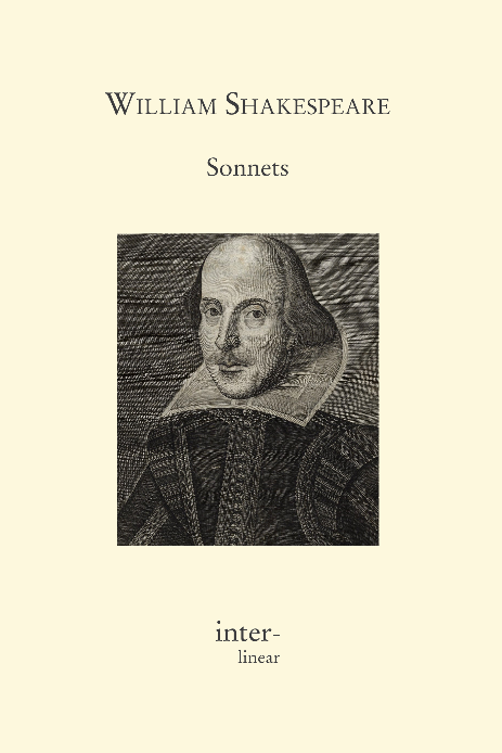 Buchcover von "Sonnets" von William Shakespeare. - Text: 1 From fairest creatures we desire increase, That thereby beauty’s rose might never die, But as the riper should by time decease, His tender heir might bear his memory. But thou, contracted to thine own bright eyes, Feed’st thy light’s flame with self-substantial fuel, Making a famine where abundance lies, Thyself thy foe, to thy sweet self too cruel. Thou that art now the world’s fresh ornament And only herald to the gaudy spring, Within thine own bud buriest thy content, And, tender churl, mak’st waste in niggarding. Pity the world, or else this glutton be, To eat the world’s due, by the grave and thee. 2 When forty winters shall besiege thy brow And dig deep trenches in thy beauty’s field, Thy youth’s proud livery, so gazed on now, Will be a tattered weed of small worth held; Then being asked, where all thy beauty lies, Where all the treasure of thy lusty days, To say within thine own deep-sunken eyes, Were an all-eating shame and thriftless praise. How much more praise deserved thy beauty’s use, If thou couldst answer: “This fair child of mine Shall sum my count and make my old excuse”, Proving his beauty by succession thine. This were to be new made when thou art old, And see thy blood warm when thou feel’st it cold. 3 Look in thy glass and tell the face thou viewest, Now is the time that face should form another, Whose fresh repair if now thou not renewest – Thou dost beguile the world, unbless some mother, For where is she so fair whose uneared womb Disdains the tillage of thy husbandry? Or who is he so fond will be the tomb Of his self-love to stop posterity? Thou art thy mother’s glass, and she in thee Calls back the lovely April of her prime. So thou through windows of thine age shalt see Despite of wrinkles this thy golden time. But if thou live remembered not to be, Die single, and thine image dies with thee. 4 Unthrifty loveliness, why dost thou spend Upon thyself thy beauty’s legacy? Nature’s bequest gives nothing, but doth lend, And being frank she lends to those are free. Then, beauteous niggard, why dost thou abuse The bounteous largess given thee to give? Profitless usurer, why dost thou use So great a sum of sums, yet canst not live? For having traffic with thyself alone, Thou of thyself thy sweet self dost deceive. Then how, when Nature calls thee to be gone, What acceptable audit canst thou leave? Thy unused beauty must be tombed with thee, Which used, lives th’ executor to be. 5 Those hours, that with gentle work did frame The lovely gaze where every eye doth dwell, Will play the tyrants to the very same And that unfair which fairly doth excel. For never-resting time leads summer on To hideous winter and confounds him there, Sap checked with frost and lusty leaves quite gone, Beauty o’ersnowed and bareness everywhere. Then — were not summer’s distillation left, A liquid prisoner pent in walls of glass — Beauty’s effect with beauty were bereft, Nor it, nor no remembrance what it was. But flowers distilled, though they with winter meet, Leese but their show, their substance still lives sweet. 6 Then let not winter’s ragged hand deface In thee thy summer, ere thou be distilled! Make sweet some vial, treasure thou some place With beauty’s treasure, ere it be self killed. That use is not forbidden usury, Which happies those that pay the willing loan. That’s for thyself to breed another thee, Or ten times happier, be it ten for one. Ten times thyself were happier than thou art, If ten of thine ten times refigured thee. Then what could death do, if thou shouldst depart, Leaving thee living in posterity? Be not self-willed, for thou art much too fair To be death’s conquest and make worms thine heir. 7 Lo, in the Orient when the gracious light Lifts up his burning head, each under eye Doth homage to his new appearing sight, Serving with looks his sacred majesty. And having climbed the steep-up heavenly hill, Resembling strong youth in his middle age, Yet mortal looks adore his beauty still, Attending on his golden pilgrimage, But when from highmost pitch with weary car Like feeble age he reeleth from the day, The eyes, ’fore duteous, now converted are From his low tract and look another way. So thou, thyself out-going in thy noon, Unlooked on diest, unless thou get a son. 8 Music to hear, why hear’st thou music sadly? Sweets with sweets war not, joy delights in joy. Why lov’st thou that which thou receiv’st not gladly, Or else receiv’st with pleasure thine annoy? If the true concord of well-tuned sounds, By unions married, do offend thine ear, They do but sweetly chide thee, who confounds In singleness the parts that thou shouldst bear. Mark how one string, sweet husband to another, Strikes each in each by mutual ordering, Resembling sire and child and happy mother, Who all in one one pleasing note do sing, Whose speechless song being many, seeming one, Sings this to thee: “Thou single wilt prove none”. 9 Is it for fear to wet a widow’s eye That thou consum’st thyself in single life? Ah, if thou issueless shalt hap to die, The world will wail thee like a makeless wife. The world will be thy widow and still weep That thou no form of thee hast left behind, When every private widow well may keep By children’s eyes her husband’s shape in mind. Look what an unthrift in the world doth spend, Shifts but his place, for still the world enjoys it, But beauty’s waste hath in the world an end, And kept unused the user so destroys it. No love toward others in that bosom sits That on himself such murd’rous shame commits. 10 For shame deny that thou bear’st love to any, Who for thyself art so unprovident. Grant, if thou wilt, thou art beloved of many, But that thou none lov’st is most evident, For thou art so possessed with murd’rous hate That ’gainst thyself thou stick’st not to conspire, Seeking that beauteous roof to ruinate Which to repair should be thy chief desire. O change thy thought that I may change my mind! Shall hate be fairer lodged than gentle love? Be as thy presence is, gracious and kind, Or to thyself at least kind-hearted prove: Make thee another self for love of me, That beauty still may live in thine or thee. 11 As fast as thou shalt wane, so fast thou grow’st In one of thine, from that which thou departest, And that fresh blood which youngly thou bestow’st Thou mayst call thine, when thou from youth convertest. Herein lives wisdom, beauty and increase; Without this: folly, age and cold decay. If all were minded so, the times should cease, And threescore year would make the world away. Let those whom Nature hath not made for store, Harsh, featureless and rude, barrenly perish. Look whom she best endowed, she gave the more, Which bounteous gift thou shouldst in bounty cherish. She carved thee for her seal, and meant thereby Thou shouldst print more, not let that copy die. 12 When I do count the clock that tells the time And see the brave day sunk in hideous night, When I behold the violet past prime And sable curls all silvered o’er with white, When lofty trees I see barren of leaves, Which erst from heat did canopy the herd, And Summer’s green all girded up in sheaves Borne on the bier with white and bristly beard: Then of thy beauty do I question make That thou among the wastes of time must go, Since sweets and beauties do themselves forsake And die as fast as they see others grow, And nothing ’gainst Time’s scythe can make defence Save breed to brave him, when he takes thee hence. 13 O that you were yourself! But, love, you are No longer yours than you yourself here live. Against this coming end you should prepare And your sweet semblance to some other give. So should that beauty which you hold in lease Find no determination; then you were Yourself again after yourself’s decease, When your sweet issue your sweet form should bear. Who lets so fair a house fall to decay, Which husbandry in honour might uphold Against the stormy gusts of winter’s day And barren rage of death’s eternal cold? O, none but unthrifts! Dear my love you know, You had a father, let your son say so. 14 Not from the stars do I my judgement pluck, And yet methinks I have astronomy, But not to tell of good or evil luck, Of plagues, of dearths, or seasons’ quality, Nor can I fortune to brief minutes tell, Pointing to each his thunder, rain and wind, Or say with Princes if it shall go well By oft predict that I in heaven find. But from thine eyes my knowledge I derive, And, constant stars, in them I read such art As truth and beauty shall together thrive, If from thyself to store thou wouldst convert. Or else of thee this I prognosticate, Thy end is truth’s and beauty’s doom and date. 15 When I consider everything that grows Holds in perfection but a little moment, That this huge stage presenteth nought but shows Whereon the stars in secret influence comment, When I perceive that men as plants increase, Cheered and checked even by the self-same sky, Vaunt in their youthful sap, at height decrease And wear their brave state out of memory: Then the conceit of this inconstant stay Sets you most rich in youth before my sight, Where wasteful time debateth with decay To change your day of youth to sullied night, And all in war with Time for love of you, As he takes from you, I engraft you new. 16 But wherefore do not you a mightier way Make war upon this bloody tyrant, Time, And fortify yourself in your decay With means more blessed than my barren rhyme? Now stand you on the top of happy hours, And many maiden gardens, yet unset, With virtuous wish would bear your living flowers, Much liker than your painted counterfeit: So should the lines of life that life repair, Which this, Time’s pencil or my pupil pen, Neither in inward worth nor outward fair, Can make you live yourself in eyes of men. To give away yourself keeps yourself still, And you must live drawn by your own sweet skill. 17 Who will believe my verse in time to come, If it were filled with your most high deserts? Though yet, heaven knows, it is but as a tomb, Which hides your life and shows not half your parts. If I could write the beauty of your eyes And in fresh numbers number all your graces, The age to come would say: “This poet lies, Such heavenly touches ne’er touched earthly faces.” So should my papers, yellowed with their age, Be scorned like old men of less truth than tongue, And your true rights be termed a poet’s rage And stretched metre of an antique song. But were some child of yours alive that time, You should live twice, in it and in my rhyme. 18 Shall I compare thee to a summer’s day? Thou art more lovely and more temperate: Rough winds do shake the darling buds of May, And summer’s lease hath all too short a date. Sometime too hot the eye of heaven shines, And often is his gold complexion dimmed, And every fair from fair sometime declines, By chance or nature’s changing course, untrimmed. But thy eternal summer shall not fade, Nor lose possession of that fair thou ow’st, Nor shall Death brag thou wander’st in his shade, When in eternal lines to time thou grow’st. So long as men can breathe or eyes can see, So long lives this, and this gives life to thee. 19 Devouring Time, blunt thou the lion’s paws And make the earth devour her own sweet brood, Pluck the keen teeth from the fierce tiger’s jaws And burn the long-lived phoenix in her blood, Make glad and sorry seasons as thou fleet’st, And do whate’er thou wilt, swift-footed Time, To the wide world and all her fading sweets, But I forbid thee one most heinous crime: O carve not with thy hours my love’s fair brow, Nor draw no lines there with thine antique pen. Him in thy course untainted do allow For beauty’s pattern to succeeding men. Yet do thy worst, old Time, despite thy wrong, My love shall in my verse ever live young. 20 A woman’s face with Nature’s own hand painted Hast thou, the master-mistress of my passion, A woman’s gentle heart, but not acquainted With shifting change, as is false women’s fashion, An eye more bright than theirs, less false in rolling, Gilding the object whereupon it gazeth, A man in hue, all hues in his controlling, Which steals men’s eyes and women’s souls amazeth. And for a woman wert thou first created, Till Nature as she wrought thee fell a-doting, And by addition me of thee defeated, By adding one thing to my purpose nothing. But since she pricked thee out for women’s pleasure, Mine be thy love and thy love’s use their treasure. 21 So is it not with me as with that muse, Stirred by a painted beauty to his verse, Who heaven itself for ornament doth use And every fair with his fair doth rehearse, Making a couplement of proud compare With sun and moon, with earth and sea’s rich gems, With April’s first-born flowers and all things rare That heaven’s air in this huge rondure hems. O let me, true in love, but truly write, And then believe me, my love is as fair As any mother’s child, though not so bright As those gold candles fixed in heaven’s air. Let them say more that like of hearsay well, I will not praise, that purpose not to sell. 22 My glass shall not persuade me I am old, So long as youth and thou are of one date, But when in thee time’s furrows I behold, Then look I death my days should expiate, For all that beauty that doth cover thee Is but the seemly raiment of my heart, Which in thy breast doth live, as thine in me. How can I then be elder than thou art? O therefore, love, be of thyself so wary As I not for myself, but for thee will, Bearing thy heart, which I will keep so chary As tender nurse her babe from faring ill. Presume not on thy heart when mine is slain: Thou gav’st me thine, not to give back again. 23 As an unperfect actor on the stage, Who with his fear is put besides his part, Or some fierce thing, replete with too much rage, Whose strength’s abundance weakens his own heart, So I, for fear of trust, forget to say The perfect ceremony of love’s rite, And in mine own love’s strength seem to decay, O’ercharged with burden of mine own love’s might. O let my books be then the eloquence And dumb presagers of my speaking breast, Who plead for love and look for recompense, More than that tongue that more hath more expressed. O learn to read what silent love hath writ: To hear with eyes belongs to love’s fine wit. 24 Mine eye hath played the painter and hath steeled Thy beauty’s form in table of my heart. My body is the frame wherein ’tis held, And perspective it is best painter’s art, For through the painter must you see his skill, To find where your true image pictured lies, Which in my bosom’s shop is hanging still, That hath his windows glazed with thine eyes. Now see what good turns eyes for eyes have done: Mine eyes have drawn thy shape, and thine for me Are windows to my breast, where-through the sun Delights to peep, to gaze therein on thee. Yet eyes this cunning want to grace their art: They draw but what they see, know not the heart. 25 Let those who are in favour with their stars Of public honour and proud titles boast, Whilst I, whom fortune of such triumph bars, Unlooked for joy in that I honour most. Great princes’ favourites their fair leaves spread But as the marigold at the sun’s eye, And in themselves their pride lies buried, For at a frown they in their glory die. The painful warrior famoused for worth, After a thousand victories once foiled, Is from the book of honour razed quite, And all the rest forgot for which he toiled: Then happy I that love and am beloved Where I may not remove, nor be removed. 26 Lord of my love, to whom in vassalage Thy merit hath my duty strongly knit, To thee I send this written ambassage To witness duty, not to show my wit: Duty so great, which wit so poor as mine May make seem bare, in wanting words to show it, But that I hope some good conceit of thine In thy soul’s thought, all naked, will bestow it, Till whatsoever star that guides my moving Points on me graciously with fair aspect, And puts apparel on my tattered loving, To show me worthy of thy sweet respect. Then may I dare to boast how I do love thee, Till then not show my head where thou mayst prove me. 27 Weary with toil, I haste me to my bed, The dear repose for limbs with travel tired, But then begins a journey in my head To work my mind, when body’s work’s expired, For then my thoughts, from far where I abide, Intend a zealous pilgrimage to thee And keep my drooping eyelids open wide, Looking on darkness which the blind do see, Save that my soul’s imaginary sight Presents thy shadow to my sightless view, Which like a jewel hung in ghastly night, Makes black night beauteous and her old face new. Lo, thus by day my limbs, by night my mind, For thee, and for myself, no quiet find. 28 How can I then return in happy plight That am debarred the benefit of rest? When day’s oppression is not eased by night, But day by night and night by day oppressed? And each, though enemies to either’s reign, Do in consent shake hands to torture me, The one by toil, the other to complain How far I toil, still farther off from thee. I tell the day to please him, thou art bright, And dost him grace, when clouds do blot the heaven. So flatter I the swart-complexioned night, When sparkling stars twire not thou gild’st th’even. But day doth daily draw my sorrows longer, And night doth nightly make grief’s length seem stronger. 29 When in disgrace with Fortune and men’s eyes I all alone beweep my outcast state And trouble deaf heaven with my bootless cries And look upon myself and curse my fate, Wishing me like to one more rich in hope, Featured like him, like him with friends possessed, Desiring this man’s art and that man’s scope, With what I most enjoy contented least. Yet in these thoughts myself almost despising, Haply I think on thee, and then my state, Like to the lark at break of day arising, From sullen earth sings hymns at heaven’s gate, For thy sweet love remembered such wealth brings That then I scorn to change my state with kings. 30 When to the sessions of sweet silent thought I summon up remembrance of things past, I sigh the lack of many a thing I sought, And with old woes new wail my dear times’ waste. Then can I drown an eye, unused to flow, For precious friends hid in death’s dateless night, And weep afresh love’s long-since cancelled woe And moan th’ expense of many a vanished sight. Then can I grieve at grievances foregone And heavily from woe to woe tell o’er The sad account of fore-bemoaned moan, Which I new pay, as if not paid before. But if the while I think on thee, dear friend, All losses are restored, and sorrows end. 31 Thy bosom is endeared with all hearts, Which I by lacking have supposed dead, And there reigns love and all love’s loving parts, And all those friends which I thought buried. How many a holy and obsequious tear Hath dear religious love stol’n from mine eye As interest of the dead, which now appear But things removed that hidden in thee lie. Thou art the grave where buried love doth live, Hung with the trophies of my lovers gone, Who all their parts of me to thee did give. That due of many, now is thine alone. Their images I loved, I view in thee, And thou, all they, hast all the all of me. 32 If thou survive my well-contented day, When that churl Death my bones with dust shall cover And shalt by fortune once more re-survey These poor rude lines of thy deceased lover, Compare them with the bett’ring of the time, And though they be outstripped by every pen, Reserve them for my love, not for their rhyme, Exceeded by the height of happier men. O then vouchsafe me but this loving thought: “Had my friend’s Muse grown with this growing age, A dearer birth than this his love had brought, To march in ranks of better equipage, But since he died and poets better prove, Theirs for their style I’ll read, his for his love.” 33 Full many a glorious morning have I seen Flatter the mountain tops with sovereign eye, Kissing with golden face the meadows green, Gilding pale streams with heavenly alchemy. Anon permit the basest clouds to ride With ugly rack on his celestial face, And from the forlorn world his visage hide, Stealing unseen to west with this disgrace. Even so my sun one early morn did shine With all triumphant splendour on my brow. But out, alack, he was but one hour mine: The region cloud hath masked him from me now. Yet him for this my love no whit disdaineth. Suns of the world may stain, when heaven’s sun staineth. 34 Why didst thou promise such a beauteous day And make me travel forth without my cloak, To let base clouds o’ertake me in my way, Hiding thy brav’ry in their rotten smoke? ’Tis not enough that through the cloud thou break, To dry the rain on my storm-beaten face; For no man well of such a salve can speak That heals the wound and cures not the disgrace, Nor can thy shame give physic to my grief. Though thou repent, yet I have still the loss. Th’ offender’s sorrow lends but weak relief To him that bears the strong offence’s cross. Ah, but those tears are pearl which thy love sheds, And they are rich, and ransom all ill deeds. 35 No more be grieved at that which thou hast done! Roses have thorns and silver fountains mud, Clouds and eclipses stain both moon and sun, And loathsome canker lives in sweetest bud. All men make faults, and even I, in this: Authorizing thy trespass with compare, Myself corrupting, salving thy amiss, Excusing thy sins more than thy sins are, For to thy sensual fault I bring in sense. Thy adverse party is thy advocate, And ’gainst myself a lawful plea commence. Such civil war is in my love and hate That I an accessory needs must be To that sweet thief which sourly robs from me. 36 Let me confess that we two must be twain, Although our undivided loves are one. So shall those blots that do with me remain, Without thy help, by me be borne alone. In our two loves there is but one respect, Though in our lives a separable spite, Which, though it alter not love’s sole effect, Yet doth it steal sweet hours from love’s delight. I may not evermore acknowledge thee, Lest my bewailed guilt should do thee shame, Nor thou with public kindness honour me, Unless thou take that honour from thy name. But do not so! I love thee in such sort, As thou being mine, mine is thy good report. 37 As a decrepit father takes delight To see his active child do deeds of youth, So I, made lame by Fortune’s dearest spite, Take all my comfort of thy worth and truth. For whether beauty, birth or wealth or wit, Or any of these all, or all, or more, Entitled in thy parts do crowned sit, I make my love engrafted to this store. So then I am not lame, poor, nor despised, Whilst that this shadow doth such substance give That I in thy abundance am sufficed And by a part of all thy glory live. Look what is best, that best I wish in thee. This wish I have, then ten times happy me! 38 How can my Muse want subject to invent, While thou dost breathe, that pour’st into my verse Thine own sweet argument, too excellent For every vulgar paper to rehearse? O give thyself the thanks if aught in me Worthy perusal stand against thy sight, For who’s so dumb that cannot write to thee, When thou thyself dost give invention light? Be thou the tenth Muse, ten times more in worth Than those old nine which rhymers invocate, And he that calls on thee, let him bring forth Eternal numbers to outlive long date. If my slight Muse do please these curious days, The pain be mine, but thine shall be the praise. 39 O how thy worth with manners may I sing, When thou art all the better part of me? What can mine own praise to mine own self bring, And what is’t but mine own, when I praise thee? Even for this, let us divided live, And our dear love lose name of single one, That by this separation I may give That due to thee which thou deserv’st alone. O absence, what a torment wouldst thou prove, Were it not thy sour leisure gave sweet leave To entertain the time with thoughts of love, Which time and thoughts so sweetly dost deceive, And that thou teachest how to make one twain By praising him here who doth hence remain. 40 Take all my loves, my love, yea, take them all! What hast thou then more than thou hadst before? No love, my love, that thou mayst true love call: All mine was thine, before thou hadst this more. Then if for my love thou my love receivest, I cannot blame thee, for my love thou usest. But yet be blamed, if thou thyself deceivest By wilful taste of what thyself refusest! I do forgive thy robb’ry, gentle thief, Although thou steal thee all my poverty. And yet love knows it is a greater grief To bear love’s wrong than hate’s known injury. Lascivious grace, in whom all ill well shows, Kill me with spites, yet we must not be foes. 41 Those petty wrongs that liberty commits, When I am sometime absent from thy heart, Thy beauty and thy years full well befits, For still temptation follows where thou art. Gentle thou art, and therefore to be won, Beauteous thou art, therefore to be assailed; And when a woman woos, what woman’s son Will sourly leave her till he have prevailed? Ay me, but yet thou mightst my seat forbear, And chide thy beauty and thy straying youth, Who lead thee in their riot even there Where thou art forced to break a twofold truth: Hers by thy beauty tempting her to thee, Thine by thy beauty being false to me. 42 That thou hast her it is not all my grief, And yet it may be said I loved her dearly. That she hath thee is of my wailing chief, A loss in love that touches me more nearly. Loving offenders, thus I will excuse ye: Thou dost love her, because thou knowst I love her, And for my sake even so doth she abuse me, Suff’ring my friend for my sake to approve her. If I lose thee, my loss is my love’s gain, And losing her, my friend hath found that loss. Both find each other, and I lose both twain, And both for my sake lay on me this cross. But here’s the joy: My friend and I are one, Sweet flattery, then she loves but me alone. 43 When most I wink, then do mine eyes best see, For all the day they view things unrespected, But when I sleep, in dreams they look on thee, And darkly bright, are bright in dark directed. Then thou whose shadow shadows doth make bright, How would thy shadow’s form form happy show To the clear day with thy much clearer light, When to unseeing eyes thy shade shines so? How would, I say, mine eyes be blessed made By looking on thee in the living day, When in dead night thy fair imperfect shade Through heavy sleep on sightless eyes doth stay? All days are nights to see till I see thee, And nights bright days when dreams do show thee me. 44 If the dull substance of my flesh were thought, Injurious distance should not stop my way, For then despite of space I would be brought From limits far remote, where thou dost stay. No matter then although my foot did stand Upon the farthest earth, removed from thee, For nimble thought can jump both sea and land As soon as think the place where he would be. But ah, thought kills me, that I am not thought, To leap large lengths of miles when thou art gone, But that so much of earth and water wrought, I must attend time’s leisure with my moan, Receiving nought by elements so slow But heavy tears, badges of either’s woe. 45 The other two, slight air and purging fire, Are both with thee, wherever I abide: The first my thought, the other my desire, These present-absent with swift motion slide, For when these quicker elements are gone In tender embassy of love to thee, My life, being made of four, with two alone Sinks down to death, oppressed with melancholy, Until life’s composition be recured By those swift messengers returned from thee, Who even but now come back again, assured Of thy fair health, recounting it to me. This told, I joy, but then no longer glad, I send them back again, and straight grow sad. 46 Mine eye and heart are at a mortal war, How to divide the conquest of thy sight: Mine eye my heart thy picture’s sight would bar, My heart mine eye the freedom of that right. My heart doth plead that thou in him dost lie, A closet never pierced with crystal eyes, But the defendant doth that plea deny And says, in him thy fair appearance lies. To ’cide this title is impannelled A quest of thoughts, all tenants to the heart, And by their verdict is determined The clear eye’s moiety and the dear heart’s part, As thus: Mine eye’s due is thy outward part, And my heart’s right thy inward love of heart. 47 Betwixt mine eye and heart a league is took, And each doth good turns now unto the other: When that mine eye is famished for a look, Or heart in love with sighs himself doth smother, With my love’s picture then my eye doth feast And to the painted banquet bids my heart; Another time mine eye is my heart’s guest, And in his thoughts of love doth share a part. So either by thy picture or my love, Thyself away, art present still with me, For thou not farther than my thoughts canst move, And I am still with them, and they with thee, Or if they sleep, thy picture in my sight Awakes my heart to heart’s and eye’s delight. 48 How careful was I, when I took my way, Each trifle under truest bars to thrust, That to my use it might unused stay From hands of falsehood, in sure wards of trust! But thou, to whom my jewels trifles are, Most worthy comfort, now my greatest grief, Thou best of dearest and mine only care, Art left the prey of every vulgar thief. Thee have I not locked up in any chest, Save where thou art not, though I feel thou art, Within the gentle closure of my breast, From whence at pleasure thou mayst come and part. And even thence thou wilt be stol’n, I fear, For truth proves thievish for a prize so dear. 49 Against that time, if ever that time come, When I shall see thee frown on my defects, Whenas thy love hath cast his utmost sum, Called to that audit by advised respects; Against that time when thou shalt strangely pass And scarcely greet me with that sun, thine eye, When love, converted from the thing it was, Shall reasons find of settled gravity, Against that time do I ensconce me here Within the knowledge of mine own desert And this my hand against myself uprear To guard the lawful reasons on thy part: To leave poor me, thou hast the strength of laws, Since why to love, I can allege no cause. 50 How heavy do I journey on the way, When what I seek, my weary travel’s end, Doth teach that ease and that repose to say: “Thus far the miles are measured from thy friend.” The beast that bears me, tired with my woe, Plods dully on, to bear that weight in me, As if by some instinct the wretch did know His rider loved not speed being made from thee. The bloody spur cannot provoke him on That sometimes anger thrusts into his hide, Which heavily he answers with a groan, More sharp to me than spurring to his side, For that same groan doth put this in my mind: My grief lies onward and my joy behind. 51 Thus can my love excuse the slow offence Of my dull bearer, when from thee I speed: From where thou art, why should I haste me thence? Till I return, of posting is no need. O, what excuse will my poor beast then find, When swift extremity can seem but slow? Then should I spur, though mounted on the wind. In winged speed no motion shall I know. Then can no horse with my desire keep pace. Therefore desire, of perfect’st love being made, Shall neigh, no dull flesh in his fiery race, But love, for love, thus shall excuse my jade: Since from thee going he went wilful slow, Towards thee I’ll run, and give him leave to go. 52 So am I as the rich, whose blessed key Can bring him to his sweet up-locked treasure, The which he will not every hour survey, For blunting the fine point of seldom pleasure. Therefore are feasts so solemn and so rare, Since seldom coming in the long year set, Like stones of worth they thinly placed are Or captain jewels in the carcanet. So is the time that keeps you as my chest Or as the wardrobe which the robe doth hide, To make some special instant special blest By new unfolding his imprisoned pride. Blessed are you, whose worthiness gives scope: Being had, to triumph; being lacked, to hope. 53 What is your substance, whereof are you made, That millions of strange shadows on you tend? Since every one hath every one, one shade, And you, but one, can every shadow lend. Describe Adonis, and the counterfeit Is poorly imitated after you. On Helen’s cheek all art of beauty set, And you in Grecian tires are painted new. Speak of the spring and foison of the year, The one doth shadow of your beauty show, The other as your bounty doth appear, And you in every blessed shape we know. In all external grace you have some part, But you like none, none you, for constant heart. 54 O how much more doth beauty beauteous seem By that sweet ornament which truth doth give! The rose looks fair, but fairer we it deem For that sweet odour which doth in it live. The canker blooms have full as deep a dye As the perfumed tincture of the roses, Hang on such thorns, and play as wantonly, When summer’s breath their masked buds discloses. But for their virtue only is their show, They live unwooed, and unrespected fade, Die to themselves. Sweet roses do not so: Of their sweet deaths are sweetest odours made, And so of you, beauteous and lovely youth, When that shall fade, my verse distils your truth. 55 Not marble, nor the gilded monuments Of princes shall outlive this powerful rhyme, But you shall shine more bright in these contents Than unswept stone, besmeared with sluttish time. When wasteful war shall statues overturn And broils root out the work of masonry, Nor Mars his sword, nor war’s quick fire, shall burn The living record of your memory. ’Gainst death and all oblivious enmity Shall you pace forth; your praise shall still find room Even in the eyes of all posterity, That wear this world out to the ending doom. So till the judgement that yourself arise, You live in this and dwell in lover’s eyes. 56 Sweet love, renew thy force! Be it not said Thy edge should blunter be than appetite, Which but today by feeding is allayed, Tomorrow sharpened in his former might. So, love, be thou! Although today thou fill Thy hungry eyes even till they wink with fulness, Tomorrow see again, and do not kill The spirit of love with a perpetual dullness. Let this sad interim like the ocean be Which parts the shore, where two contracted new Come daily to the banks, that when they see Return of love, more blest may be the view. Or call it winter, which being full of care, Makes summer’s welcome thrice more wished, more rare. 57 Being your slave, what should I do but tend Upon the hours and times of your desire? I have no precious time at all to spend, Nor services to do, till you require, Nor dare I chide the world-without-end hour, Whilst I, my sovereign, watch the clock for you, Nor think the bitterness of absence sour, When you have bid your servant once adieu, Nor dare I question with my jealous thought Where you may be, or your affairs suppose, But like a sad slave stay and think of naught, Save where you are, how happy you make those. So true a fool is love, that in your will, Though you do anything, he thinks no ill. 58 That god forbid, that made me first your slave, I should in thought control your times of pleasure, Or at your hand th’ account of hours to crave, Being your vassal, bound to stay your leisure. O let me suffer, being at your beck, Th’ imprisoned absence of your liberty, And patience tame, to sufferance bide each check, Without accusing you of injury. Be where you list, your charter is so strong That you yourself may privilege your time To what you will. To you it doth belong Yourself to pardon of self-doing crime. I am to wait, though waiting so be hell, Not blame your pleasure, be it ill or well. 59 If there be nothing new, but that which is Hath been before, how are our brains beguiled, Which, labouring for invention, bear amiss The second burden of a former child? O that record could with a backward look Even of five hundred courses of the sun Show me your image in some antique book, Since mind at first in character was done, That I might see what the old world could say To this composed wonder of your frame: Whether we are mended, or where better they, Or whether revolution be the same. O sure I am, the wits of former days To subjects worse have given admiring praise. 60 Like as the waves make towards the pebbled shore, So do our minutes hasten to their end, Each changing place with that which goes before, In sequent toil all forwards do contend. Nativity, once in the main of light, Crawls to maturity; wherewith being crowned, Crooked eclipses ’gainst his glory fight, And time, that gave, doth now his gift confound. Time doth transfix the flourish, set on youth, And delves the parallels in beauty’s brow, Feeds on the rarities of nature’s truth, And nothing stands but for his scythe to mow. And yet to times in hope my verse shall stand, Praising thy worth, despite his cruel hand. 61 Is it thy will thy image should keep open My heavy eyelids to the weary night? Dost thou desire my slumbers should be broken, While shadows like to thee do mock my sight? Is it thy spirit that thou send’st from thee So far from home into my deeds to pry, To find out shames and idle hours in me, The scope and tenure of thy jealousy? O no, thy love, though much, is not so great, It is my love that keeps mine eye awake, Mine own true love that doth my rest defeat, To play the watchman ever for thy sake. For thee watch I, whilst thou dost wake elsewhere, From me far off, with others all too near. 62 Sin of self-love possesseth all mine eye, And all my soul, and all my every part; And for this sin there is no remedy, It is so grounded inward in my heart. Methinks no face so gracious is as mine, No shape so true, no truth of such account, And for myself mine own worth do define As I all other in all worths surmount. But when my glass shows me myself indeed, Beated and chopped with tanned antiquity, Mine own self-love quite contrary I read: Self so self-loving were iniquity, ’Tis thee, my self, that for my self I praise, Painting my age with beauty of thy days. 63 Against my love shall be as I am now, With time’s injurious hand crushed and o’erworn; When hours have drained his blood and filled his brow With lines and wrinkles; when his youthful morn Hath travelled on to age’s steepy night, And all those beauties whereof now he’s king, Are vanishing, or vanished out of sight, Stealing away the treasure of his spring; For such a time do I now fortify Against confounding age’s cruel knife, That he shall never cut from memory My sweet love’s beauty, though my lover’s life. His beauty shall in these black lines be seen, And they shall live, and he in them still green. 64 When I have seen by time’s fell hand defaced The rich proud cost of outworn buried age; When sometime lofty towers I see down rased, And brass eternal slave to mortal rage; When I have seen the hungry ocean gain Advantage on the kingdom of the shore, And the firm soil win of the wat’ry main, Increasing store with loss and loss with store; When I have seen such interchange of state, Or state itself confounded, to decay, Ruin hath taught me thus to ruminate: That time will come and take my love away. This thought is as a death, which cannot choose But weep to have that which it fears to lose. 65 Since brass, nor stone, nor earth, nor boundless sea, But sad mortality o’ersways their power, How with this rage shall beauty hold a plea, Whose action is no stronger than a flower? O how shall summer’s honey breath hold out Against the wrackful siege of batt’ring days, When rocks impregnable are not so stout, Nor gates of steel so strong, but time decays? O fearful meditation! Where, alack, Shall time’s best jewel from time’s chest lie hid? Or what strong hand can hold his swift foot back, Or who his spoil o’er beauty can forbid? O none, unless this miracle have might: That in black ink my love may still shine bright. 66 Tired with all these for restful death I cry, As to behold desert a beggar born, And needy nothing trimmed in jollity, And purest faith unhappily forsworn, And gilded honour shamefully misplaced, And maiden virtue rudely strumpeted, And right perfection wrongfully disgraced, And strength by limping sway disabled, And art made tongue-tied by authority, And folly doctor-like controlling skill, And simple truth miscalled simplicity, And captive good attending captain ill: Tired with all these, from these would I be gone, Save that, to die, I leave my love alone. 67 Ah, wherefore with infection should he live And with his presence grace impiety, That sin by him advantage should achieve And lace itself with his society? Why should false painting imitate his cheek And steal dead seeing of his living hue? Why should poor beauty indirectly seek Roses of shadow, since his rose is true? Why should he live, now nature bankrupt is, Beggared of blood, to blush through lively veins, For she hath no exchequer now but his, And proud of many, lives upon his gains. O, him she stores, to show what wealth she had In days long since, before these last so bad. 68 Thus in his cheek the map of days outworn, When beauty lived and died as flowers do now, Before these bastard signs of fair were born, Or durst inhabit on a living brow. Before the golden tresses of the dead, The right of sepulchres, were shorn away, To live a second life on second head, Ere beauty’s dead fleece made another gay. In him those holy antique hours are seen, Without all ornament, itself and true, Making no summer of another’s green, Robbing no old to dress his beauty new; And him as for a map doth nature store, To show false art what beauty was of yore. 69 Those parts of thee that the world’s eye doth view, Want nothing that the thought of hearts can mend. All tongues, the voice of souls, give thee that due, Utt’ring bare truth, even so as foes commend. Thine outward thus with outward praise is crowned, But those same tongues that give thee so thine own, In other accents do this praise confound By seeing farther than the eye hath shown: They look into the beauty of thy mind, And that in guess they measure by thy deeds. Then churls their thoughts, although their eyes were kind, To thy fair flower add the rank smell of weeds. But why thy odour matcheth not thy show, The soil is this, that thou dost common grow. 70 That thou art blamed shall not be thy defect, For slander’s mark was ever yet the fair. The ornament of beauty is suspect, A crow that flies in heaven’s sweetest air. So thou be good, slander doth but approve Thy worth the greater, being wooed of time, For canker vice the sweetest buds doth love, And thou present’st a pure unstained prime. Thou hast passed by the ambush of young days, Either not assailed, or victor, being charged. Yet this thy praise cannot be so thy praise, To tie up envy, evermore enlarged: If some suspect of ill masked not thy show, Then thou alone kingdoms of hearts shouldst owe. 71 No longer mourn for me when I am dead Than you shall hear the surly sullen bell Give warning to the world that I am fled From this vile world with vilest worms to dwell. Nay, if you read this line, remember not The hand that writ it, for I love you so That I in your sweet thoughts would be forgot, If thinking on me then should make you woe. O if, I say, you look upon this verse, When I perhaps compounded am with clay, Do not so much as my poor name rehearse, But let your love even with my life decay, Lest the wise world should look into your moan And mock you with me after I am gone. 72 O, lest the world should task you to recite, What merit lived in me that you should love, After my death, dear love, forget me quite, For you in me can nothing worthy prove, Unless you would devise some virtuous lie To do more for me than mine own desert, And hang more praise upon deceased I Than niggard truth would willingly impart. O, lest your true love may seem false in this, That you for love speak well of me untrue, My name be buried where my body is, And live no more to shame nor me, nor you, For I am shamed by that which I bring forth, And so should you, to love things nothing worth. 73 That time of year thou mayst in me behold, When yellow leaves, or none, or few do hang Upon those boughs which shake against the cold, Bare ruined choirs, where late the sweet birds sang. In me thou seest the twilight of such day As after sunset fadeth in the west, Which by and by black night doth take away, Death’s second self, that seals up all in rest. In me thou seest the glowing of such fire, That on the ashes of his youth doth lie, As the deathbed, whereon it must expire, Consumed with that which it was nourished by. This thou perceiv’st, which makes thy love more strong, To love that well, which thou must leave ere long. 74 But be contented when that fell arrest Without all bail shall carry me away! My life hath in this line some interest, Which for memorial still with thee shall stay. When thou reviewest this, thou dost review The very part was consecrate to thee. The earth can have but earth, which is his due, My spirit is thine, the better part of me. So then thou hast but lost the dregs of life, The prey of worms, my body being dead, The coward conquest of a wretch’s knife, Too base of thee to be remembered. The worth of that is that which it contains, And that is this, and this with thee remains. 75 So are you to my thoughts as food to life, Or as sweet-seasoned showers are to the ground, And for the peace of you I hold such strife As ’twixt a miser and his wealth is found: Now proud as an enjoyer, and anon Doubting the filching age will steal his treasure; Now counting best to be with you alone, Then bettered that the world may see my pleasure; Sometime all full with feasting on your sight And by and by clean starved for a look, Possessing or pursuing no delight Save what is had or must from you be took. Thus do I pine and surfeit day by day, Or gluttoning on all, or all away. 76 Why is my verse so barren of new pride, So far from variation or quick change? Why with the time do I not glance aside To new-found methods and to compounds strange? Why write I still all one, ever the same, And keep invention in a noted weed, That every word doth almost tell my name, Showing their birth, and where they did proceed? O know, sweet love, I always write of you, And you and love are still my argument. So all my best is dressing old words new, Spending again what is already spent, For as the sun is daily new and old, So is my love still telling what is told. 77 Thy glass will show thee how thy beauties wear, Thy dial how thy precious minutes waste. The vacant leaves thy mind’s imprint will bear, And of this book this learning mayst thou taste: The wrinkles which thy glass will truly show Of mouthed graves will give thee memory. Thou by thy dial’s shady stealth mayst know Time’s thievish progress to eternity. Look what thy memory cannot contain, Commit to these waste blanks, and thou shalt find Those children nursed, delivered from thy brain, To take a new acquaintance of thy mind. These offices, so oft as thou wilt look, Shall profit thee, and much enrich thy book. 78 So oft have I invoked thee for my muse And found such fair assistance in my verse, As every alien pen hath got my use, And under thee their poesy disperse. Thine eyes, that taught the dumb on high to sing And heavy ignorance aloft to fly, Have added feathers to the learned’s wing And given grace a double majesty. Yet be most proud of that which I compile, Whose influence is thine and born of thee. In others’ works thou dost but mend the style, And arts with thy sweet graces graced be, But thou art all my art and dost advance As high as learning my rude ignorance. 79 Whilst I alone did call upon thy aid, My verse alone had all thy gentle grace, But now my gracious numbers are decayed, And my sick muse doth give another place. I grant, sweet love, thy lovely argument Deserves the travail of a worthier pen, Yet what of thee thy poet doth invent, He robs thee of and pays it thee again. He lends thee virtue, and he stole that word From thy behaviour; beauty doth he give, And found it in thy cheek; he can afford No praise to thee, but what in thee doth live. Then thank him not for that which he doth say, Since what he owes thee, thou thyself dost pay. 80 O how I faint when I of you do write, Knowing a better spirit doth use your name, And in the praise thereof spends all his might, To make me tongue-tied, speaking of your fame. But since your worth, wide as the ocean is, The humble as the proudest sail doth bear, My saucy bark, inferior far to his, On your broad main doth wilfully appear. Your shallowest help will hold me up afloat, Whilst he upon your soundless deep doth ride; Or, being wrecked, I am a worthless boat, He of tall building and of goodly pride. Then if he thrive and I be cast away, The worst was this: my love was my decay. 81 Or I shall live your epitaph to make, Or you survive, when I in earth am rotten, From hence your memory death cannot take, Although in me each part will be forgotten. Your name from hence immortal life shall have, Though I, once gone, to all the world must die. The earth can yield me but a common grave, When you entombed in men’s eyes shall lie. Your monument shall be my gentle verse, Which eyes not yet created shall o’er-read, And tongues to be your being shall rehearse, When all the breathers of this world are dead. You still shall live, such virtue hath my pen, Where breath most breathes, even in the mouths of men. 82 I grant thou wert not married to my muse, And therefore mayst without attaint o’erlook The dedicated words which writers use Of their fair subject, blessing every book. Thou art as fair in knowledge as in hue, Finding thy worth a limit past my praise, And therefore art enforced to seek anew Some fresher stamp of the time-bettering days. And do so, love, yet when they have devised What strained touches rhetoric can lend, Thou, truly fair, wert truly sympathized In true plain words, by thy true-telling friend. And their gross painting might be better used Where cheeks need blood; in thee it is abused. 83 I never saw that you did painting need, And therefore to your fair no painting set! I found – or thought I found – you did exceed The barren tender of a poet’s debt, And therefore have I slept in your report, That you yourself, being extant, well might show How far a modern quill doth come too short, Speaking of worth, what worth in you doth grow. This silence for my sin you did impute, Which shall be most my glory, being dumb, For I impair not beauty, being mute, When others would give life, and bring a tomb. There lives more life in one of your fair eyes Than both your poets can in praise devise. 84 Who is it that says most? Which can say more Than this rich praise: that you alone are you, In whose confine immured is the store, Which should example where your equal grew. Lean penury within that pen doth dwell, That to his subject lends not some small glory, But he that writes of you, if he can tell That you are you, so dignifies his story. Let him but copy what in you is writ, Not making worse what nature made so clear, And such a counterpart shall fame his wit, Making his style admired everywhere. You to your beauteous blessings add a curse, Being fond on praise, which makes your praises worse. 85 My tongue-tied muse in manners holds her still, While comments of your praise, richly compiled, Reserve their character with golden quill And precious phrase, by all the muses filed. I think good thoughts, whilst other write good words, And like unlettered clerk still cry “Amen” To every hymn that able spirit affords In polished form of well-refined pen. Hearing you praised, I say: “’Tis so, ’tis true”, And to the most of praise add something more. But that is in my thought, whose love to you, Though words come hindmost, holds his rank before. Then others for the breath of words respect, Me for my dumb thoughts, speaking in effect. 86 Was it the proud full sail of his great verse, Bound for the prize of all-too-precious you, That did my ripe thoughts in my brain inhearse, Making their tomb the womb wherein they grew? Was it his spirit, by spirits taught to write Above a mortal pitch, that struck me dead? No, neither he, nor his compeers by night, Giving him aid, my verse astonished. He, nor that affable familiar ghost, Which nightly gulls him with intelligence, As victors of my silence cannot boast. I was not sick of any fear from thence, But when your countenance filled up his line, Then lacked I matter, that enfeebled mine. 87 Farewell, thou art too dear for my possessing, And like enough thou knowst thy estimate. The charter of thy worth gives thee releasing. My bonds in thee are all determinate, For how do I hold thee but by thy granting, And for that riches where is my deserving? The cause of this fair gift in me is wanting, And so my patent back again is swerving. Thyself thou gav’st, thy own worth then not knowing, Or me, to whom thou gav’st it, else mistaking. So thy great gift, upon misprision growing, Comes home again, on better judgement making. Thus have I had thee as a dream doth flatter, In sleep a king, but waking no such matter. 88 When thou shalt be disposed to set me light And place my merit in the eye of scorn, Upon thy side against myself I’ll fight And prove thee virtuous, though thou art forsworn. With mine own weakness being best acquainted, Upon thy part I can set down a story Of faults concealed, wherein I am attainted, That thou, in losing me, shalt win much glory. And I by this will be a gainer too, For bending all my loving thoughts on thee, The injuries that to myself I do, Doing thee vantage, double-vantage me. Such is my love, to thee I so belong That for thy right myself will bear all wrong. 89 Say that thou didst forsake me for some fault, And I will comment upon that offence. Speak of my lameness, and I straight will halt, Against thy reasons making no defence. Thou canst not, love, disgrace me half so ill, To set a form upon desired change, As I’ll myself disgrace, knowing thy will. I will acquaintance strangle and look strange, Be absent from thy walks, and in my tongue Thy sweet beloved name no more shall dwell, Lest I, too much profane, should do it wrong, And haply of our old acquaintance tell. For thee, against myself I’ll vow debate, For I must ne’er love him whom thou dost hate. 90 Then hate me when thou wilt; if ever, now; Now, while the world is bent my deeds to cross, Join with the spite of fortune, make me bow, And do not drop in for an after-loss. Ah, do not, when my heart hath ’scaped this sorrow, Come in the rearward of a conquered woe, Give not a windy night a rainy morrow, To linger out a purposed overthrow. If thou wilt leave me, do not leave me last, When other petty griefs have done their spite, But in the onset come. So shall I taste At first the very worst of fortune’s might, And other strains of woe, which now seem woe, Compared with loss of thee, will not seem so. 91 Some glory in their birth, some in their skill, Some in their wealth, some in their body’s force, Some in their garments, though new-fangled ill, Some in their hawks and hounds, some in their horse. And every humour hath his adjunct pleasure, Wherein it finds a joy above the rest. But these particulars are not my measure, All these I better in one general best: Thy love is better than high birth to me, Richer than wealth, prouder than garments’ cost, Of more delight than hawks or horses be, And having thee, of all men’s pride I boast – Wretched in this alone that thou mayst take All this away, and me most wretched make. 92 But do thy worst to steal thyself away, For term of life thou art assured mine, And life no longer than thy love will stay, For it depends upon that love of thine. Then need I not to fear the worst of wrongs, When in the least of them my life hath end. I see a better state to me belongs Than that which on thy humour doth depend. Thou canst not vex me with inconstant mind, Since that my life on thy revolt doth lie. O what a happy title do I find, Happy to have thy love, happy to die! But what’s so blessed-fair that fears no blot? Thou mayst be false, and yet I know it not. 93 So shall I live, supposing thou art true, Like a deceived husband! So love’s face May still seem love to me, though altered new; Thy looks with me, thy heart in other place, For there can live no hatred in thine eye. Therefore in that I cannot know thy change. In many’s looks, the false heart’s history Is writ in moods and frowns and wrinkles strange, But heaven in thy creation did decree That in thy face sweet love should ever dwell. Whate’er thy thoughts or thy heart’s workings be, Thy looks should nothing thence but sweetness tell. How like Eve’s apple doth thy beauty grow, If thy sweet virtue answer not thy show. 94 They that have power to hurt and will do none, That do not do the thing they most do show, Who, moving others, are themselves as stone, Unmoved, cold, and to temptation slow, They rightly do inherit heaven’s graces And husband nature’s riches from expense. They are the lords and owners of their faces, Others but stewards of their excellence. The summer’s flower is to the summer sweet, Though to itself it only live and die, But if that flower with base infection meet, The basest weed outbraves his dignity: For sweetest things turn sourest by their deeds; Lilies that fester smell far worse than weeds. 95 How sweet and lovely dost thou make the shame, Which like a canker in the fragrant rose Doth spot the beauty of thy budding name! O in what sweets dost thou thy sins enclose! That tongue that tells the story of thy days, Making lascivious comments on thy sport, Cannot dispraise, but in a kind of praise, Naming thy name, blesses an ill report. O what a mansion have those vices got Which for their habitation chose out thee, Where beauty’s veil doth cover every blot And all things turn to fair that eyes can see! Take heed, dear heart, of this large privilege: The hardest knife ill-used doth lose his edge. 96 Some say thy fault is youth, some wantonness, Some say thy grace is youth and gentle sport. Both, grace and faults, are loved of more and less. Thou mak’st faults graces, that to thee resort: As on the finger of a throned queen The basest jewel will be well esteemed, So are those errors, that in thee are seen, To truths translated and for true things deemed. How many lambs might the stern wolf betray, If like a lamb he could his looks translate? How many gazers mightst thou lead away, If thou wouldst use the strength of all thy state? But do not so! I love thee in such sort; As thou being mine, mine is thy good report. 97 How like a winter hath my absence been From thee, the pleasure of the fleeting year! What freezings have I felt, what dark days seen, What old December’s bareness everywhere! And yet this time removed was summer’s time: The teeming autumn, big with rich increase, Bearing the wanton burden of the prime, Like widowed wombs after their lords’ decease. Yet this abundant issue seemed to me But hope of orphans and unfathered fruit; For summer and his pleasures wait on thee, And thou away, the very birds are mute, Or if they sing, ’tis with so dull a cheer That leaves look pale, dreading the winter’s near. 98 From you have I been absent in the spring, When proud pied April, dressed in all his trim, Hath put a spirit of youth in everything That heavy Saturn laughed and leaped with him. Yet nor the lays of birds, nor the sweet smell Of different flowers in odour and in hue Could make me any summer’s story tell; Or from their proud lap pluck them where they grew, Nor did I wonder at the lilies white, Nor praise the deep vermilion in the rose. They were but sweet, but figures of delight, Drawn after you, you pattern of all those. Yet seemed it winter still, and you away, As with your shadow I with these did play. 99 The forward violet thus did I chide: “Sweet thief, whence didst thou steal thy sweet that smells, If not from my love’s breath? The purple pride, Which on thy soft cheek for complexion dwells, In my love’s veins thou hast too grossly dyed.” The lily I condemned for thy hand, And buds of marjoram had stolen thy hair. The roses fearfully on thorns did stand, One blushing shame, another white despair, A third, nor red, nor white, had stolen of both, And to his robb’ry had annexed thy breath. But for his theft in pride of all his growth A vengeful canker ate him up to death. More flowers I noted, yet I none could see But sweet or colour it had stolen from thee. 100 Where art thou, Muse, that thou forget’st so long To speak of that which gives thee all thy might? Spend’st thou thy fury on some worthless song, Dark’ning thy power to lend base subjects light? Return, forgetful Muse, and straight redeem In gentle numbers time so idly spent! Sing to the ear that doth thy lays esteem And gives thy pen both skill and argument. Rise, resty Muse, my love’s sweet face survey, If time have any wrinkle graven there. If any, be a satire to decay, And make time’s spoils despised everywhere, Give my love fame faster than time wastes life, So thou prevent’st his scythe and crooked knife. 101 O truant Muse, what shall be thy amends For thy neglect of truth in beauty dyed? Both, truth and beauty, on my love depends; So dost thou too, and therein dignified. Make answer, Muse, wilt thou not haply say: “Truth needs no colour with his colour fixed, Beauty no pencil, beauty’s truth to lay, But best is best, if never intermixed?” Because he needs no praise, wilt thou be dumb? Excuse not silence so, for’t lies in thee To make him much outlive a gilded tomb And to be praised of ages yet to be. Then do thy office, Muse! I teach thee how To make him seem long hence, as he shows now. 102 My love is strengthened, though more weak in seeming. I love not less, though less the show appear. That love is merchandised, whose rich esteeming The owner’s tongue doth publish everywhere. Our love was new and then but in the spring, When I was wont to greet it with my lays, As Philomel in summer’s front doth sing And stops her pipe in growth of riper days. Not that the summer is less pleasant now Than when her mournful hymns did hush the night, But that wild music burdens every bough, And sweets grown common lose their dear delight. Therefore like her I sometime hold my tongue, Because I would not dull you with my song. 103 Alack, what poverty my Muse brings forth, That, having such a scope to show her pride, The argument all bare is of more worth Than when it hath my added praise beside. O blame me not, if I no more can write! Look in your glass, and there appears a face That overgoes my blunt invention quite, Dulling my lines and doing me disgrace. Were it not sinful then, striving to mend, To mar the subject that before was well, For to no other pass my verses tend Than of your graces and your gifts to tell. And more, much more than in my verse can sit, Your own glass shows you, when you look in it. 104 To me, fair friend, you never can be old, For as you were when first your eye I eyed, Such seems your beauty still. Three winters cold Have from the forests shook three summers’ pride; Three beauteous springs to yellow autumn turned In process of the seasons have I seen; Three April perfumes in three hot Junes burned, Since first I saw you fresh, which yet are green. Ah, yet doth beauty like a dial hand Steal from his figure, and no pace perceived. So your sweet hue, which methinks still doth stand, Hath motion, and mine eye may be deceived. For fear of which, hear this, thou age unbred: Ere you were born was beauty’s summer dead. 105 Let not my love be called idolatry, Nor my beloved as an idol show, Since all alike my songs and praises be, To one, of one, still such, and ever so. Kind is my love today, tomorrow kind, Still constant in a wondrous excellence. Therefore my verse, to constancy confined, One thing expressing, leaves out difference. Fair, kind and true is all my argument; Fair, kind and true, varying to other words, And in this change is my invention spent, Three themes in one, which wondrous scope affords. Fair, kind and true have often lived alone, Which three till now never kept seat in one. 106 When in the chronicle of wasted time I see descriptions of the fairest wights, And beauty, making beautiful old rhyme In praise of ladies dead and lovely knights. Then in the blazon of sweet beauty’s best, Of hand, of foot, of lip, of eye, of brow, I see their antique pen would have expressed Even such a beauty as you master now. So all their praises are but prophecies Of this our time, all you prefiguring. And for they looked but with divining eyes, They had not skill enough your worth to sing, For we which now behold these present days Had eyes to wonder, but lack tongues to praise. 107 Not mine own fears, nor the prophetic soul Of the wide world, dreaming on things to come, Can yet the lease of my true love control, Supposed as forfeit to a confined doom. The mortal moon hath her eclipse endured, And the sad augurs mock their own presage; Incertainties now crown themselves assured, And peace proclaims olives of endless age. Now with the drops of this most balmy time My love looks fresh, and death to me subscribes. Since spite of him I’ll live in this poor rhyme, While he insults o’er dull and speechless tribes. And thou in this shalt find thy monument, When tyrants’ crests and tombs of brass are spent. 108 What’s in the brain that ink may character Which hath not figured to thee my true spirit? What’s new to speak, what new to register, That may express my love or thy dear merit? Nothing, sweet boy. But yet, like prayers divine, I must each day say o’er the very same, Counting no old thing old: “Thou mine, I thine”, Even as when first I hallowed thy fair name. So that eternal love in love’s fresh case Weighs not the dust and injury of age, Nor gives to necessary wrinkles place, But makes antiquity for aye his page, Finding the first conceit of love there bred, Where time and outward form would show it dead. 109 O never say that I was false of heart, Though absence seemed my flame to qualify. As easy might I from myself depart As from my soul which in thy breast doth lie. That is my home of love. If I have ranged Like him that travels, I return again Just to the time, not with the time exchanged, So that myself bring water for my stain. Never believe, though in my nature reigned All frailties that besiege all kinds of blood, That it could so preposterously be stained, To leave for nothing all thy sum of good. For nothing this wide universe I call, Save thou, my rose. In it thou art my all. 110 Alas, ’tis true, I have gone here and there And made myself a motley to the view, Gored mine own thoughts, sold cheap what is most dear, Made old offences of affections new. Most true it is that I have looked on truth Askance and strangely. But by all above, These blenches gave my heart another youth, And worse essays proved thee my best of love. Now all is done, save what shall have no end: Mine appetite I never more will grind On newer proof, to try an older friend, A god in love, to whom I am confined. Then give me welcome, next my heaven the best, Even to thy pure and most most loving breast. 111 O, for my sake do you with Fortune chide, The guilty goddess of my harmful deeds. That did not better for my life provide Than public means, which public manners breeds. Thence comes it that my name receives a brand, And almost thence my nature is subdued To what it works in, like the dyer’s hand. Pity me then and wish I were renewed, Whilst like a willing patient I will drink Potions of eisel ’gainst my strong infection. No bitterness that I will bitter think, Nor double penance to correct correction. Pity me then, dear friend, and I assure ye Even that your pity is enough to cure me. 112 Your love and pity doth th’ impression fill, Which vulgar scandal stamped upon my brow. For what care I who calls me well or ill, So you o’ergreen my bad, my good allow? You are my all-the-world, and I must strive To know my shames and praises from your tongue. None else to me, nor I to none alive, That my steeled sense or changes right or wrong. In so profound abysm I throw all care Of others’ voices, that my adder’s sense To critic and to flatterer stopped are. Mark how with my neglect I do dispense: You are so strongly in my purpose bred That all the world besides me thinks y’ are dead. 113 Since I left you, mine eye is in my mind, And that which governs me to go about, Doth part his function and is partly blind, Seems seeing, but effectually is out, For it no form delivers to the heart Of bird, of flower, or shape, which it doth latch. Of his quick objects hath the mind no part, Nor his own vision holds what it doth catch, For if it see the rud’st or gentlest sight, The most sweet favour or deformed’st creature, The mountain or the sea, the day or night, The crow or dove, it shapes them to your feature. Incapable of more, replete with you, My most true mind thus maketh mine untrue. 114 Or whether doth my mind, being crowned with you, Drink up the monarch’s plague, this flattery, Or whether shall I say mine eye saith true And that your love taught it this alchemy, To make of monsters and things indigest Such cherubins as your sweet self resemble, Creating every bad a perfect best, As fast as objects to his beams assemble? O, ’tis the first, ’tis flattery in my seeing, And my great mind most kingly drinks it up: Mine eye well knows what with his gust is ’greeing, And to his palate doth prepare the cup. If it be poisoned, ’tis the lesser sin, That mine eye loves it and doth first begin. 115 Those lines that I before have writ do lie, Even those that said I could not love you dearer. Yet then my judgement knew no reason why My most full flame should afterwards burn clearer, But reckoning time, whose millioned accidents Creep in ’twixt vows and change decrees of kings, Tan sacred beauty, blunt the sharp’st intents, Divert strong minds to th’ course of alt’ring things. Alas, why, fearing of time’s tyranny, Might I not then say: “Now I love you best”, When I was certain o’er incertainty, Crowning the present, doubting of the rest? Love is a babe. Then might I not say so, To give full growth to that which still doth grow? 116 Let me not to the marriage of true minds Admit impediments. Love is not love Which alters when it alteration finds, Or bends with the remover to remove. O no, it is an ever-fixed mark, That looks on tempest and is never shaken. It is the star to every wand’ring bark, Whose worth’s unknown, although his height be taken. Love’s not time’s fool, though rosy lips and cheeks Within his bending sickle’s compass come. Love alters not with his brief hours and weeks, But bears it out even to the edge of doom. If this be error and upon me proved, I never writ, nor no man ever loved. 117 Accuse me thus, that I have scanted all Wherein I should your great deserts repay, Forgot upon your dearest love to call, Whereto all bonds do tie me day by day; That I have frequent been with unknown minds And given to time your own dear-purchased right; That I have hoisted sail to all the winds Which should transport me farthest from your sight. Book both my wilfulness and errors down, And on just proof surmise accumulate! Bring me within the level of your frown, But shoot not at me in your wakened hate, Since my appeal says I did strive to prove The constancy and virtue of your love. 118 Like as, to make our appetites more keen, With eager compounds we our palate urge, As, to prevent our maladies unseen, We sicken to shun sickness when we purge. Even so, being full of your ne’er-cloying sweetness, To bitter sauces did I frame my feeding, And, sick of welfare, found a kind of meetness, To be diseased ere that there was true needing. Thus policy in love: t’ anticipate The ills that were not, grew to faults assured, And brought to medicine a healthful state, Which, rank of goodness, would by ill be cured. But thence I learn, and find the lesson true, Drugs poison him that so fell sick of you. 119 What potions have I drunk of Siren tears, Distilled from limbecks foul as hell within, Applying fears to hopes and hopes to fears, Still losing when I saw myself to win! What wretched errors hath my heart committed, Whilst it hath thought itself so blessed never! How have mine eyes out of their spheres been fitted In the distraction of this madding fever! O benefit of ill, now I find true That better is, by evil still made better; And ruined love when it is built anew Grows fairer than at first, more strong, far greater. So I return rebuked to my content And gain by ills thrice more than I have spent. 120 That you were once unkind befriends me now, And for that sorrow, which I then did feel, Needs must I under my transgression bow, Unless my nerves were brass or hammered steel, For if you were by my unkindness shaken, As I by yours, y’ have passed a hell of time, And I, a tyrant, have no leisure taken To weigh how once I suffered in your crime. O that our night of woe might have remembered My deepest sense, how hard true sorrow hits, And soon to you, as you to me then tendered The humble salve which wounded bosoms fits! But that your trespass now becomes a fee, Mine ransoms yours, and yours must ransom me. 121 ’Tis better to be vile than vile esteemed, When not to be, receives reproach of being And the just pleasure lost, which is so deemed Not by our feeling, but by others’ seeing, For why should others’ false adulterate eyes Give salutation to my sportive blood? Or on my frailties why are frailer spies, Which in their wills count bad what I think good? No, I am that I am, and they that level At my abuses, reckon up their own. I may be straight, though they themselves be bevel. By their rank thoughts my deeds must not be shown, Unless this general evil they maintain, All men are bad and in their badness reign. 122 Thy gift, thy tables, are within my brain Full charactered with lasting memory, Which shall above that idle rank remain Beyond all date even to eternity, Or at the least so long as brain and heart Have faculty by nature to subsist, Till each to rased oblivion yield his part Of thee – thy record never can be missed. That poor retention could not so much hold, Nor need I tallies thy dear love to score. Therefore to give them from me was I bold, To trust those tables that receive thee more. To keep an adjunct to remember thee, Were to import forgetfulness in me. 123 No! Time, thou shalt not boast that I do change. Thy pyramids, built up with newer might, To me are nothing novel, nothing strange, They are but dressings of a former sight. Our dates are brief, and therefore we admire What thou dost foist upon us that is old, And rather make them born to our desire Than think that we before have heard them told. Thy registers and thee I both defy, Not wond’ring at the present, nor the past, For thy records, and what we see doth lie, Made more or less by thy continual haste. This I do vow, and this shall ever be: I will be true, despite thy scythe and thee. 124 If my dear love were but the child of state, It might for Fortune’s bastard be unfathered, As subject to time’s love or to time’s hate, Weeds among weeds, or flowers with flowers gathered. No, it was builded far from accident: It suffers not in smiling pomp, nor falls Under the blow of thralled discontent, Whereto th’ inviting time our fashion calls. It fears not policy, that heretic, Which works on leases of short-numbered hours, But all alone stands hugely politic, That it nor grows with heat, nor drowns with showers. To this I witness call the fools of time, Which die for goodness, who have lived for crime. 125 Were’t aught to me I bore the canopy, With my extern the outward honouring, Or laid great bases for eternity, Which proves more short than waste or ruining? Have I not seen dwellers on form and favour Lose all, and more, by paying too much rent For compound sweet, forgoing simple savour, Pitiful thrivers in their gazing spent? No, let me be obsequious in thy heart, And take thou my oblation, poor but free, Which is not mixed with seconds, knows no art, But mutual render, only me for thee. Hence, thou suborned informer! A true soul When most impeached, stands least in thy control. 126 O thou, my lovely boy, who in thy power Dost hold time’s fickle glass, his sickle hour, Who hast by waning grown, and therein show’st Thy lovers withering, as thy sweet self grow’st. If nature, sovereign mistress over wrack, As thou goest onwards, still will pluck thee back, She keeps thee to this purpose, that her skill May time disgrace and wretched minute kill. Yet fear her, O thou minion of her pleasure: She may detain, but not still keep her treasure. Her audit, though delayed, answered must be, And her quietus is to render thee. 127 In the old age black was not counted fair, Or if it were, it bore not beauty’s name; But now is black beauty’s successive heir, And beauty slandered with a bastard shame: For since each hand hath put on nature’s power, Fairing the foul with art’s false borrowed face, Sweet beauty hath no name, no holy bower, But is profaned, if not lives in disgrace. Therefore my mistress’ eyes are raven black, Her eyes so suited, and they mourners seem At such who, not born fair, no beauty lack, Sland’ring creation with a false esteem. Yet so they mourn, becoming of their woe, That every tongue says beauty should look so. 128 How oft when thou, my music, music play’st Upon that blessed wood whose motion sounds With thy sweet fingers, when thou gently sway’st The wiry concord that mine ear confounds, Do I envy those jacks that nimble leap To kiss the tender inward of thy hand, Whilst my poor lips, which should that harvest reap, At the wood’s boldness by thee blushing stand. To be so tickled, they would change their state And situation with those dancing chips, O’er whom thy fingers walk with gentle gait, Making dead wood more blessed than living lips. Since saucy jacks so happy are in this, Give them thy fingers, me thy lips to kiss. 129 Th’ expense of spirit in a waste of shame Is lust in action; and till action, lust Is perjured, murd’rous, bloody, full of blame, Savage, extreme, rude, cruel, not to trust; Enjoyed no sooner but despised straight; Past reason hunted, and no sooner had, Past reason hated as a swallowed bait, On purpose laid to make the taker mad; Mad in pursuit, and in possession so; Had, having, and in quest to have, extreme; A bliss in proof, and proved a very woe; Before, a joy proposed; behind, a dream. All this the world well knows, yet none knows well To shun the heaven that leads men to this hell. 130 My mistress’ eyes are nothing like the sun. Coral is far more red than her lips’ red. If snow be white, why, then her breasts are dun. If hairs be wires, black wires grow on her head. I have seen roses damasked, red and white, But no such roses see I in her cheeks, And in some perfumes is there more delight Than in the breath that from my mistress reeks. I love to hear her speak, yet well I know That music hath a far more pleasing sound. I grant I never saw a goddess go, My mistress when she walks treads on the ground. And yet, by heaven, I think my love as rare As any she, belied with false compare. 131 Thou art as tyrannous, so as thou art, As those whose beauties proudly make them cruel, For well thou know’st, to my dear doting heart Thou art the fairest and most precious jewel. Yet in good faith some say, that thee behold, Thy face hath not the power to make love groan. To say they err, I dare not be so bold, Although I swear it to myself alone. And to be sure that is not false, I swear A thousand groans but thinking on thy face. One on another’s neck do witness bear, Thy black is fairest in my judgement’s place. In nothing art thou black save in thy deeds, And thence this slander, as I think, proceeds. 132 Thine eyes I love, and they, as pitying me, Knowing thy heart torment me with disdain, Have put on black, and loving mourners be, Looking with pretty ruth upon my pain. And truly, not the morning sun of heaven Better becomes the grey cheeks of th’ East, Nor that full star that ushers in the even Doth half that glory to the sober West As those two mourning eyes become thy face. O let it then as well beseem thy heart To mourn for me, since mourning doth thee grace, And suit thy pity like in every part. Then will I swear beauty herself is black, And all they foul that thy complexion lack. 133 Beshrew that heart that makes my heart to groan For that deep wound it gives my friend and me! Is’t not enough to torture me alone, But slave to slavery my sweet’st friend must be? Me from myself thy cruel eye hath taken, And my next self thou harder hast engrossed: Of him, myself and thee I am forsaken, A torment thrice threefold thus to be crossed. Prison my heart in thy steel bosom’s ward, But then my friend’s heart let my poor heart bail. Who e’er keeps me, let my heart be his guard. Thou canst not then use rigour in my jail. And yet thou wilt, for I, being pent in thee, Perforce am thine, and all that is in me. 134 So now I have confessed that he is thine, And I myself am mortgaged to thy will, Myself I’ll forfeit, so that other mine Thou wilt restore to be my comfort still. But thou wilt not, nor he will not be free, For thou art covetous, and he is kind. He learned but surety-like to write for me Under that bond that him as fast doth bind. The statute of thy beauty thou wilt take, Thou usurer, that put’st forth all to use, And sue a friend, came debtor for my sake. So him I lose through my unkind abuse. Him have I lost. Thou hast both, him and me. He pays the whole, and yet am I not free. 135 Whoever hath her wish, thou hast thy Will, And Will to boot, and Will in overplus; More than enough am I, that vex thee still, To thy sweet will making addition thus. Wilt thou, whose will is large and spacious, Not once vouchsafe to hide my will in thine? Shall will in others seem right gracious, And in my will no fair acceptance shine? The sea, all water, yet receives rain still, And in abundance addeth to his store; So thou, being rich in Will, add to thy Will One will of mine, to make thy large Will more. Let no unkind, no fair beseechers kill, Think all but one, and me in that one Will. 136 If thy soul check thee that I come so near, Swear to thy blind soul that I was thy Will, And will, thy soul knows, is admitted there. Thus far for love my love-suit sweet fulfil. Will will fulfil the treasure of thy love, Ay, fill it full with wills, and my will one. In things of great receipt with ease we prove: Among a number one is reckoned none. Then in the number let me pass untold, Though in thy stores’ account I one must be. For nothing hold me, so it please thee hold That nothing, me, a something sweet to thee. Make but my name thy love, and love that still, And then thou lov’st me, for my name is Will. 137 Thou blind fool Love, what dost thou to mine eyes, That they behold and see not what they see? They know what beauty is, see where it lies, Yet what the best is, take the worst to be. If eyes, corrupt by over-partial looks, Be anchored in the bay where all men ride, Why of eyes’ falsehood hast thou forged hooks, Whereto the judgement of my heart is tied? Why should my heart think that a several plot, Which my heart knows the wide world’s common place? Or mine eyes, seeing this, say this is not, To put fair truth upon so foul a face? In things right true my heart and eyes have erred, And to this false plague are they now transferred. 138 When my love swears that she is made of truth, I do believe her, though I know she lies, That she might think me some untutored youth, Unlearned in the world’s false subtleties. Thus vainly thinking that she thinks me young, Although she knows my days are past the best, Simply I credit her false-speaking tongue. On both sides thus is simple truth supprest. But wherefore says she not she is unjust, And wherefore say not I that I am old? O, love’s best habit is in seeming trust, And age in love loves not to have years told. Therefore I lie with her and she with me, And in our faults by lies we flattered be. 139 O call not me to justify the wrong That thy unkindness lays upon my heart. Wound me not with thine eye but with thy tongue, Use power with power and slay me not by art. Tell me thou lov’st elsewhere, but in my sight, Dear heart, forbear to glance thine eye aside. What need’st thou wound with cunning, when thy might Is more than my o’erpressed defence can bide? Let me excuse thee: Ah, my love well knows Her pretty looks have been mine enemies, And therefore from my face she turns my foes That they elsewhere might dart their injuries. Yet do not so! But since I am near slain, Kill me outright with looks, and rid my pain. 140 Be wise as thou art cruel: Do not press My tongue-tied patience with too much disdain, Lest sorrow lend me words, and words express The manner of my pity-wanting pain! If I might teach thee wit, better it were, Though not to love, yet, love, to tell me so, As testy sick men, when their deaths be near, No news but health from their physicians know, For if I should despair, I should grow mad, And in my madness might speak ill of thee. Now this ill-wresting world is grown so bad, Mad slanderers by mad ears believed be. That I may not be so, nor thou belied, Bear thine eyes straight, though thy proud heart go wide. 141 In faith, I do not love thee with mine eyes, For they in thee a thousand errors note, But ’tis my heart that loves what they despise, Who in despite of view is pleased to dote. Nor are mine ears with thy tongue’s tune delighted, Nor tender feeling to base touches prone, Nor taste, nor smell, desire to be invited To any sensual feast with thee alone. But my five wits, nor my five senses can Dissuade one foolish heart from serving thee, Who leaves unswayed the likeness of a man, Thy proud heart’s slave and vassal wretch to be. Only my plague thus far I count my gain, That she that makes me sin, awards me pain. 142 Love is my sin, and thy dear virtue hate, Hate of my sin, grounded on sinful loving. O but with mine compare thou thine own state, And thou shalt find it merits not reproving, Or if it do, not from those lips of thine, That have profaned their scarlet ornaments And sealed false bonds of love as oft as mine, Robbed others’ beds’ revenues of their rents. Be it lawful I love thee, as thou lov’st those Whom thine eyes woo, as mine importune thee. Root pity in thy heart that when it grows, Thy pity may deserve to pitied be. If thou dost seek to have what thou dost hide, By self-example mayst thou be denied. 143 Lo, as a careful housewife runs to catch One of her feathered creatures broke away, Sets down her babe and makes all swift dispatch In pursuit of the thing she would have stay, Whilst her neglected child holds her in chase, Cries to catch her whose busy care is bent To follow that which flies before her face, Not prizing her poor infant’s discontent. So run’st thou after that which flies from thee, Whilst I, thy babe, chase thee afar behind. But if thou catch thy hope, turn back to me, And play the mother’s part, kiss me, be kind. So will I pray that thou mayst have thy Will, If thou turn back and my loud crying still. 144 Two loves I have, of comfort and despair, Which like two spirits do suggest me still: The better angel is a man right fair, The worser spirit a woman coloured ill. To win me soon to hell my female evil Tempteth my better angel from my side And would corrupt my saint to be a devil, Wooing his purity with her foul pride. And whether that my angel be turned fiend Suspect I may, yet not directly tell, But being both from me, both to each friend, I guess one angel in another’s hell. Yet this shall I ne’er know, but live in doubt, Till my bad angel fire my good one out. 145 Those lips that love’s own hand did make Breathed forth the sound that said “I hate” To me, that languished for her sake. But when she saw my woeful state, Straight in her heart did mercy come, Chiding that tongue, that ever sweet, Was used in giving gentle doom, And taught it thus anew to greet: “I hate” she altered with an end, That followed it as gentle day Doth follow night, who like a fiend From heaven to hell is flown away. “I hate” from “hate” away she threw, And saved my life, saying “not you”. 146 Poor soul, the centre of my sinful earth, My sinful earth these rebel powers array, Why dost thou pine within and suffer dearth, Painting thy outward walls so costly gay? Why so large cost, having so short a lease, Dost thou upon thy fading mansion spend? Shall worms, inheritors of this excess, Eat up thy charge? Is this thy body’s end? Then soul, live thou upon thy servant’s loss, And let that pine to aggravate thy store. Buy terms divine in selling hours of dross, Within be fed, without be rich no more! So shalt thou feed on death, that feeds on men, And death once dead, there’s no more dying then. 147 My love is as a fever, longing still For that which longer nurseth the disease, Feeding on that which doth preserve the ill, Th’ uncertain sickly appetite to please. My reason, the physician to my love, Angry that his prescriptions are not kept, Hath left me, and I desperate now approve Desire is death, which physic did except. Past cure I am, now reason is past care, And frantic mad with ever-more unrest. My thoughts and my discourse as mad men’s are, At random from the truth vainly expressed, For I have sworn thee fair, and thought thee bright, Who art as black as hell, as dark as night. 148 O me, what eyes hath love put in my head, Which have no correspondence with true sight! Or if they have, where is my judgement fled, That censures falsely what they see aright? If that be fair whereon my false eyes dote, What means the world to say it is not so? If it be not, then love doth well denote, Love’s eye is not so true as all men’s. – No, How can it? O how can love’s eye be true, That is so vexed with watching and with tears? No marvel then though I mistake my view: The sun itself sees not, till heaven clears. O cunning love, with tears thou keep’st me blind, Lest eyes well seeing thy foul faults should find. 149 Canst thou, O cruel, say I love thee not, When I against myself with thee partake? Do I not think on thee, when I forgot Am of myself, all, tyrant, for thy sake? Who hateth thee, that I do call my friend? On whom frown’st thou, that I do fawn upon? Nay, if thou lower’st on me, do I not spend Revenge upon myself with present moan? What merit do I in myself respect, That is so proud thy service to despise, When all my best doth worship thy defect, Commanded by the motion of thine eyes? But, love, hate on, for now I know thy mind: Those that can see thou lov’st, and I am blind. 150 O from what power hast thou this powerful might, With insufficiency my heart to sway, To make me give the lie to my true sight, And swear that brightness doth not grace the day? Whence hast thou this becoming of things ill That in the very refuse of thy deeds There is such strength and warrantise of skill That in my mind thy worst all best exceeds? Who taught thee how to make me love thee more, The more I hear and see just cause of hate? O, though I love what others do abhor, With others thou shouldst not abhor my state. If thy unworthiness raised love in me, More worthy I to be beloved of thee. 151 Love is too young to know what conscience is, Yet who knows not conscience is born of love? Then, gentle cheater, urge not my amiss, Lest guilty of my faults thy sweet self prove, For thou, betraying me, I do betray My nobler part to my gross body’s treason. My soul doth tell my body that he may Triumph in love. Flesh stays no further reason, But, rising at thy name, doth point out thee As his triumphant prize. Proud of this pride, He is contented thy poor drudge to be, To stand in thy affairs, fall by thy side. No want of conscience hold it that I call Her “love”, for whose dear love I rise and fall. 152 In loving thee thou know’st I am forsworn, But thou art twice forsworn to me love swearing, In act thy bed-vow broke, and new faith torn In vowing new hate after new love bearing. But why of two oaths’ breach do I accuse thee, When I break twenty? I am perjured most, For all my vows are oaths but to misuse thee, And all my honest faith in thee is lost, For I have sworn deep oaths of thy deep kindness, Oaths of thy love, thy truth, thy constancy, And to enlighten thee gave eyes to blindness, Or made them swear against the thing they see, For I have sworn thee fair. More perjured I, To swear against the truth so foul a lie. 153 Cupid laid by his brand and fell asleep. A maid of Dian’s this advantage found, And his love-kindling fire did quickly steep In a cold valley-fountain of that ground, Which borrowed from this holy fire of love A dateless lively heat still to endure, And grew a seething bath, which yet men prove Against strange maladies a sovereign cure. But at my mistress’ eye love’s brand new fired, The boy for trial needs would touch my breast. I, sick withal, the help of bath desired, And thither hied, a sad distempered guest, But found no cure. The bath for my help lies Where Cupid got new fire: my mistress’ eyes. 154 The little love-god, lying once asleep, Laid by his side his heart-inflaming brand, Whilst many nymphs, that vowed chaste life to keep, Came tripping by. But in her maiden hand The fairest votary took up that fire, Which many legions of true hearts had warmed, And so the general of hot desire Was, sleeping, by a virgin hand disarmed. This brand she quenched in a cool well by, Which from love’s fire took heat perpetual, Growing a bath and healthful remedy For men diseased. But I, my mistress’ thrall, Came there for cure, and this by that I prove: Love’s fire heats water, water cools not love. 